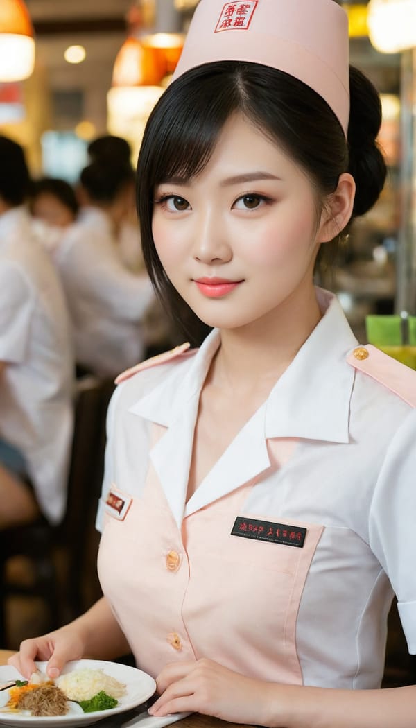 Tags: 21872187, SDXL
{"3": {"inputs": {"seed": 514920562322910, "steps": 32, "cfg": 5.41, "sampler_name": "dpmpp_2m", "scheduler": "karras", "denoise": 1.0, "model": ["27", 0], "positive": ["6", 0], "negative": ["7", 0], "latent_image": ["5", 0]}, "class_type": "KSampler"}, "4": {"inputs": {"ckpt_name": "juggernautXL_v8Rundiffusion.safetensors"}, "class_type": "CheckpointLoaderSimple"}, "5": {"inputs": {"width": 768, "height": 1344, "batch_size": 1}, "class_type": "EmptyLatentImage"}, "6": {"inputs": {"text": "21 year old girl, (taiwanese:1.05), (pale skin:0.96), (beautiful eyes:1.01), (cute:1.03), (double eyelids:1.13), (temptress:1.07), (seductive facial expression:1.00), (eyelashes:1.12), (sexy lips:1.07), (seductive pose:1.12), (blush:1.05), (detailed face:1.00), (slim:1.07), (idol:0.97), (in a seductive pose:1.01), (large perky breasts:0.98), (cleavage:0.96), (thigh gap:0.99), (a waitress in uniform:1.12) working at a restaurant, (detailed skin:1.05), (textured skin:1.06), (portra:1.03), (natural looking skin:1.05), (film:1.08), (candid cinema:1.03), (skin fuzz:1.05), (RAW:1.04), (soft lighting:1.06)", "clip": ["27", 1]}, "class_type": "CLIPTextEncode"}, "7": {"inputs": {"text": "(low resolution:1.07), (open mouth:1.07), (twisted:1.11), (worst quality:1.11), (bad hands:1.11), (distorted:1.05), (watermark:1.06)", "clip": ["27", 1]}, "class_type": "CLIPTextEncode"}, "8": {"inputs": {"samples": ["3", 0], "vae": ["4", 2]}, "class_type": "VAEDecode"}, "25": {"inputs": {"lora_name": "nudify_xl.safetensors", "strength_model": 0.04, "strength_clip": 0.3, "model": ["4", 0], "clip": ["4", 1]}, "class_type": "LoraLoader"}, "26": {"inputs": {"lora_name": "shirtlift_SDXL_v2.safetensors", "strength_model": 0.05, "strength_clip": 0.11, "model": ["25", 0], "clip": ["25", 1]}, "class_type": "LoraLoader"}, "27": {"inputs": {"lora_name": "PerfectEyesXL.safetensors", "strength_model": 0.09, "strength_clip": 0.07, "model": ["26", 0], "clip": ["26", 1]}, "class_type": "LoraLoader"}, "30": {"inputs": {"model_name": "4x_NMKD-Superscale-SP_178000_G.pth"}, "class_type": "UpscaleModelLoader"}, "31": {"inputs": {"upscale_model": ["30", 0], "image": ["8", 0]}, "class_type": "ImageUpscaleWithModel"}, "32": {"inputs": {"upscale_method": "lanczos", "scale_by": 0.5, "image": ["31", 0]}, "class_type": "ImageScaleBy"}, "33": {"inputs": {"pixels": ["32", 0], "vae": ["4", 2]}, "class_type": "VAEEncode"}, "34": {"inputs": {"seed": 514920562322910, "steps": 32, "cfg": 5.41, "sampler_name": "dpmpp_2m", "scheduler": "karras", "denoise": 0.3, "model": ["27", 0], "positive": ["6", 0], "negative": ["7", 0], "latent_image": ["33", 0]}, "class_type": "KSampler"}, "36": {"inputs": {"samples": ["34", 0], "vae": ["4", 2]}, "class_type": "VAEDecode"}, "39": {"inputs": {"filename_prefix": "comfyapi-1707923104820", "images": ["36", 0]}, "class_type": "SaveImage"}}