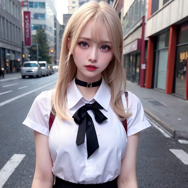 Tags: 21872187
<lora:JapaneseDollLikeness_v15:0.48>, <lora:YaeMiko_Test:0.34>, (russian:1.05), (school uniform:1.04), (large breasts:1.10), choker, busy street in urban city, (seductive pose:1.02), extremely detailed eyes, cute, (photorealistic:0.90), sexy lips, seductive smile, double eyelids, eyelashes, pale skin, perky breasts, full body portrait, 4K, RAW, blush, solo, (stunningly attractive:0.91)
Negative prompt: drawings, paintings, anime, fat, (worst quality:1.94)
Steps: 32, Sampler: DPM++ 2M Karras, CFG scale: 6.26, Seed: 545217666, Size: 512x512, Model hash: fc2511737a, Model: chilloutmix_NiPrunedFp32Fix, Seed resize from: -1x-1, Denoising strength: 0.3, Version: v1.2.1, Hires upscale: 2.0, Hires steps: 48, Hires upscaler: ESRGAN_4x