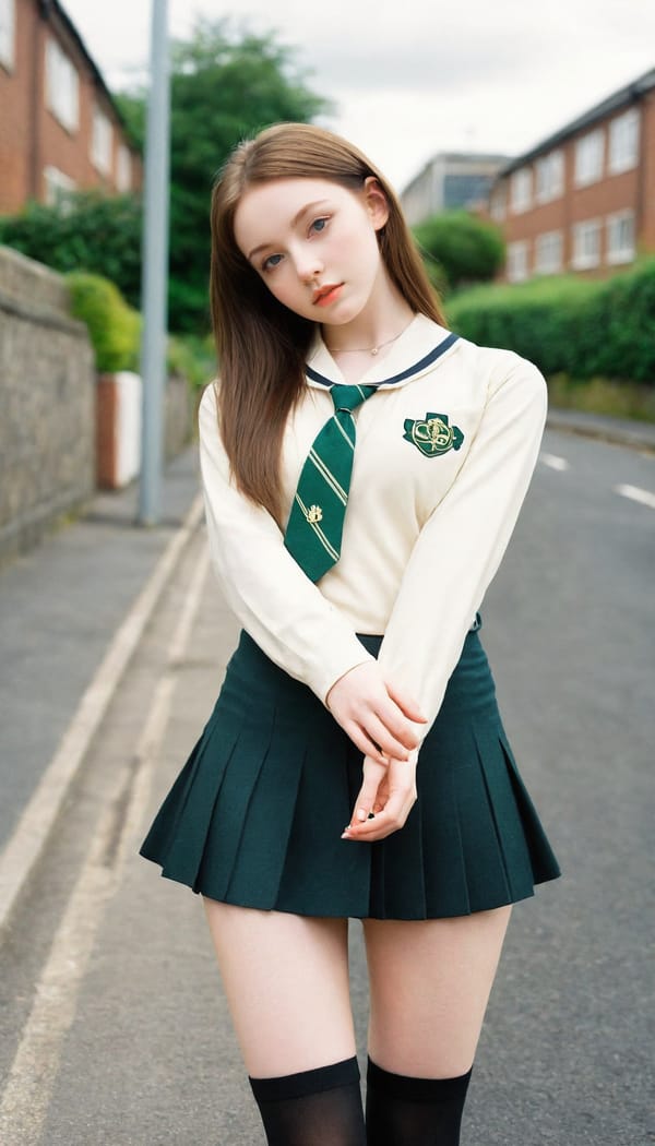 Tags: 21872187, SDXL
{"3": {"inputs": {"seed": 307315530529145, "steps": 64, "cfg": 5.51, "sampler_name": "dpmpp_2m", "scheduler": "karras", "denoise": 1.0, "model": ["27", 0], "positive": ["6", 0], "negative": ["7", 0], "latent_image": ["5", 0]}, "class_type": "KSampler"}, "4": {"inputs": {"ckpt_name": "leosamsHelloworldSDXL_helloworldSDXL32DPO.safetensors"}, "class_type": "CheckpointLoaderSimple"}, "5": {"inputs": {"width": 768, "height": 1344, "batch_size": 1}, "class_type": "EmptyLatentImage"}, "6": {"inputs": {"text": "21 year old girl, (irish:1.03), (eyelashes:0.99), (pale skin:1.13), (cute:1.10), (double eyelids:1.03), (temptress:0.98), (beautiful eyes:1.12), (idol:1.10), (seductive pose:0.97), (detailed face:1.11), (sexy lips:1.13), (slim:1.13), (perky ass:0.95), (exposed ass:1.07), (looking back:1.03), (sexy ass:1.01), (thigh gap:0.99), (school uniform:1.09), choker, busy street, (skin fuzz:1.01), (portra:1.09), (RAW:1.02), (detailed skin:1.01), (soft lighting:1.07), (natural looking skin:1.02), (candid cinema:1.02), (textured skin:1.09), (film:1.02)", "clip": ["27", 1]}, "class_type": "CLIPTextEncode"}, "7": {"inputs": {"text": "(bad hands:1.06), (twisted:1.13), (distorted:1.05), (low resolution:1.06), (open mouth:1.12), (watermark:1.10), (worst quality:1.09)", "clip": ["27", 1]}, "class_type": "CLIPTextEncode"}, "8": {"inputs": {"samples": ["3", 0], "vae": ["4", 2]}, "class_type": "VAEDecode"}, "25": {"inputs": {"lora_name": "nudify_xl.safetensors", "strength_model": 0.26, "strength_clip": 0.29, "model": ["4", 0], "clip": ["4", 1]}, "class_type": "LoraLoader"}, "26": {"inputs": {"lora_name": "shirtlift_SDXL_v2.safetensors", "strength_model": 0.06, "strength_clip": 0.06, "model": ["25", 0], "clip": ["25", 1]}, "class_type": "LoraLoader"}, "27": {"inputs": {"lora_name": "PerfectEyesXL.safetensors", "strength_model": 0.18, "strength_clip": 0.03, "model": ["26", 0], "clip": ["26", 1]}, "class_type": "LoraLoader"}, "30": {"inputs": {"model_name": "4x_NMKD-Superscale-SP_178000_G.pth"}, "class_type": "UpscaleModelLoader"}, "31": {"inputs": {"upscale_model": ["30", 0], "image": ["8", 0]}, "class_type": "ImageUpscaleWithModel"}, "32": {"inputs": {"upscale_method": "lanczos", "scale_by": 0.5, "image": ["31", 0]}, "class_type": "ImageScaleBy"}, "33": {"inputs": {"pixels": ["32", 0], "vae": ["4", 2]}, "class_type": "VAEEncode"}, "34": {"inputs": {"seed": 307315530529145, "steps": 64, "cfg": 5.51, "sampler_name": "dpmpp_2m", "scheduler": "karras", "denoise": 0.3, "model": ["27", 0], "positive": ["6", 0], "negative": ["7", 0], "latent_image": ["33", 0]}, "class_type": "KSampler"}, "36": {"inputs": {"samples": ["34", 0], "vae": ["4", 2]}, "class_type": "VAEDecode"}, "39": {"inputs": {"filename_prefix": "comfyapi-1707590776465", "images": ["36", 0]}, "class_type": "SaveImage"}}