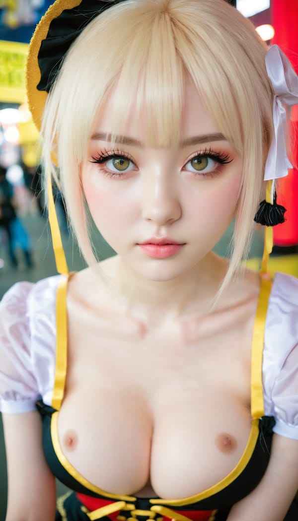 Tags: 21872187, SDXL
{"3": {"inputs": {"seed": 220898562695963, "steps": 64, "cfg": 7.08, "sampler_name": "dpmpp_2m", "scheduler": "karras", "denoise": 1.0, "model": ["27", 0], "positive": ["6", 0], "negative": ["7", 0], "latent_image": ["5", 0]}, "class_type": "KSampler"}, "4": {"inputs": {"ckpt_name": "juggernautxl.safetensors"}, "class_type": "CheckpointLoaderSimple"}, "5": {"inputs": {"width": 768, "height": 1344, "batch_size": 1}, "class_type": "EmptyLatentImage"}, "6": {"inputs": {"text": "19 year old girl, (ukrainian:1.00), (detailed face:1.02), (eyelashes:1.01), (pale skin:1.01), (slim:1.06), (blush:1.14), (cute:0.98), (beautiful eyes:1.05), (sexy lips:1.04), (double eyelids:1.10), (idol:0.99), (seductive facial expression:1.13), (seductive pose:1.06), (in a seductive pose:1.04), (large perky breasts:0.97), (cleavage:0.99), (thigh gap:0.95), (in a cosplay:1.09) at comiket posing for camera, (film:1.05), (portra:1.00), (RAW:1.02), (natural looking skin:1.01), (soft lighting:1.07), (candid cinema:1.02), (detailed skin:1.07), (textured skin:1.08), (skin fuzz:1.07)", "clip": ["27", 1]}, "class_type": "CLIPTextEncode"}, "7": {"inputs": {"text": "(twisted:1.11), (bad hands:1.10), (worst quality:1.09), (distorted:1.14), (watermark:1.12), (open mouth:1.10), (low resolution:1.08)", "clip": ["27", 1]}, "class_type": "CLIPTextEncode"}, "8": {"inputs": {"samples": ["3", 0], "vae": ["4", 2]}, "class_type": "VAEDecode"}, "25": {"inputs": {"lora_name": "nudify_xl.safetensors", "strength_model": 0.19, "strength_clip": 0.13, "model": ["4", 0], "clip": ["4", 1]}, "class_type": "LoraLoader"}, "26": {"inputs": {"lora_name": "shirtlift_SDXL_v2.safetensors", "strength_model": 0.1, "strength_clip": 0.07, "model": ["25", 0], "clip": ["25", 1]}, "class_type": "LoraLoader"}, "27": {"inputs": {"lora_name": "PerfectEyesXL.safetensors", "strength_model": 0.13, "strength_clip": 0.06, "model": ["26", 0], "clip": ["26", 1]}, "class_type": "LoraLoader"}, "30": {"inputs": {"model_name": "4x_NMKD-Superscale-SP_178000_G.pth"}, "class_type": "UpscaleModelLoader"}, "31": {"inputs": {"upscale_model": ["30", 0], "image": ["8", 0]}, "class_type": "ImageUpscaleWithModel"}, "32": {"inputs": {"upscale_method": "lanczos", "scale_by": 0.5, "image": ["31", 0]}, "class_type": "ImageScaleBy"}, "33": {"inputs": {"pixels": ["32", 0], "vae": ["4", 2]}, "class_type": "VAEEncode"}, "34": {"inputs": {"seed": 220898562695963, "steps": 64, "cfg": 7.08, "sampler_name": "dpmpp_2m", "scheduler": "karras", "denoise": 0.3, "model": ["27", 0], "positive": ["6", 0], "negative": ["7", 0], "latent_image": ["33", 0]}, "class_type": "KSampler"}, "36": {"inputs": {"samples": ["34", 0], "vae": ["4", 2]}, "class_type": "VAEDecode"}, "39": {"inputs": {"filename_prefix": "comfyapi-1714594355275", "images": ["36", 0]}, "class_type": "SaveImage"}}