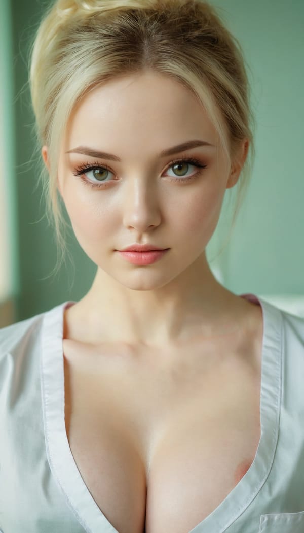 Tags: 21872187, SDXL
{"3": {"inputs": {"seed": 631113198527556, "steps": 64, "cfg": 5.3, "sampler_name": "dpmpp_2m", "scheduler": "karras", "denoise": 1.0, "model": ["27", 0], "positive": ["6", 0], "negative": ["7", 0], "latent_image": ["5", 0]}, "class_type": "KSampler"}, "4": {"inputs": {"ckpt_name": "juggernautxl.safetensors"}, "class_type": "CheckpointLoaderSimple"}, "5": {"inputs": {"width": 768, "height": 1344, "batch_size": 1}, "class_type": "EmptyLatentImage"}, "6": {"inputs": {"text": "25 year old girl, (ukrainian:1.07), (blush:1.11), (beautiful eyes:1.14), (seductive facial expression:1.10), (pale skin:1.07), (double eyelids:1.00), (seductive pose:1.09), (sexy lips:1.11), (idol:1.10), (cute:1.10), (slim:1.08), (detailed face:1.14), (eyelashes:0.95), (temptress:1.05), (in a seductive pose:1.02), (large perky breasts:1.01), (cleavage:1.09), (thigh gap:1.07), (nurse in uniform:1.14) working in a hospital ward, (candid cinema:1.03), (soft lighting:1.09), (portra:1.04), (detailed skin:1.02), (natural looking skin:1.07), (skin fuzz:1.01), (textured skin:1.06), (film:1.06), (RAW:1.05)", "clip": ["27", 1]}, "class_type": "CLIPTextEncode"}, "7": {"inputs": {"text": "(twisted:1.09), (low resolution:1.07), (open mouth:1.12), (bad hands:1.12), (distorted:1.05), (worst quality:1.05), (watermark:1.09)", "clip": ["27", 1]}, "class_type": "CLIPTextEncode"}, "8": {"inputs": {"samples": ["3", 0], "vae": ["4", 2]}, "class_type": "VAEDecode"}, "25": {"inputs": {"lora_name": "nudify_xl.safetensors", "strength_model": 0.39, "strength_clip": 0.31, "model": ["4", 0], "clip": ["4", 1]}, "class_type": "LoraLoader"}, "26": {"inputs": {"lora_name": "shirtlift_SDXL_v2.safetensors", "strength_model": 0.18, "strength_clip": 0.11, "model": ["25", 0], "clip": ["25", 1]}, "class_type": "LoraLoader"}, "27": {"inputs": {"lora_name": "PerfectEyesXL.safetensors", "strength_model": 0.14, "strength_clip": 0.09, "model": ["26", 0], "clip": ["26", 1]}, "class_type": "LoraLoader"}, "30": {"inputs": {"model_name": "4x_NMKD-Superscale-SP_178000_G.pth"}, "class_type": "UpscaleModelLoader"}, "31": {"inputs": {"upscale_model": ["30", 0], "image": ["8", 0]}, "class_type": "ImageUpscaleWithModel"}, "32": {"inputs": {"upscale_method": "lanczos", "scale_by": 0.5, "image": ["31", 0]}, "class_type": "ImageScaleBy"}, "33": {"inputs": {"pixels": ["32", 0], "vae": ["4", 2]}, "class_type": "VAEEncode"}, "34": {"inputs": {"seed": 631113198527556, "steps": 64, "cfg": 5.3, "sampler_name": "dpmpp_2m", "scheduler": "karras", "denoise": 0.3, "model": ["27", 0], "positive": ["6", 0], "negative": ["7", 0], "latent_image": ["33", 0]}, "class_type": "KSampler"}, "36": {"inputs": {"samples": ["34", 0], "vae": ["4", 2]}, "class_type": "VAEDecode"}, "39": {"inputs": {"filename_prefix": "comfyapi-1714127105225", "images": ["36", 0]}, "class_type": "SaveImage"}}