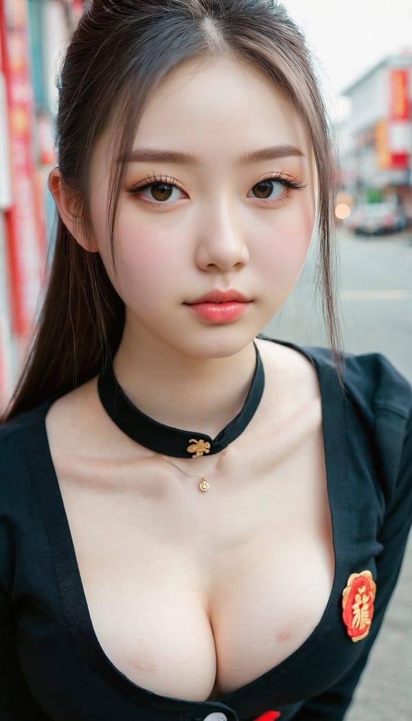 Tags: 21872187, SDXL
{"3": {"inputs": {"seed": 288416973018048, "steps": 32, "cfg": 7.88, "sampler_name": "dpmpp_2m", "scheduler": "karras", "denoise": 1.0, "model": ["27", 0], "positive": ["6", 0], "negative": ["7", 0], "latent_image": ["5", 0]}, "class_type": "KSampler"}, "4": {"inputs": {"ckpt_name": "juggernautxl.safetensors"}, "class_type": "CheckpointLoaderSimple"}, "5": {"inputs": {"width": 768, "height": 1344, "batch_size": 1}, "class_type": "EmptyLatentImage"}, "6": {"inputs": {"text": "19 year old girl, (irish:0.98), (chinese:1.02), (russian:1.00), (beautiful eyes:0.98), (pale skin:1.10), (cute:1.06), (sexy lips:0.99), (detailed face:1.10), (blush:1.05), (idol:1.05), (seductive pose:1.01), (eyelashes:0.96), (double eyelids:1.01), (seductive facial expression:1.03), (temptress:1.04), (on all fours:0.97), (spreading ass cheeks:0.96), (from behind:0.95), (backboob:1.08), (school uniform:0.95), choker, busy street, (detailed skin:1.07), (textured skin:1.00), (skin fuzz:1.07), (soft lighting:1.03), (candid cinema:1.04), (portra:1.03), (RAW:1.05), (natural looking skin:1.06), (film:1.06)", "clip": ["27", 1]}, "class_type": "CLIPTextEncode"}, "7": {"inputs": {"text": "(bad hands:1.05), (distorted:1.06), (worst quality:1.13), (low resolution:1.12), (twisted:1.06), (watermark:1.14), (open mouth:1.08)", "clip": ["27", 1]}, "class_type": "CLIPTextEncode"}, "8": {"inputs": {"samples": ["3", 0], "vae": ["4", 2]}, "class_type": "VAEDecode"}, "25": {"inputs": {"lora_name": "nudify_xl.safetensors", "strength_model": 0.15, "strength_clip": 0.38, "model": ["4", 0], "clip": ["4", 1]}, "class_type": "LoraLoader"}, "26": {"inputs": {"lora_name": "shirtlift_SDXL_v2.safetensors", "strength_model": 0.06, "strength_clip": 0.17, "model": ["25", 0], "clip": ["25", 1]}, "class_type": "LoraLoader"}, "27": {"inputs": {"lora_name": "PerfectEyesXL.safetensors", "strength_model": 0.08, "strength_clip": 0.09, "model": ["26", 0], "clip": ["26", 1]}, "class_type": "LoraLoader"}, "30": {"inputs": {"model_name": "4x_NMKD-Superscale-SP_178000_G.pth"}, "class_type": "UpscaleModelLoader"}, "31": {"inputs": {"upscale_model": ["30", 0], "image": ["8", 0]}, "class_type": "ImageUpscaleWithModel"}, "32": {"inputs": {"upscale_method": "lanczos", "scale_by": 0.5, "image": ["31", 0]}, "class_type": "ImageScaleBy"}, "33": {"inputs": {"pixels": ["32", 0], "vae": ["4", 2]}, "class_type": "VAEEncode"}, "34": {"inputs": {"seed": 288416973018048, "steps": 32, "cfg": 7.88, "sampler_name": "dpmpp_2m", "scheduler": "karras", "denoise": 0.3, "model": ["27", 0], "positive": ["6", 0], "negative": ["7", 0], "latent_image": ["33", 0]}, "class_type": "KSampler"}, "36": {"inputs": {"samples": ["34", 0], "vae": ["4", 2]}, "class_type": "VAEDecode"}, "39": {"inputs": {"filename_prefix": "comfyapi-1735268521794", "images": ["36", 0]}, "class_type": "SaveImage"}}