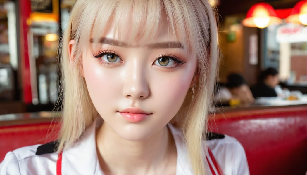 Tags: 21872187, SDXL
{"3": {"inputs": {"seed": 963804416677520, "steps": 32, "cfg": 7.01, "sampler_name": "dpmpp_2m", "scheduler": "karras", "denoise": 1.0, "model": ["27", 0], "positive": ["6", 0], "negative": ["7", 0], "latent_image": ["5", 0]}, "class_type": "KSampler"}, "4": {"inputs": {"ckpt_name": "juggernautxl.safetensors"}, "class_type": "CheckpointLoaderSimple"}, "5": {"inputs": {"width": 1344, "height": 768, "batch_size": 1}, "class_type": "EmptyLatentImage"}, "6": {"inputs": {"text": "18 year old girl, (cute:1.09), (sexy lips:0.98), (seductive facial expression:1.00), (blush:0.95), (idol:1.08), (double eyelids:0.97), (detailed face:1.13), (slim:1.10), (pale skin:1.07), (beautiful eyes:1.13), (seductive pose:1.04), (temptress:0.96), (in a seductive pose:1.03), (large perky breasts:0.97), (cleavage:1.00), (thigh gap:1.11), (a waitress in uniform:1.06) working at a restaurant, (natural looking skin:1.02), (detailed skin:1.07), (portra:1.04), (soft lighting:1.02), (film:1.00), (RAW:1.08), (textured skin:1.00), (skin fuzz:1.06), (candid cinema:1.02)", "clip": ["27", 1]}, "class_type": "CLIPTextEncode"}, "7": {"inputs": {"text": "(watermark:1.13), (worst quality:1.10), (bad hands:1.05), (low resolution:1.05), (twisted:1.05), (distorted:1.13), (open mouth:1.09)", "clip": ["27", 1]}, "class_type": "CLIPTextEncode"}, "8": {"inputs": {"samples": ["3", 0], "vae": ["4", 2]}, "class_type": "VAEDecode"}, "25": {"inputs": {"lora_name": "nudify_xl.safetensors", "strength_model": 0.07, "strength_clip": 0.12, "model": ["4", 0], "clip": ["4", 1]}, "class_type": "LoraLoader"}, "26": {"inputs": {"lora_name": "shirtlift_SDXL_v2.safetensors", "strength_model": 0.05, "strength_clip": 0.19, "model": ["25", 0], "clip": ["25", 1]}, "class_type": "LoraLoader"}, "27": {"inputs": {"lora_name": "PerfectEyesXL.safetensors", "strength_model": 0.06, "strength_clip": 0.19, "model": ["26", 0], "clip": ["26", 1]}, "class_type": "LoraLoader"}, "30": {"inputs": {"model_name": "4x_NMKD-Superscale-SP_178000_G.pth"}, "class_type": "UpscaleModelLoader"}, "31": {"inputs": {"upscale_model": ["30", 0], "image": ["8", 0]}, "class_type": "ImageUpscaleWithModel"}, "32": {"inputs": {"upscale_method": "lanczos", "scale_by": 0.5, "image": ["31", 0]}, "class_type": "ImageScaleBy"}, "33": {"inputs": {"pixels": ["32", 0], "vae": ["4", 2]}, "class_type": "VAEEncode"}, "34": {"inputs": {"seed": 963804416677520, "steps": 32, "cfg": 7.01, "sampler_name": "dpmpp_2m", "scheduler": "karras", "denoise": 0.3, "model": ["27", 0], "positive": ["6", 0], "negative": ["7", 0], "latent_image": ["33", 0]}, "class_type": "KSampler"}, "36": {"inputs": {"samples": ["34", 0], "vae": ["4", 2]}, "class_type": "VAEDecode"}, "39": {"inputs": {"filename_prefix": "comfyapi-1716750909332", "images": ["36", 0]}, "class_type": "SaveImage"}}