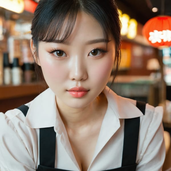 Tags: 21872187, SDXL
{"3": {"inputs": {"seed": 543337641949224, "steps": 64, "cfg": 5.38, "sampler_name": "dpmpp_2m", "scheduler": "karras", "denoise": 1.0, "model": ["27", 0], "positive": ["6", 0], "negative": ["7", 0], "latent_image": ["5", 0]}, "class_type": "KSampler"}, "4": {"inputs": {"ckpt_name": "juggernautxl.safetensors"}, "class_type": "CheckpointLoaderSimple"}, "5": {"inputs": {"width": 1024, "height": 1024, "batch_size": 1}, "class_type": "EmptyLatentImage"}, "6": {"inputs": {"text": "28 year old girl, (chinese:1.08), (korean:1.08), (sexy lips:1.05), (seductive pose:1.03), (detailed face:1.05), (beautiful eyes:1.12), (blush:0.97), (seductive facial expression:1.10), (idol:1.14), (double eyelids:1.05), (eyelashes:0.99), (pale skin:1.04), (temptress:1.06), (perky ass:1.10), (exposed ass:1.03), (looking back:1.01), (sexy ass:1.01), (thigh gap:1.07), (a waitress in uniform:1.10) working at a restaurant, (candid cinema:1.00), (RAW:1.02), (natural looking skin:1.01), (textured skin:1.06), (detailed skin:1.08), (skin fuzz:1.00), (portra:1.03), (film:1.09), (soft lighting:1.01)", "clip": ["27", 1]}, "class_type": "CLIPTextEncode"}, "7": {"inputs": {"text": "(watermark:1.06), (twisted:1.07), (open mouth:1.09), (low resolution:1.10), (worst quality:1.06), (bad hands:1.09), (distorted:1.11)", "clip": ["27", 1]}, "class_type": "CLIPTextEncode"}, "8": {"inputs": {"samples": ["3", 0], "vae": ["4", 2]}, "class_type": "VAEDecode"}, "25": {"inputs": {"lora_name": "nudify_xl.safetensors", "strength_model": 0.25, "strength_clip": 0.24, "model": ["4", 0], "clip": ["4", 1]}, "class_type": "LoraLoader"}, "26": {"inputs": {"lora_name": "shirtlift_SDXL_v2.safetensors", "strength_model": 0.07, "strength_clip": 0.02, "model": ["25", 0], "clip": ["25", 1]}, "class_type": "LoraLoader"}, "27": {"inputs": {"lora_name": "PerfectEyesXL.safetensors", "strength_model": 0.08, "strength_clip": 0.14, "model": ["26", 0], "clip": ["26", 1]}, "class_type": "LoraLoader"}, "30": {"inputs": {"model_name": "4x_NMKD-Superscale-SP_178000_G.pth"}, "class_type": "UpscaleModelLoader"}, "31": {"inputs": {"upscale_model": ["30", 0], "image": ["8", 0]}, "class_type": "ImageUpscaleWithModel"}, "32": {"inputs": {"upscale_method": "lanczos", "scale_by": 0.5, "image": ["31", 0]}, "class_type": "ImageScaleBy"}, "33": {"inputs": {"pixels": ["32", 0], "vae": ["4", 2]}, "class_type": "VAEEncode"}, "34": {"inputs": {"seed": 543337641949224, "steps": 64, "cfg": 5.38, "sampler_name": "dpmpp_2m", "scheduler": "karras", "denoise": 0.3, "model": ["27", 0], "positive": ["6", 0], "negative": ["7", 0], "latent_image": ["33", 0]}, "class_type": "KSampler"}, "36": {"inputs": {"samples": ["34", 0], "vae": ["4", 2]}, "class_type": "VAEDecode"}, "39": {"inputs": {"filename_prefix": "comfyapi-1711898087228", "images": ["36", 0]}, "class_type": "SaveImage"}}