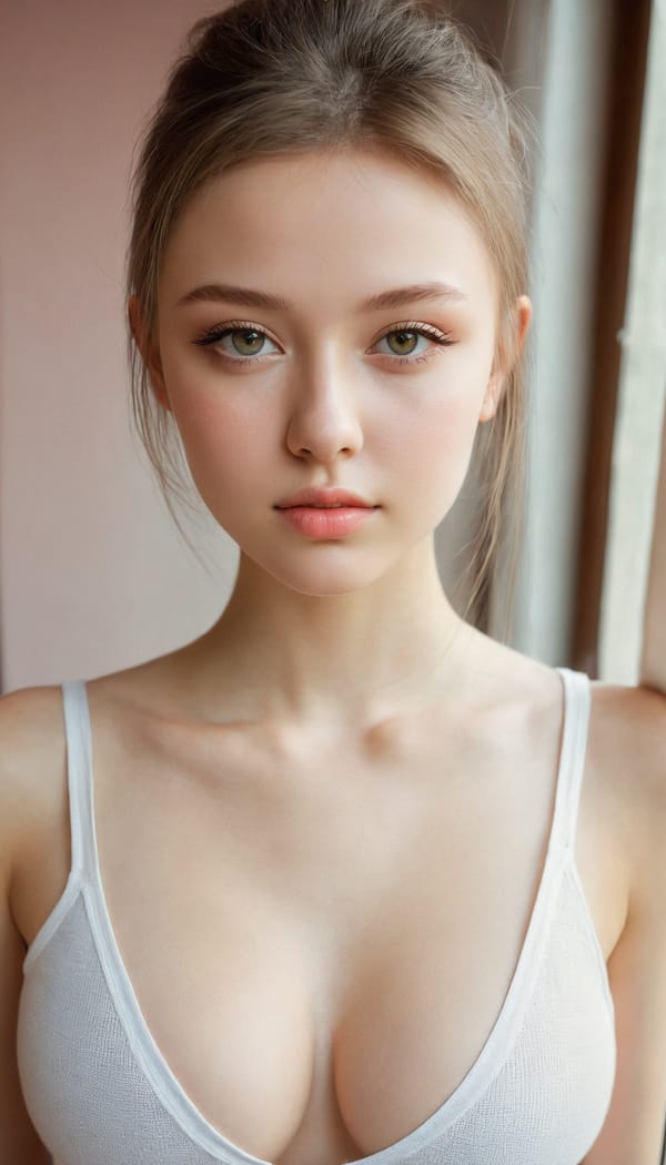 Tags: 21872187, SDXL
{"3": {"inputs": {"seed": 174973163506924, "steps": 32, "cfg": 5.76, "sampler_name": "dpmpp_2m", "scheduler": "karras", "denoise": 1.0, "model": ["27", 0], "positive": ["6", 0], "negative": ["7", 0], "latent_image": ["5", 0]}, "class_type": "KSampler"}, "4": {"inputs": {"ckpt_name": "juggernautxl.safetensors"}, "class_type": "CheckpointLoaderSimple"}, "5": {"inputs": {"width": 768, "height": 1344, "batch_size": 1}, "class_type": "EmptyLatentImage"}, "6": {"inputs": {"text": "18 year old girl, (ukrainian:1.00), (sexy lips:1.08), (double eyelids:1.00), (seductive pose:1.03), (detailed face:1.00), (blush:1.07), (temptress:1.13), (eyelashes:0.97), (idol:0.95), (beautiful eyes:1.01), (seductive facial expression:1.04), (pale skin:0.95), (cute:1.02), (slim:1.04), (in a seductive pose:0.98), (large perky breasts:1.02), (cleavage:1.13), (thigh gap:1.12), (white tanktop:1.13), busy street, (textured skin:1.05), (film:1.05), (skin fuzz:1.06), (natural looking skin:1.02), (detailed skin:1.02), (portra:1.04), (soft lighting:1.02), (candid cinema:1.05), (RAW:1.04)", "clip": ["27", 1]}, "class_type": "CLIPTextEncode"}, "7": {"inputs": {"text": "(twisted:1.10), (worst quality:1.07), (low resolution:1.11), (watermark:1.07), (open mouth:1.05), (bad hands:1.05), (distorted:1.13)", "clip": ["27", 1]}, "class_type": "CLIPTextEncode"}, "8": {"inputs": {"samples": ["3", 0], "vae": ["4", 2]}, "class_type": "VAEDecode"}, "25": {"inputs": {"lora_name": "nudify_xl.safetensors", "strength_model": 0.04, "strength_clip": 0.03, "model": ["4", 0], "clip": ["4", 1]}, "class_type": "LoraLoader"}, "26": {"inputs": {"lora_name": "shirtlift_SDXL_v2.safetensors", "strength_model": 0.0, "strength_clip": 0.08, "model": ["25", 0], "clip": ["25", 1]}, "class_type": "LoraLoader"}, "27": {"inputs": {"lora_name": "PerfectEyesXL.safetensors", "strength_model": 0.07, "strength_clip": 0.15, "model": ["26", 0], "clip": ["26", 1]}, "class_type": "LoraLoader"}, "30": {"inputs": {"model_name": "4x_NMKD-Superscale-SP_178000_G.pth"}, "class_type": "UpscaleModelLoader"}, "31": {"inputs": {"upscale_model": ["30", 0], "image": ["8", 0]}, "class_type": "ImageUpscaleWithModel"}, "32": {"inputs": {"upscale_method": "lanczos", "scale_by": 0.5, "image": ["31", 0]}, "class_type": "ImageScaleBy"}, "33": {"inputs": {"pixels": ["32", 0], "vae": ["4", 2]}, "class_type": "VAEEncode"}, "34": {"inputs": {"seed": 174973163506924, "steps": 32, "cfg": 5.76, "sampler_name": "dpmpp_2m", "scheduler": "karras", "denoise": 0.3, "model": ["27", 0], "positive": ["6", 0], "negative": ["7", 0], "latent_image": ["33", 0]}, "class_type": "KSampler"}, "36": {"inputs": {"samples": ["34", 0], "vae": ["4", 2]}, "class_type": "VAEDecode"}, "39": {"inputs": {"filename_prefix": "comfyapi-1713259216524", "images": ["36", 0]}, "class_type": "SaveImage"}}