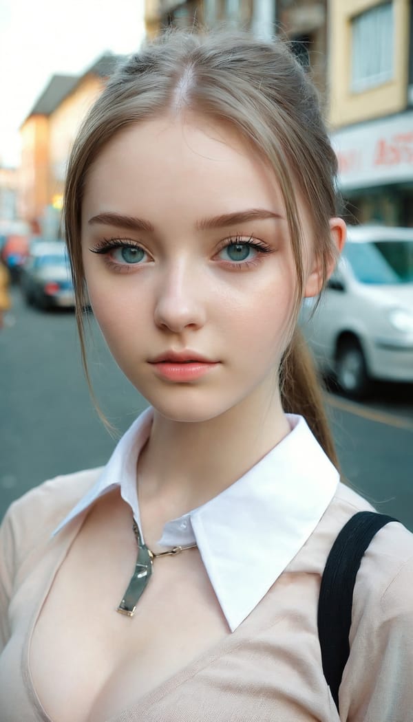 Tags: 21872187, SDXL
{"3": {"inputs": {"seed": 298782696290398, "steps": 32, "cfg": 6.26, "sampler_name": "dpmpp_2m", "scheduler": "karras", "denoise": 1.0, "model": ["27", 0], "positive": ["6", 0], "negative": ["7", 0], "latent_image": ["5", 0]}, "class_type": "KSampler"}, "4": {"inputs": {"ckpt_name": "juggernautxl.safetensors"}, "class_type": "CheckpointLoaderSimple"}, "5": {"inputs": {"width": 768, "height": 1344, "batch_size": 1}, "class_type": "EmptyLatentImage"}, "6": {"inputs": {"text": "19 year old girl, (irish:0.97), (ukrainian:1.09), (double eyelids:0.99), (beautiful eyes:1.14), (blush:0.97), (pale skin:1.09), (seductive pose:1.06), (cute:1.02), (eyelashes:1.10), (seductive facial expression:1.11), (idol:1.05), (temptress:1.05), (slim:0.97), (perky ass:1.07), (exposed ass:0.99), (looking back:0.99), (sexy ass:1.12), (thigh gap:1.08), (school uniform:1.01), choker, busy street, (detailed skin:1.06), (textured skin:1.05), (soft lighting:1.06), (skin fuzz:1.01), (natural looking skin:1.08), (candid cinema:1.07), (film:1.05), (RAW:1.07), (portra:1.02)", "clip": ["27", 1]}, "class_type": "CLIPTextEncode"}, "7": {"inputs": {"text": "(low resolution:1.14), (bad hands:1.12), (open mouth:1.07), (distorted:1.09), (worst quality:1.05), (watermark:1.09), (twisted:1.11)", "clip": ["27", 1]}, "class_type": "CLIPTextEncode"}, "8": {"inputs": {"samples": ["3", 0], "vae": ["4", 2]}, "class_type": "VAEDecode"}, "25": {"inputs": {"lora_name": "nudify_xl.safetensors", "strength_model": 0.24, "strength_clip": 0.24, "model": ["4", 0], "clip": ["4", 1]}, "class_type": "LoraLoader"}, "26": {"inputs": {"lora_name": "shirtlift_SDXL_v2.safetensors", "strength_model": 0.07, "strength_clip": 0.19, "model": ["25", 0], "clip": ["25", 1]}, "class_type": "LoraLoader"}, "27": {"inputs": {"lora_name": "PerfectEyesXL.safetensors", "strength_model": 0.01, "strength_clip": 0.11, "model": ["26", 0], "clip": ["26", 1]}, "class_type": "LoraLoader"}, "30": {"inputs": {"model_name": "4x_NMKD-Superscale-SP_178000_G.pth"}, "class_type": "UpscaleModelLoader"}, "31": {"inputs": {"upscale_model": ["30", 0], "image": ["8", 0]}, "class_type": "ImageUpscaleWithModel"}, "32": {"inputs": {"upscale_method": "lanczos", "scale_by": 0.5, "image": ["31", 0]}, "class_type": "ImageScaleBy"}, "33": {"inputs": {"pixels": ["32", 0], "vae": ["4", 2]}, "class_type": "VAEEncode"}, "34": {"inputs": {"seed": 298782696290398, "steps": 32, "cfg": 6.26, "sampler_name": "dpmpp_2m", "scheduler": "karras", "denoise": 0.3, "model": ["27", 0], "positive": ["6", 0], "negative": ["7", 0], "latent_image": ["33", 0]}, "class_type": "KSampler"}, "36": {"inputs": {"samples": ["34", 0], "vae": ["4", 2]}, "class_type": "VAEDecode"}, "39": {"inputs": {"filename_prefix": "comfyapi-1716550185365", "images": ["36", 0]}, "class_type": "SaveImage"}}