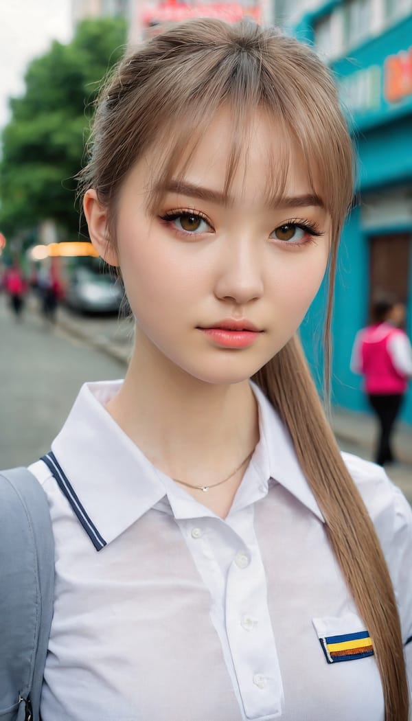 Tags: 21872187, SDXL
{"3": {"inputs": {"seed": 147359506676750, "steps": 64, "cfg": 7.34, "sampler_name": "dpmpp_2m", "scheduler": "karras", "denoise": 1.0, "model": ["27", 0], "positive": ["6", 0], "negative": ["7", 0], "latent_image": ["5", 0]}, "class_type": "KSampler"}, "4": {"inputs": {"ckpt_name": "juggernautxl.safetensors"}, "class_type": "CheckpointLoaderSimple"}, "5": {"inputs": {"width": 768, "height": 1344, "batch_size": 1}, "class_type": "EmptyLatentImage"}, "6": {"inputs": {"text": "18 year old girl, (irish:1.03), (ukrainian:1.11), (russian:1.10), (chinese:1.09), (detailed face:0.98), (cute:1.05), (blush:1.07), (seductive pose:1.10), (double eyelids:1.03), (eyelashes:1.07), (seductive facial expression:0.98), (beautiful eyes:0.98), (pale skin:0.95), (temptress:1.10), (idol:0.96), (sexy lips:1.01), (slim:1.10), (perky ass:1.10), (exposed ass:1.03), (looking back:0.99), (sexy ass:1.04), (thigh gap:1.06), (school uniform:1.06), choker, busy street, (portra:1.00), (textured skin:1.04), (soft lighting:1.03), (detailed skin:1.03), (skin fuzz:1.02), (RAW:1.06), (natural looking skin:1.08), (candid cinema:1.01)", "clip": ["27", 1]}, "class_type": "CLIPTextEncode"}, "7": {"inputs": {"text": "(low resolution:1.11), (distorted:1.12), (watermark:1.10), (bad hands:1.13), (open mouth:1.07), (twisted:1.13), (worst quality:1.09)", "clip": ["27", 1]}, "class_type": "CLIPTextEncode"}, "8": {"inputs": {"samples": ["3", 0], "vae": ["4", 2]}, "class_type": "VAEDecode"}, "25": {"inputs": {"lora_name": "nudify_xl.safetensors", "strength_model": 0.03, "strength_clip": 0.04, "model": ["4", 0], "clip": ["4", 1]}, "class_type": "LoraLoader"}, "26": {"inputs": {"lora_name": "shirtlift_SDXL_v2.safetensors", "strength_model": 0.13, "strength_clip": 0.04, "model": ["25", 0], "clip": ["25", 1]}, "class_type": "LoraLoader"}, "27": {"inputs": {"lora_name": "PerfectEyesXL.safetensors", "strength_model": 0.17, "strength_clip": 0.13, "model": ["26", 0], "clip": ["26", 1]}, "class_type": "LoraLoader"}, "30": {"inputs": {"model_name": "4x_NMKD-Superscale-SP_178000_G.pth"}, "class_type": "UpscaleModelLoader"}, "31": {"inputs": {"upscale_model": ["30", 0], "image": ["8", 0]}, "class_type": "ImageUpscaleWithModel"}, "32": {"inputs": {"upscale_method": "lanczos", "scale_by": 0.5, "image": ["31", 0]}, "class_type": "ImageScaleBy"}, "33": {"inputs": {"pixels": ["32", 0], "vae": ["4", 2]}, "class_type": "VAEEncode"}, "34": {"inputs": {"seed": 147359506676750, "steps": 64, "cfg": 7.34, "sampler_name": "dpmpp_2m", "scheduler": "karras", "denoise": 0.3, "model": ["27", 0], "positive": ["6", 0], "negative": ["7", 0], "latent_image": ["33", 0]}, "class_type": "KSampler"}, "36": {"inputs": {"samples": ["34", 0], "vae": ["4", 2]}, "class_type": "VAEDecode"}, "39": {"inputs": {"filename_prefix": "comfyapi-1732875533852", "images": ["36", 0]}, "class_type": "SaveImage"}}