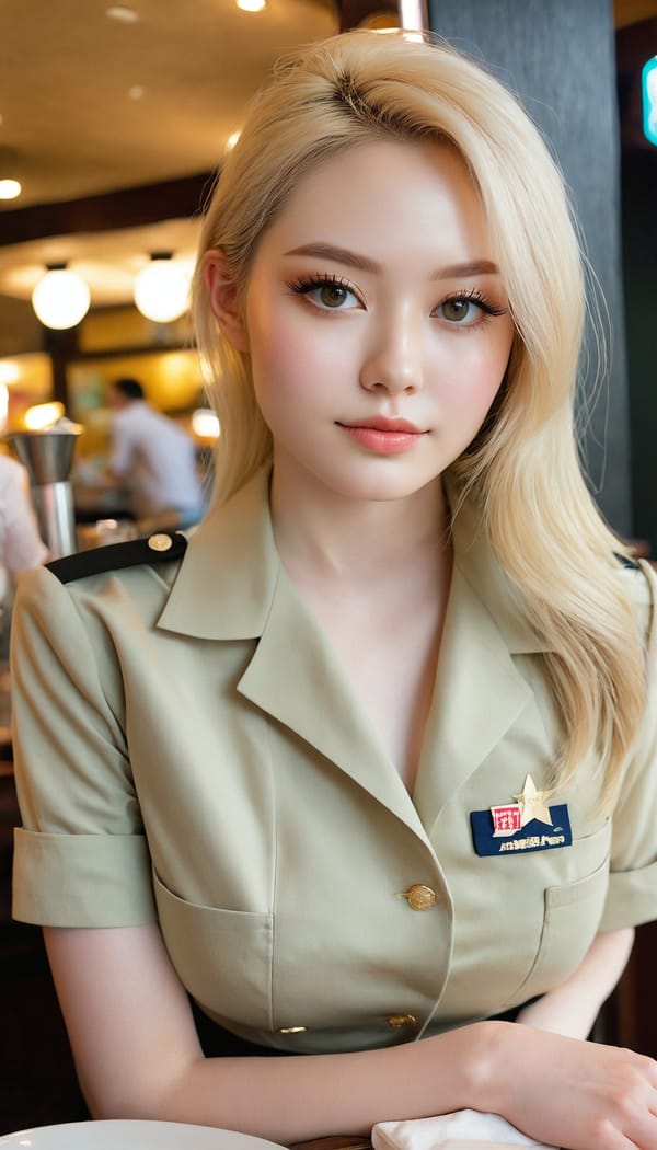 Tags: 21872187, SDXL
{"3": {"inputs": {"seed": 232820183872876, "steps": 64, "cfg": 7.17, "sampler_name": "dpmpp_2m", "scheduler": "karras", "denoise": 1.0, "model": ["27", 0], "positive": ["6", 0], "negative": ["7", 0], "latent_image": ["5", 0]}, "class_type": "KSampler"}, "4": {"inputs": {"ckpt_name": "juggernautxl.safetensors"}, "class_type": "CheckpointLoaderSimple"}, "5": {"inputs": {"width": 768, "height": 1344, "batch_size": 1}, "class_type": "EmptyLatentImage"}, "6": {"inputs": {"text": "28 year old girl, (eyelashes:1.11), (double eyelids:1.03), (temptress:1.11), (pale skin:1.08), (seductive facial expression:0.99), (slim:0.99), (detailed face:1.01), (seductive pose:1.04), (idol:1.11), (sexy lips:1.13), (beautiful eyes:0.95), (cute:0.97), (blush:1.04), (perky ass:1.01), (exposed ass:1.09), (looking back:1.14), (sexy ass:1.05), (thigh gap:1.10), (a waitress in uniform:1.08) working at a restaurant, (candid cinema:1.06), (skin fuzz:1.08), (natural looking skin:1.06), (portra:1.02), (soft lighting:1.03), (detailed skin:1.02), (textured skin:1.04), (film:1.03), (RAW:1.00)", "clip": ["27", 1]}, "class_type": "CLIPTextEncode"}, "7": {"inputs": {"text": "(low resolution:1.08), (open mouth:1.06), (worst quality:1.06), (watermark:1.08), (twisted:1.12), (distorted:1.11), (bad hands:1.11)", "clip": ["27", 1]}, "class_type": "CLIPTextEncode"}, "8": {"inputs": {"samples": ["3", 0], "vae": ["4", 2]}, "class_type": "VAEDecode"}, "25": {"inputs": {"lora_name": "nudify_xl.safetensors", "strength_model": 0.18, "strength_clip": 0.25, "model": ["4", 0], "clip": ["4", 1]}, "class_type": "LoraLoader"}, "26": {"inputs": {"lora_name": "shirtlift_SDXL_v2.safetensors", "strength_model": 0.02, "strength_clip": 0.19, "model": ["25", 0], "clip": ["25", 1]}, "class_type": "LoraLoader"}, "27": {"inputs": {"lora_name": "PerfectEyesXL.safetensors", "strength_model": 0.15, "strength_clip": 0.17, "model": ["26", 0], "clip": ["26", 1]}, "class_type": "LoraLoader"}, "30": {"inputs": {"model_name": "4x_NMKD-Superscale-SP_178000_G.pth"}, "class_type": "UpscaleModelLoader"}, "31": {"inputs": {"upscale_model": ["30", 0], "image": ["8", 0]}, "class_type": "ImageUpscaleWithModel"}, "32": {"inputs": {"upscale_method": "lanczos", "scale_by": 0.5, "image": ["31", 0]}, "class_type": "ImageScaleBy"}, "33": {"inputs": {"pixels": ["32", 0], "vae": ["4", 2]}, "class_type": "VAEEncode"}, "34": {"inputs": {"seed": 232820183872876, "steps": 64, "cfg": 7.17, "sampler_name": "dpmpp_2m", "scheduler": "karras", "denoise": 0.3, "model": ["27", 0], "positive": ["6", 0], "negative": ["7", 0], "latent_image": ["33", 0]}, "class_type": "KSampler"}, "36": {"inputs": {"samples": ["34", 0], "vae": ["4", 2]}, "class_type": "VAEDecode"}, "39": {"inputs": {"filename_prefix": "comfyapi-1735744535771", "images": ["36", 0]}, "class_type": "SaveImage"}}