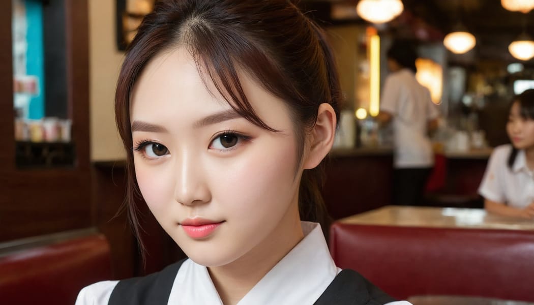 Tags: 21872187, SDXL
{"3": {"inputs": {"seed": 654842981040922, "steps": 64, "cfg": 6.69, "sampler_name": "dpmpp_2m", "scheduler": "karras", "denoise": 1.0, "model": ["27", 0], "positive": ["6", 0], "negative": ["7", 0], "latent_image": ["5", 0]}, "class_type": "KSampler"}, "4": {"inputs": {"ckpt_name": "juggernautXL_v8Rundiffusion.safetensors"}, "class_type": "CheckpointLoaderSimple"}, "5": {"inputs": {"width": 1344, "height": 768, "batch_size": 1}, "class_type": "EmptyLatentImage"}, "6": {"inputs": {"text": "18 year old girl, (korean:1.00), (cute:1.08), (seductive pose:1.09), (beautiful eyes:0.96), (sexy lips:1.06), (double eyelids:0.98), (idol:0.97), (temptress:1.09), (seductive facial expression:1.01), (eyelashes:1.07), (blush:0.97), (pale skin:1.01), (slim:0.96), (perky ass:1.05), (exposed ass:1.00), (looking back:0.97), (sexy ass:0.98), (thigh gap:1.08), (a waitress in uniform:1.00) working at a restaurant, (candid cinema:1.05), (detailed skin:1.03), (soft lighting:1.03), (textured skin:1.01), (skin fuzz:1.05), (film:1.08), (natural looking skin:1.08), (portra:1.03), (RAW:1.07)", "clip": ["27", 1]}, "class_type": "CLIPTextEncode"}, "7": {"inputs": {"text": "(watermark:1.06), (worst quality:1.12), (open mouth:1.09), (low resolution:1.12), (distorted:1.11), (twisted:1.09), (bad hands:1.10)", "clip": ["27", 1]}, "class_type": "CLIPTextEncode"}, "8": {"inputs": {"samples": ["3", 0], "vae": ["4", 2]}, "class_type": "VAEDecode"}, "25": {"inputs": {"lora_name": "nudify_xl.safetensors", "strength_model": 0.25, "strength_clip": 0.0, "model": ["4", 0], "clip": ["4", 1]}, "class_type": "LoraLoader"}, "26": {"inputs": {"lora_name": "shirtlift_SDXL_v2.safetensors", "strength_model": 0.04, "strength_clip": 0.02, "model": ["25", 0], "clip": ["25", 1]}, "class_type": "LoraLoader"}, "27": {"inputs": {"lora_name": "PerfectEyesXL.safetensors", "strength_model": 0.11, "strength_clip": 0.16, "model": ["26", 0], "clip": ["26", 1]}, "class_type": "LoraLoader"}, "30": {"inputs": {"model_name": "4x_NMKD-Superscale-SP_178000_G.pth"}, "class_type": "UpscaleModelLoader"}, "31": {"inputs": {"upscale_model": ["30", 0], "image": ["8", 0]}, "class_type": "ImageUpscaleWithModel"}, "32": {"inputs": {"upscale_method": "lanczos", "scale_by": 0.5, "image": ["31", 0]}, "class_type": "ImageScaleBy"}, "33": {"inputs": {"pixels": ["32", 0], "vae": ["4", 2]}, "class_type": "VAEEncode"}, "34": {"inputs": {"seed": 654842981040922, "steps": 64, "cfg": 6.69, "sampler_name": "dpmpp_2m", "scheduler": "karras", "denoise": 0.3, "model": ["27", 0], "positive": ["6", 0], "negative": ["7", 0], "latent_image": ["33", 0]}, "class_type": "KSampler"}, "36": {"inputs": {"samples": ["34", 0], "vae": ["4", 2]}, "class_type": "VAEDecode"}, "39": {"inputs": {"filename_prefix": "comfyapi-1707545423076", "images": ["36", 0]}, "class_type": "SaveImage"}}