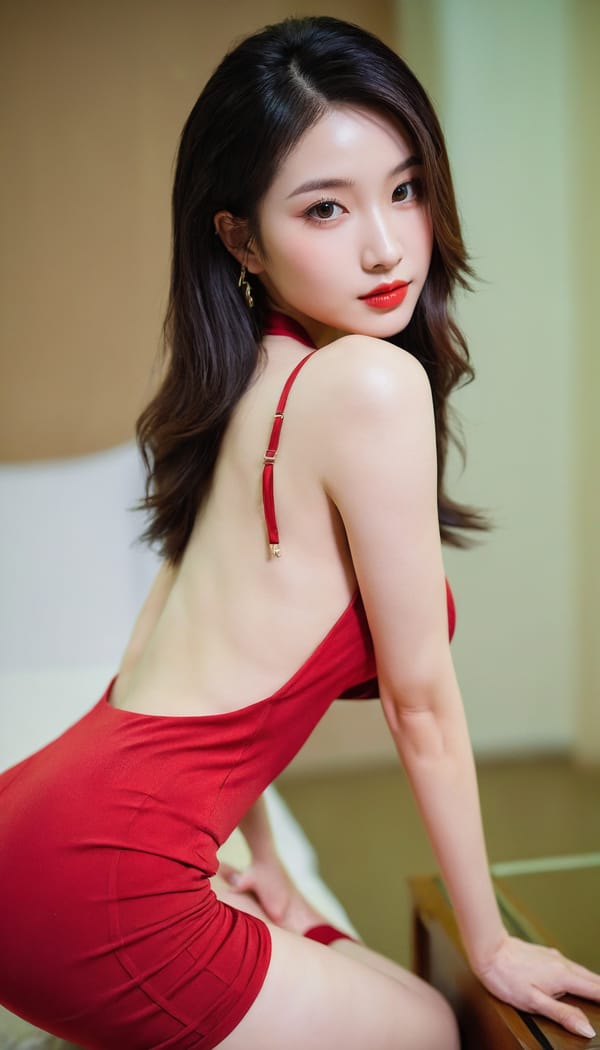 Tags: 21872187, SDXL
{"3": {"inputs": {"seed": 310415633644021, "steps": 32, "cfg": 7.49, "sampler_name": "dpmpp_2m", "scheduler": "karras", "denoise": 1.0, "model": ["27", 0], "positive": ["6", 0], "negative": ["7", 0], "latent_image": ["5", 0]}, "class_type": "KSampler"}, "4": {"inputs": {"ckpt_name": "helloworldxl.safetensors"}, "class_type": "CheckpointLoaderSimple"}, "5": {"inputs": {"width": 768, "height": 1344, "batch_size": 1}, "class_type": "EmptyLatentImage"}, "6": {"inputs": {"text": "27 year old girl, (ukrainian:1.14), (taiwanese:1.08), (seductive pose:1.09), (sexy lips:1.09), (idol:0.95), (slim:1.11), (double eyelids:0.97), (detailed face:1.13), (eyelashes:0.95), (cute:1.14), (temptress:1.09), (beautiful eyes:1.01), (blush:1.03), (seductive facial expression:1.01), (pale skin:1.00), (perky ass:1.02), (exposed ass:0.95), (looking back:1.09), (sexy ass:1.11), (thigh gap:1.13), (wearing a low-cut red dress:1.04) at a ballroom, (RAW:1.07), (portra:1.07), (natural looking skin:1.08), (film:1.01), (soft lighting:1.07), (candid cinema:1.07), (textured skin:1.01), (detailed skin:1.03), (skin fuzz:1.07)", "clip": ["27", 1]}, "class_type": "CLIPTextEncode"}, "7": {"inputs": {"text": "(low resolution:1.09), (watermark:1.10), (worst quality:1.11), (twisted:1.12), (open mouth:1.11), (bad hands:1.06)", "clip": ["27", 1]}, "class_type": "CLIPTextEncode"}, "8": {"inputs": {"samples": ["3", 0], "vae": ["4", 2]}, "class_type": "VAEDecode"}, "25": {"inputs": {"lora_name": "nudify_xl.safetensors", "strength_model": 0.0, "strength_clip": 0.33, "model": ["4", 0], "clip": ["4", 1]}, "class_type": "LoraLoader"}, "26": {"inputs": {"lora_name": "shirtlift_SDXL_v2.safetensors", "strength_model": 0.02, "strength_clip": 0.16, "model": ["25", 0], "clip": ["25", 1]}, "class_type": "LoraLoader"}, "27": {"inputs": {"lora_name": "PerfectEyesXL.safetensors", "strength_model": 0.03, "strength_clip": 0.03, "model": ["26", 0], "clip": ["26", 1]}, "class_type": "LoraLoader"}, "30": {"inputs": {"model_name": "4x_NMKD-Superscale-SP_178000_G.pth"}, "class_type": "UpscaleModelLoader"}, "31": {"inputs": {"upscale_model": ["30", 0], "image": ["8", 0]}, "class_type": "ImageUpscaleWithModel"}, "32": {"inputs": {"upscale_method": "lanczos", "scale_by": 0.5, "image": ["31", 0]}, "class_type": "ImageScaleBy"}, "33": {"inputs": {"pixels": ["32", 0], "vae": ["4", 2]}, "class_type": "VAEEncode"}, "34": {"inputs": {"seed": 310415633644021, "steps": 32, "cfg": 7.49, "sampler_name": "dpmpp_2m", "scheduler": "karras", "denoise": 0.3, "model": ["27", 0], "positive": ["6", 0], "negative": ["7", 0], "latent_image": ["33", 0]}, "class_type": "KSampler"}, "36": {"inputs": {"samples": ["34", 0], "vae": ["4", 2]}, "class_type": "VAEDecode"}, "39": {"inputs": {"filename_prefix": "comfyapi-1728135404932", "images": ["36", 0]}, "class_type": "SaveImage"}}