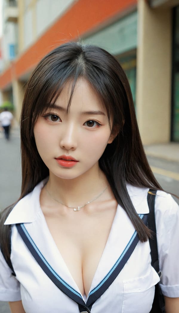 Tags: 21872187, SDXL
{"3": {"inputs": {"seed": 915096016074048, "steps": 32, "cfg": 5.68, "sampler_name": "dpmpp_2m", "scheduler": "karras", "denoise": 1.0, "model": ["27", 0], "positive": ["6", 0], "negative": ["7", 0], "latent_image": ["5", 0]}, "class_type": "KSampler"}, "4": {"inputs": {"ckpt_name": "leosamsHelloworldSDXL_helloworldSDXL32DPO.safetensors"}, "class_type": "CheckpointLoaderSimple"}, "5": {"inputs": {"width": 768, "height": 1344, "batch_size": 1}, "class_type": "EmptyLatentImage"}, "6": {"inputs": {"text": "28 year old girl, (taiwanese:1.02), (beautiful eyes:1.11), (seductive facial expression:1.01), (slim:1.02), (detailed face:1.05), (eyelashes:0.95), (temptress:1.02), (pale skin:1.04), (seductive pose:1.08), (idol:0.99), (sexy lips:1.11), (double eyelids:1.14), (cute:1.07), (in a seductive pose:1.01), (large perky breasts:1.04), (cleavage:1.05), (thigh gap:1.05), (school uniform:1.07), choker, busy street, (RAW:1.05), (candid cinema:1.04), (textured skin:1.03), (film:1.02), (portra:1.09), (detailed skin:1.01), (natural looking skin:1.08), (soft lighting:1.07), (skin fuzz:1.04)", "clip": ["27", 1]}, "class_type": "CLIPTextEncode"}, "7": {"inputs": {"text": "(worst quality:1.11), (watermark:1.14), (twisted:1.06), (distorted:1.14), (low resolution:1.11), (open mouth:1.13), (bad hands:1.11)", "clip": ["27", 1]}, "class_type": "CLIPTextEncode"}, "8": {"inputs": {"samples": ["3", 0], "vae": ["4", 2]}, "class_type": "VAEDecode"}, "25": {"inputs": {"lora_name": "nudify_xl.safetensors", "strength_model": 0.02, "strength_clip": 0.35, "model": ["4", 0], "clip": ["4", 1]}, "class_type": "LoraLoader"}, "26": {"inputs": {"lora_name": "shirtlift_SDXL_v2.safetensors", "strength_model": 0.11, "strength_clip": 0.11, "model": ["25", 0], "clip": ["25", 1]}, "class_type": "LoraLoader"}, "27": {"inputs": {"lora_name": "PerfectEyesXL.safetensors", "strength_model": 0.18, "strength_clip": 0.13, "model": ["26", 0], "clip": ["26", 1]}, "class_type": "LoraLoader"}, "30": {"inputs": {"model_name": "4x_NMKD-Superscale-SP_178000_G.pth"}, "class_type": "UpscaleModelLoader"}, "31": {"inputs": {"upscale_model": ["30", 0], "image": ["8", 0]}, "class_type": "ImageUpscaleWithModel"}, "32": {"inputs": {"upscale_method": "lanczos", "scale_by": 0.5, "image": ["31", 0]}, "class_type": "ImageScaleBy"}, "33": {"inputs": {"pixels": ["32", 0], "vae": ["4", 2]}, "class_type": "VAEEncode"}, "34": {"inputs": {"seed": 915096016074048, "steps": 32, "cfg": 5.68, "sampler_name": "dpmpp_2m", "scheduler": "karras", "denoise": 0.3, "model": ["27", 0], "positive": ["6", 0], "negative": ["7", 0], "latent_image": ["33", 0]}, "class_type": "KSampler"}, "36": {"inputs": {"samples": ["34", 0], "vae": ["4", 2]}, "class_type": "VAEDecode"}, "39": {"inputs": {"filename_prefix": "comfyapi-1708192719951", "images": ["36", 0]}, "class_type": "SaveImage"}}