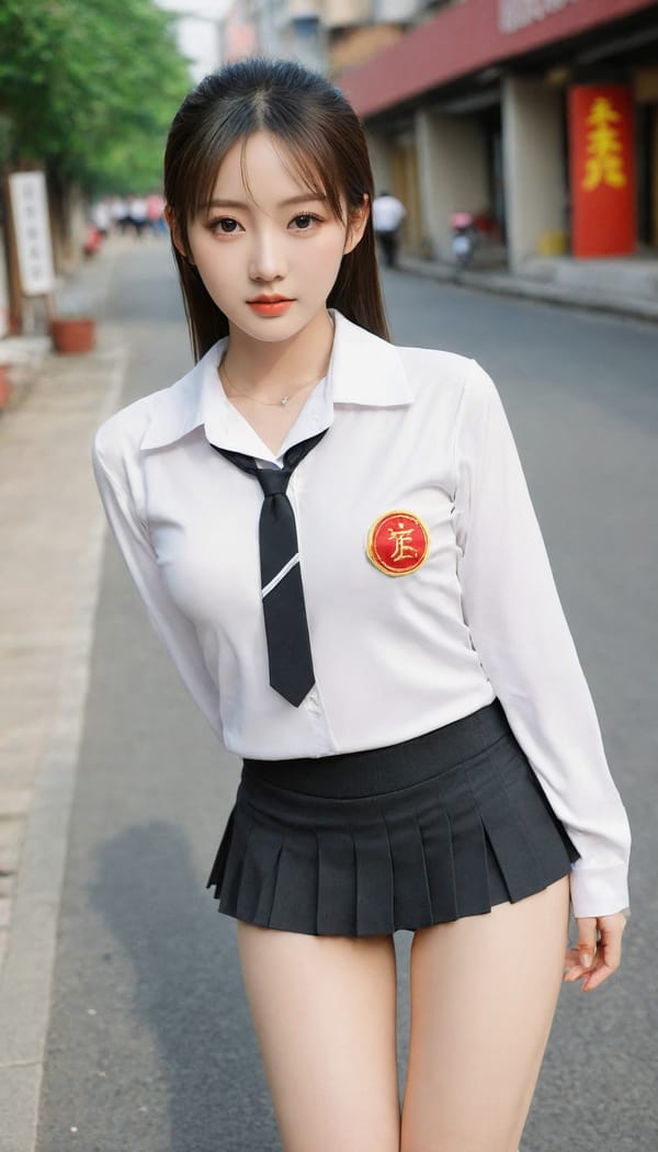 Tags: 21872187, SDXL
{"3": {"inputs": {"seed": 846772486880153, "steps": 64, "cfg": 5.17, "sampler_name": "dpmpp_2m", "scheduler": "karras", "denoise": 1.0, "model": ["27", 0], "positive": ["6", 0], "negative": ["7", 0], "latent_image": ["5", 0]}, "class_type": "KSampler"}, "4": {"inputs": {"ckpt_name": "leosamsHelloworldSDXL_helloworldSDXL32DPO.safetensors"}, "class_type": "CheckpointLoaderSimple"}, "5": {"inputs": {"width": 768, "height": 1344, "batch_size": 1}, "class_type": "EmptyLatentImage"}, "6": {"inputs": {"text": "28 year old girl, (chinese:1.05), (seductive facial expression:0.95), (beautiful eyes:1.05), (cute:1.01), (slim:1.02), (blush:1.06), (detailed face:1.01), (temptress:0.95), (eyelashes:1.07), (idol:1.08), (pale skin:1.14), (sexy lips:1.14), (seductive pose:0.96), (double eyelids:0.98), (perky ass:1.02), (exposed ass:1.05), (looking back:1.10), (sexy ass:1.04), (thigh gap:1.06), (school uniform:1.00), choker, busy street, (detailed skin:1.02), (film:1.05), (soft lighting:1.03), (portra:1.05), (textured skin:1.00), (natural looking skin:1.02), (RAW:1.00)", "clip": ["27", 1]}, "class_type": "CLIPTextEncode"}, "7": {"inputs": {"text": "(distorted:1.06), (open mouth:1.06), (low resolution:1.12), (worst quality:1.07), (bad hands:1.10), (twisted:1.09), (watermark:1.09)", "clip": ["27", 1]}, "class_type": "CLIPTextEncode"}, "8": {"inputs": {"samples": ["3", 0], "vae": ["4", 2]}, "class_type": "VAEDecode"}, "25": {"inputs": {"lora_name": "nudify_xl.safetensors", "strength_model": 0.18, "strength_clip": 0.09, "model": ["4", 0], "clip": ["4", 1]}, "class_type": "LoraLoader"}, "26": {"inputs": {"lora_name": "shirtlift_SDXL_v2.safetensors", "strength_model": 0.19, "strength_clip": 0.05, "model": ["25", 0], "clip": ["25", 1]}, "class_type": "LoraLoader"}, "27": {"inputs": {"lora_name": "PerfectEyesXL.safetensors", "strength_model": 0.1, "strength_clip": 0.1, "model": ["26", 0], "clip": ["26", 1]}, "class_type": "LoraLoader"}, "30": {"inputs": {"model_name": "4x_NMKD-Superscale-SP_178000_G.pth"}, "class_type": "UpscaleModelLoader"}, "31": {"inputs": {"upscale_model": ["30", 0], "image": ["8", 0]}, "class_type": "ImageUpscaleWithModel"}, "32": {"inputs": {"upscale_method": "lanczos", "scale_by": 0.5, "image": ["31", 0]}, "class_type": "ImageScaleBy"}, "33": {"inputs": {"pixels": ["32", 0], "vae": ["4", 2]}, "class_type": "VAEEncode"}, "34": {"inputs": {"seed": 846772486880153, "steps": 64, "cfg": 5.17, "sampler_name": "dpmpp_2m", "scheduler": "karras", "denoise": 0.3, "model": ["27", 0], "positive": ["6", 0], "negative": ["7", 0], "latent_image": ["33", 0]}, "class_type": "KSampler"}, "36": {"inputs": {"samples": ["34", 0], "vae": ["4", 2]}, "class_type": "VAEDecode"}, "39": {"inputs": {"filename_prefix": "comfyapi-1707983113378", "images": ["36", 0]}, "class_type": "SaveImage"}}