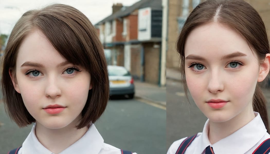 Tags: 21872187, SDXL
{"3": {"inputs": {"seed": 345868370756514, "steps": 64, "cfg": 5.18, "sampler_name": "dpmpp_2m", "scheduler": "karras", "denoise": 1.0, "model": ["27", 0], "positive": ["6", 0], "negative": ["7", 0], "latent_image": ["5", 0]}, "class_type": "KSampler"}, "4": {"inputs": {"ckpt_name": "juggernautXL_v8Rundiffusion.safetensors"}, "class_type": "CheckpointLoaderSimple"}, "5": {"inputs": {"width": 1344, "height": 768, "batch_size": 1}, "class_type": "EmptyLatentImage"}, "6": {"inputs": {"text": "22 year old girl, (pale skin:1.13), (detailed face:1.06), (blush:1.10), (seductive pose:1.09), (idol:0.98), (temptress:0.99), (cute:1.07), (seductive facial expression:1.05), (beautiful eyes:1.05), (slim:1.11), (perky ass:0.96), (exposed ass:1.11), (looking back:1.10), (sexy ass:1.02), (thigh gap:0.99), (school uniform:1.00), choker, busy street, (portra:1.01), (natural looking skin:1.01), (candid cinema:1.00), (film:1.03), (detailed skin:1.08), (RAW:1.04), (textured skin:1.03), (skin fuzz:1.07), (soft lighting:1.02)", "clip": ["27", 1]}, "class_type": "CLIPTextEncode"}, "7": {"inputs": {"text": "(twisted:1.11), (bad hands:1.09), (worst quality:1.06), (open mouth:1.05), (watermark:1.08), (distorted:1.13), (low resolution:1.08)", "clip": ["27", 1]}, "class_type": "CLIPTextEncode"}, "8": {"inputs": {"samples": ["3", 0], "vae": ["4", 2]}, "class_type": "VAEDecode"}, "25": {"inputs": {"lora_name": "nudify_xl.safetensors", "strength_model": 0.15, "strength_clip": 0.2, "model": ["4", 0], "clip": ["4", 1]}, "class_type": "LoraLoader"}, "26": {"inputs": {"lora_name": "shirtlift_SDXL_v2.safetensors", "strength_model": 0.15, "strength_clip": 0.08, "model": ["25", 0], "clip": ["25", 1]}, "class_type": "LoraLoader"}, "27": {"inputs": {"lora_name": "PerfectEyesXL.safetensors", "strength_model": 0.19, "strength_clip": 0.14, "model": ["26", 0], "clip": ["26", 1]}, "class_type": "LoraLoader"}, "30": {"inputs": {"model_name": "4x_NMKD-Superscale-SP_178000_G.pth"}, "class_type": "UpscaleModelLoader"}, "31": {"inputs": {"upscale_model": ["30", 0], "image": ["8", 0]}, "class_type": "ImageUpscaleWithModel"}, "32": {"inputs": {"upscale_method": "lanczos", "scale_by": 0.5, "image": ["31", 0]}, "class_type": "ImageScaleBy"}, "33": {"inputs": {"pixels": ["32", 0], "vae": ["4", 2]}, "class_type": "VAEEncode"}, "34": {"inputs": {"seed": 345868370756514, "steps": 64, "cfg": 5.18, "sampler_name": "dpmpp_2m", "scheduler": "karras", "denoise": 0.3, "model": ["27", 0], "positive": ["6", 0], "negative": ["7", 0], "latent_image": ["33", 0]}, "class_type": "KSampler"}, "36": {"inputs": {"samples": ["34", 0], "vae": ["4", 2]}, "class_type": "VAEDecode"}, "39": {"inputs": {"filename_prefix": "comfyapi-1707465981781", "images": ["36", 0]}, "class_type": "SaveImage"}}