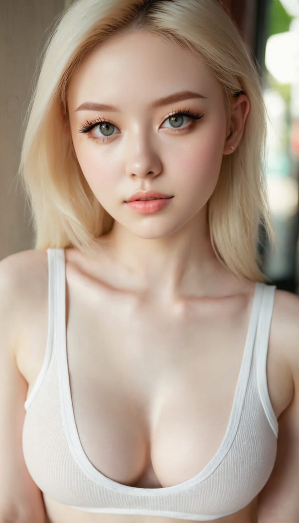 Tags: 21872187, SDXL
{"3": {"inputs": {"seed": 821975942046464, "steps": 64, "cfg": 6.61, "sampler_name": "dpmpp_2m", "scheduler": "karras", "denoise": 1.0, "model": ["27", 0], "positive": ["6", 0], "negative": ["7", 0], "latent_image": ["5", 0]}, "class_type": "KSampler"}, "4": {"inputs": {"ckpt_name": "juggernautxl.safetensors"}, "class_type": "CheckpointLoaderSimple"}, "5": {"inputs": {"width": 768, "height": 1344, "batch_size": 1}, "class_type": "EmptyLatentImage"}, "6": {"inputs": {"text": "19 year old girl, (seductive pose:1.10), (double eyelids:1.00), (eyelashes:1.08), (detailed face:1.02), (sexy lips:1.00), (beautiful eyes:0.99), (pale skin:1.14), (cute:1.12), (idol:1.03), (slim:1.02), (temptress:1.11), (blush:1.03), (in a seductive pose:1.13), (large perky breasts:0.97), (cleavage:0.95), (thigh gap:1.04), (white tanktop:1.11), busy street, (portra:1.02), (film:1.08), (textured skin:1.03), (skin fuzz:1.06), (candid cinema:1.04), (soft lighting:1.01), (natural looking skin:1.07), (detailed skin:1.08), (RAW:1.07)", "clip": ["27", 1]}, "class_type": "CLIPTextEncode"}, "7": {"inputs": {"text": "(worst quality:1.14), (distorted:1.08), (watermark:1.12), (low resolution:1.07), (bad hands:1.14), (twisted:1.07), (open mouth:1.13)", "clip": ["27", 1]}, "class_type": "CLIPTextEncode"}, "8": {"inputs": {"samples": ["3", 0], "vae": ["4", 2]}, "class_type": "VAEDecode"}, "25": {"inputs": {"lora_name": "nudify_xl.safetensors", "strength_model": 0.0, "strength_clip": 0.34, "model": ["4", 0], "clip": ["4", 1]}, "class_type": "LoraLoader"}, "26": {"inputs": {"lora_name": "shirtlift_SDXL_v2.safetensors", "strength_model": 0.08, "strength_clip": 0.05, "model": ["25", 0], "clip": ["25", 1]}, "class_type": "LoraLoader"}, "27": {"inputs": {"lora_name": "PerfectEyesXL.safetensors", "strength_model": 0.04, "strength_clip": 0.08, "model": ["26", 0], "clip": ["26", 1]}, "class_type": "LoraLoader"}, "30": {"inputs": {"model_name": "4x_NMKD-Superscale-SP_178000_G.pth"}, "class_type": "UpscaleModelLoader"}, "31": {"inputs": {"upscale_model": ["30", 0], "image": ["8", 0]}, "class_type": "ImageUpscaleWithModel"}, "32": {"inputs": {"upscale_method": "lanczos", "scale_by": 0.5, "image": ["31", 0]}, "class_type": "ImageScaleBy"}, "33": {"inputs": {"pixels": ["32", 0], "vae": ["4", 2]}, "class_type": "VAEEncode"}, "34": {"inputs": {"seed": 821975942046464, "steps": 64, "cfg": 6.61, "sampler_name": "dpmpp_2m", "scheduler": "karras", "denoise": 0.3, "model": ["27", 0], "positive": ["6", 0], "negative": ["7", 0], "latent_image": ["33", 0]}, "class_type": "KSampler"}, "36": {"inputs": {"samples": ["34", 0], "vae": ["4", 2]}, "class_type": "VAEDecode"}, "39": {"inputs": {"filename_prefix": "comfyapi-1716279957762", "images": ["36", 0]}, "class_type": "SaveImage"}}