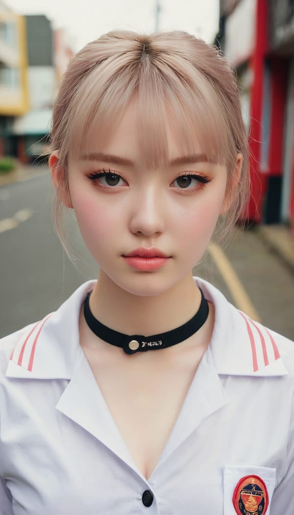 Tags: 21872187, SDXL
{"3": {"inputs": {"seed": 926969437052984, "steps": 64, "cfg": 6.37, "sampler_name": "dpmpp_2m", "scheduler": "karras", "denoise": 1.0, "model": ["27", 0], "positive": ["6", 0], "negative": ["7", 0], "latent_image": ["5", 0]}, "class_type": "KSampler"}, "4": {"inputs": {"ckpt_name": "juggernautxl.safetensors"}, "class_type": "CheckpointLoaderSimple"}, "5": {"inputs": {"width": 768, "height": 1344, "batch_size": 1}, "class_type": "EmptyLatentImage"}, "6": {"inputs": {"text": "19 year old girl, (idol:0.96), (sexy lips:1.13), (cute:1.04), (blush:0.99), (pale skin:1.14), (double eyelids:0.95), (seductive facial expression:1.14), (detailed face:1.07), (eyelashes:1.07), (seductive pose:1.13), (beautiful eyes:1.12), (in a seductive pose:0.98), (large perky breasts:1.12), (cleavage:1.14), (thigh gap:0.95), (school uniform:1.10), choker, busy street, (film:1.01), (portra:1.06), (natural looking skin:1.05), (RAW:1.07), (soft lighting:1.08), (skin fuzz:1.00), (detailed skin:1.02), (textured skin:1.01), (candid cinema:1.04)", "clip": ["27", 1]}, "class_type": "CLIPTextEncode"}, "7": {"inputs": {"text": "(watermark:1.14), (open mouth:1.07), (low resolution:1.08), (twisted:1.11), (worst quality:1.10), (distorted:1.05), (bad hands:1.13)", "clip": ["27", 1]}, "class_type": "CLIPTextEncode"}, "8": {"inputs": {"samples": ["3", 0], "vae": ["4", 2]}, "class_type": "VAEDecode"}, "25": {"inputs": {"lora_name": "nudify_xl.safetensors", "strength_model": 0.16, "strength_clip": 0.18, "model": ["4", 0], "clip": ["4", 1]}, "class_type": "LoraLoader"}, "26": {"inputs": {"lora_name": "shirtlift_SDXL_v2.safetensors", "strength_model": 0.11, "strength_clip": 0.17, "model": ["25", 0], "clip": ["25", 1]}, "class_type": "LoraLoader"}, "27": {"inputs": {"lora_name": "PerfectEyesXL.safetensors", "strength_model": 0.07, "strength_clip": 0.18, "model": ["26", 0], "clip": ["26", 1]}, "class_type": "LoraLoader"}, "30": {"inputs": {"model_name": "4x_NMKD-Superscale-SP_178000_G.pth"}, "class_type": "UpscaleModelLoader"}, "31": {"inputs": {"upscale_model": ["30", 0], "image": ["8", 0]}, "class_type": "ImageUpscaleWithModel"}, "32": {"inputs": {"upscale_method": "lanczos", "scale_by": 0.5, "image": ["31", 0]}, "class_type": "ImageScaleBy"}, "33": {"inputs": {"pixels": ["32", 0], "vae": ["4", 2]}, "class_type": "VAEEncode"}, "34": {"inputs": {"seed": 926969437052984, "steps": 64, "cfg": 6.37, "sampler_name": "dpmpp_2m", "scheduler": "karras", "denoise": 0.3, "model": ["27", 0], "positive": ["6", 0], "negative": ["7", 0], "latent_image": ["33", 0]}, "class_type": "KSampler"}, "36": {"inputs": {"samples": ["34", 0], "vae": ["4", 2]}, "class_type": "VAEDecode"}, "39": {"inputs": {"filename_prefix": "comfyapi-1733109183005", "images": ["36", 0]}, "class_type": "SaveImage"}}