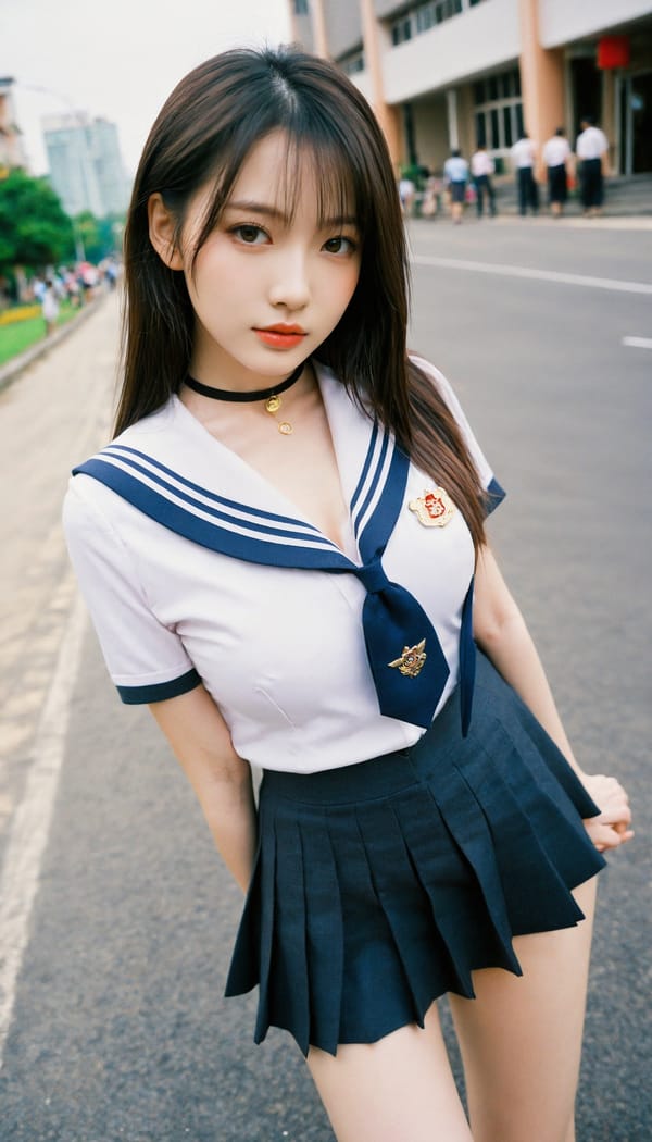 Tags: 21872187, SDXL
{"3": {"inputs": {"seed": 544019392896102, "steps": 32, "cfg": 7.92, "sampler_name": "dpmpp_2m", "scheduler": "karras", "denoise": 1.0, "model": ["27", 0], "positive": ["6", 0], "negative": ["7", 0], "latent_image": ["5", 0]}, "class_type": "KSampler"}, "4": {"inputs": {"ckpt_name": "helloworldxl.safetensors"}, "class_type": "CheckpointLoaderSimple"}, "5": {"inputs": {"width": 768, "height": 1344, "batch_size": 1}, "class_type": "EmptyLatentImage"}, "6": {"inputs": {"text": "27 year old girl, (russian:1.02), (taiwanese:1.08), (double eyelids:1.03), (idol:1.08), (pale skin:1.12), (beautiful eyes:1.02), (temptress:1.07), (eyelashes:1.09), (detailed face:1.01), (slim:0.99), (cute:1.00), (seductive facial expression:1.01), (sexy lips:1.05), (seductive pose:0.96), (blush:1.06), (in a seductive pose:0.95), (large perky breasts:0.97), (cleavage:0.96), (thigh gap:0.95), (school uniform:1.14), choker, busy street, (detailed skin:1.07), (candid cinema:1.09), (portra:1.06), (skin fuzz:1.04), (film:1.09), (natural looking skin:1.01), (textured skin:1.03), (RAW:1.06), (soft lighting:1.06)", "clip": ["27", 1]}, "class_type": "CLIPTextEncode"}, "7": {"inputs": {"text": "(open mouth:1.09), (distorted:1.06), (low resolution:1.07), (bad hands:1.12), (worst quality:1.11), (twisted:1.14), (watermark:1.08)", "clip": ["27", 1]}, "class_type": "CLIPTextEncode"}, "8": {"inputs": {"samples": ["3", 0], "vae": ["4", 2]}, "class_type": "VAEDecode"}, "25": {"inputs": {"lora_name": "nudify_xl.safetensors", "strength_model": 0.33, "strength_clip": 0.28, "model": ["4", 0], "clip": ["4", 1]}, "class_type": "LoraLoader"}, "26": {"inputs": {"lora_name": "shirtlift_SDXL_v2.safetensors", "strength_model": 0.19, "strength_clip": 0.06, "model": ["25", 0], "clip": ["25", 1]}, "class_type": "LoraLoader"}, "27": {"inputs": {"lora_name": "PerfectEyesXL.safetensors", "strength_model": 0.05, "strength_clip": 0.09, "model": ["26", 0], "clip": ["26", 1]}, "class_type": "LoraLoader"}, "30": {"inputs": {"model_name": "4x_NMKD-Superscale-SP_178000_G.pth"}, "class_type": "UpscaleModelLoader"}, "31": {"inputs": {"upscale_model": ["30", 0], "image": ["8", 0]}, "class_type": "ImageUpscaleWithModel"}, "32": {"inputs": {"upscale_method": "lanczos", "scale_by": 0.5, "image": ["31", 0]}, "class_type": "ImageScaleBy"}, "33": {"inputs": {"pixels": ["32", 0], "vae": ["4", 2]}, "class_type": "VAEEncode"}, "34": {"inputs": {"seed": 544019392896102, "steps": 32, "cfg": 7.92, "sampler_name": "dpmpp_2m", "scheduler": "karras", "denoise": 0.3, "model": ["27", 0], "positive": ["6", 0], "negative": ["7", 0], "latent_image": ["33", 0]}, "class_type": "KSampler"}, "36": {"inputs": {"samples": ["34", 0], "vae": ["4", 2]}, "class_type": "VAEDecode"}, "39": {"inputs": {"filename_prefix": "comfyapi-1713576803979", "images": ["36", 0]}, "class_type": "SaveImage"}}