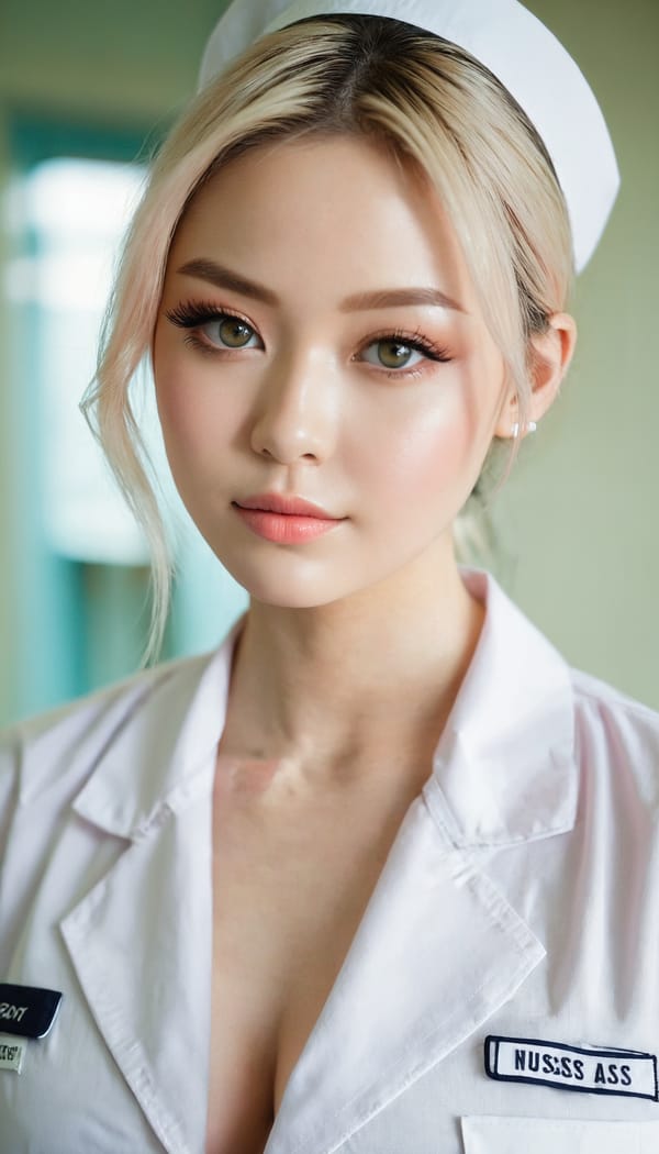 Tags: 21872187, SDXL
{"3": {"inputs": {"seed": 899917923805393, "steps": 64, "cfg": 7.8, "sampler_name": "dpmpp_2m", "scheduler": "karras", "denoise": 1.0, "model": ["27", 0], "positive": ["6", 0], "negative": ["7", 0], "latent_image": ["5", 0]}, "class_type": "KSampler"}, "4": {"inputs": {"ckpt_name": "juggernautxl.safetensors"}, "class_type": "CheckpointLoaderSimple"}, "5": {"inputs": {"width": 768, "height": 1344, "batch_size": 1}, "class_type": "EmptyLatentImage"}, "6": {"inputs": {"text": "23 year old girl, (sexy lips:1.02), (idol:1.14), (detailed face:1.00), (blush:1.07), (eyelashes:0.98), (cute:1.09), (beautiful eyes:1.04), (temptress:0.98), (seductive facial expression:1.12), (seductive pose:1.04), (pale skin:1.00), (double eyelids:0.99), (slim:1.05), (perky ass:0.99), (exposed ass:1.02), (looking back:1.03), (sexy ass:0.96), (thigh gap:1.00), (nurse in uniform:1.02) working in a hospital ward, (natural looking skin:1.07), (film:1.08), (portra:1.09), (candid cinema:1.01), (textured skin:1.04), (RAW:1.09), (skin fuzz:1.04), (soft lighting:1.01), (detailed skin:1.01)", "clip": ["27", 1]}, "class_type": "CLIPTextEncode"}, "7": {"inputs": {"text": "(worst quality:1.06), (watermark:1.13), (distorted:1.13), (low resolution:1.08), (twisted:1.06), (bad hands:1.14), (open mouth:1.05)", "clip": ["27", 1]}, "class_type": "CLIPTextEncode"}, "8": {"inputs": {"samples": ["3", 0], "vae": ["4", 2]}, "class_type": "VAEDecode"}, "25": {"inputs": {"lora_name": "nudify_xl.safetensors", "strength_model": 0.2, "strength_clip": 0.07, "model": ["4", 0], "clip": ["4", 1]}, "class_type": "LoraLoader"}, "26": {"inputs": {"lora_name": "shirtlift_SDXL_v2.safetensors", "strength_model": 0.01, "strength_clip": 0.12, "model": ["25", 0], "clip": ["25", 1]}, "class_type": "LoraLoader"}, "27": {"inputs": {"lora_name": "PerfectEyesXL.safetensors", "strength_model": 0.19, "strength_clip": 0.02, "model": ["26", 0], "clip": ["26", 1]}, "class_type": "LoraLoader"}, "30": {"inputs": {"model_name": "4x_NMKD-Superscale-SP_178000_G.pth"}, "class_type": "UpscaleModelLoader"}, "31": {"inputs": {"upscale_model": ["30", 0], "image": ["8", 0]}, "class_type": "ImageUpscaleWithModel"}, "32": {"inputs": {"upscale_method": "lanczos", "scale_by": 0.5, "image": ["31", 0]}, "class_type": "ImageScaleBy"}, "33": {"inputs": {"pixels": ["32", 0], "vae": ["4", 2]}, "class_type": "VAEEncode"}, "34": {"inputs": {"seed": 899917923805393, "steps": 64, "cfg": 7.8, "sampler_name": "dpmpp_2m", "scheduler": "karras", "denoise": 0.3, "model": ["27", 0], "positive": ["6", 0], "negative": ["7", 0], "latent_image": ["33", 0]}, "class_type": "KSampler"}, "36": {"inputs": {"samples": ["34", 0], "vae": ["4", 2]}, "class_type": "VAEDecode"}, "39": {"inputs": {"filename_prefix": "comfyapi-1726906644397", "images": ["36", 0]}, "class_type": "SaveImage"}}