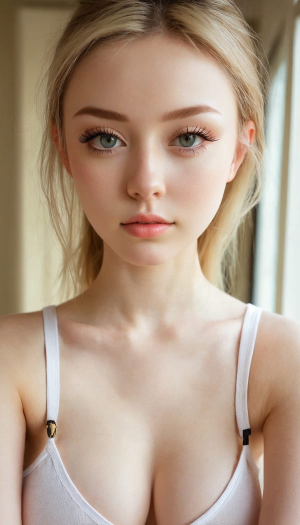 Tags: 21872187, SDXL
{"3": {"inputs": {"seed": 874401160183571, "steps": 64, "cfg": 6.8, "sampler_name": "dpmpp_2m", "scheduler": "karras", "denoise": 1.0, "model": ["27", 0], "positive": ["6", 0], "negative": ["7", 0], "latent_image": ["5", 0]}, "class_type": "KSampler"}, "4": {"inputs": {"ckpt_name": "juggernautxl.safetensors"}, "class_type": "CheckpointLoaderSimple"}, "5": {"inputs": {"width": 768, "height": 1344, "batch_size": 1}, "class_type": "EmptyLatentImage"}, "6": {"inputs": {"text": "18 year old girl, (irish:1.00), (slim:1.12), (sexy lips:1.12), (eyelashes:1.13), (temptress:0.98), (cute:0.96), (seductive pose:0.97), (double eyelids:1.02), (detailed face:0.96), (beautiful eyes:0.97), (blush:1.03), (pale skin:1.10), (seductive facial expression:1.14), (idol:1.03), (in a seductive pose:1.00), (large perky breasts:0.97), (cleavage:1.10), (thigh gap:1.10), (white tanktop:1.00), busy street, (portra:1.05), (skin fuzz:1.00), (natural looking skin:1.07), (RAW:1.02), (film:1.01), (soft lighting:1.01), (textured skin:1.08), (candid cinema:1.09), (detailed skin:1.02)", "clip": ["27", 1]}, "class_type": "CLIPTextEncode"}, "7": {"inputs": {"text": "(distorted:1.11), (worst quality:1.07), (low resolution:1.11), (watermark:1.08), (open mouth:1.06), (bad hands:1.06), (twisted:1.08)", "clip": ["27", 1]}, "class_type": "CLIPTextEncode"}, "8": {"inputs": {"samples": ["3", 0], "vae": ["4", 2]}, "class_type": "VAEDecode"}, "25": {"inputs": {"lora_name": "nudify_xl.safetensors", "strength_model": 0.23, "strength_clip": 0.26, "model": ["4", 0], "clip": ["4", 1]}, "class_type": "LoraLoader"}, "26": {"inputs": {"lora_name": "shirtlift_SDXL_v2.safetensors", "strength_model": 0.01, "strength_clip": 0.06, "model": ["25", 0], "clip": ["25", 1]}, "class_type": "LoraLoader"}, "27": {"inputs": {"lora_name": "PerfectEyesXL.safetensors", "strength_model": 0.06, "strength_clip": 0.16, "model": ["26", 0], "clip": ["26", 1]}, "class_type": "LoraLoader"}, "30": {"inputs": {"model_name": "4x_NMKD-Superscale-SP_178000_G.pth"}, "class_type": "UpscaleModelLoader"}, "31": {"inputs": {"upscale_model": ["30", 0], "image": ["8", 0]}, "class_type": "ImageUpscaleWithModel"}, "32": {"inputs": {"upscale_method": "lanczos", "scale_by": 0.5, "image": ["31", 0]}, "class_type": "ImageScaleBy"}, "33": {"inputs": {"pixels": ["32", 0], "vae": ["4", 2]}, "class_type": "VAEEncode"}, "34": {"inputs": {"seed": 874401160183571, "steps": 64, "cfg": 6.8, "sampler_name": "dpmpp_2m", "scheduler": "karras", "denoise": 0.3, "model": ["27", 0], "positive": ["6", 0], "negative": ["7", 0], "latent_image": ["33", 0]}, "class_type": "KSampler"}, "36": {"inputs": {"samples": ["34", 0], "vae": ["4", 2]}, "class_type": "VAEDecode"}, "39": {"inputs": {"filename_prefix": "comfyapi-1716603102087", "images": ["36", 0]}, "class_type": "SaveImage"}}