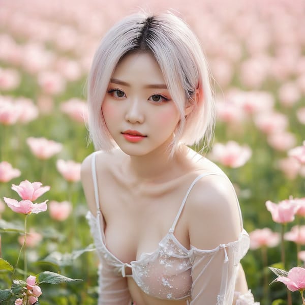 Tags: 21872187, SDXL
{"3": {"inputs": {"seed": 210044923140969, "steps": 32, "cfg": 7.0, "sampler_name": "dpmpp_2m", "scheduler": "karras", "denoise": 1.0, "model": ["27", 0], "positive": ["6", 0], "negative": ["7", 0], "latent_image": ["5", 0]}, "class_type": "KSampler"}, "4": {"inputs": {"ckpt_name": "juggernautxl.safetensors"}, "class_type": "CheckpointLoaderSimple"}, "5": {"inputs": {"width": 1024, "height": 1024, "batch_size": 1}, "class_type": "EmptyLatentImage"}, "6": {"inputs": {"text": "19 year old girl, (korean:0.99), (pale skin:1.02), (temptress:1.02), (sexy lips:1.09), (idol:0.98), (slim:1.01), (detailed face:1.07), (beautiful eyes:1.05), (blush:1.06), (eyelashes:1.05), (cute:1.07), (seductive pose:1.08), (double eyelids:1.00), (seductive facial expression:0.95), (perky ass:0.97), (exposed ass:1.05), (looking back:1.04), (sexy ass:1.08), (thigh gap:1.00), wearing (translucent clothes:1.03) on a flower field, (detailed skin:1.04), (natural looking skin:1.05), (portra:1.01), (textured skin:1.03), (soft lighting:1.04), (RAW:1.03), (film:1.07), (skin fuzz:1.05), (candid cinema:1.02)", "clip": ["27", 1]}, "class_type": "CLIPTextEncode"}, "7": {"inputs": {"text": "(watermark:1.07), (bad hands:1.05), (low resolution:1.13), (distorted:1.09), (twisted:1.05), (open mouth:1.10), (worst quality:1.08)", "clip": ["27", 1]}, "class_type": "CLIPTextEncode"}, "8": {"inputs": {"samples": ["3", 0], "vae": ["4", 2]}, "class_type": "VAEDecode"}, "25": {"inputs": {"lora_name": "nudify_xl.safetensors", "strength_model": 0.25, "strength_clip": 0.31, "model": ["4", 0], "clip": ["4", 1]}, "class_type": "LoraLoader"}, "26": {"inputs": {"lora_name": "shirtlift_SDXL_v2.safetensors", "strength_model": 0.01, "strength_clip": 0.07, "model": ["25", 0], "clip": ["25", 1]}, "class_type": "LoraLoader"}, "27": {"inputs": {"lora_name": "PerfectEyesXL.safetensors", "strength_model": 0.06, "strength_clip": 0.05, "model": ["26", 0], "clip": ["26", 1]}, "class_type": "LoraLoader"}, "30": {"inputs": {"model_name": "4x_NMKD-Superscale-SP_178000_G.pth"}, "class_type": "UpscaleModelLoader"}, "31": {"inputs": {"upscale_model": ["30", 0], "image": ["8", 0]}, "class_type": "ImageUpscaleWithModel"}, "32": {"inputs": {"upscale_method": "lanczos", "scale_by": 0.5, "image": ["31", 0]}, "class_type": "ImageScaleBy"}, "33": {"inputs": {"pixels": ["32", 0], "vae": ["4", 2]}, "class_type": "VAEEncode"}, "34": {"inputs": {"seed": 210044923140969, "steps": 32, "cfg": 7.0, "sampler_name": "dpmpp_2m", "scheduler": "karras", "denoise": 0.3, "model": ["27", 0], "positive": ["6", 0], "negative": ["7", 0], "latent_image": ["33", 0]}, "class_type": "KSampler"}, "36": {"inputs": {"samples": ["34", 0], "vae": ["4", 2]}, "class_type": "VAEDecode"}, "39": {"inputs": {"filename_prefix": "comfyapi-1715974085123", "images": ["36", 0]}, "class_type": "SaveImage"}}