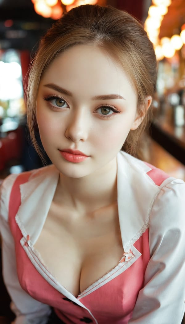 Tags: 21872187, SDXL
{"3": {"inputs": {"seed": 505427231329378, "steps": 64, "cfg": 5.75, "sampler_name": "dpmpp_2m", "scheduler": "karras", "denoise": 1.0, "model": ["27", 0], "positive": ["6", 0], "negative": ["7", 0], "latent_image": ["5", 0]}, "class_type": "KSampler"}, "4": {"inputs": {"ckpt_name": "juggernautxl.safetensors"}, "class_type": "CheckpointLoaderSimple"}, "5": {"inputs": {"width": 768, "height": 1344, "batch_size": 1}, "class_type": "EmptyLatentImage"}, "6": {"inputs": {"text": "26 year old girl, (russian:0.96), (pale skin:1.08), (cute:1.00), (temptress:1.04), (beautiful eyes:0.98), (slim:1.03), (double eyelids:0.95), (sexy lips:1.12), (idol:1.07), (seductive pose:1.14), (eyelashes:1.06), (blush:1.09), (detailed face:1.05), (in a seductive pose:1.00), (large perky breasts:0.95), (cleavage:0.96), (thigh gap:1.00), (a waitress in uniform:1.10) working at a restaurant, (portra:1.05), (soft lighting:1.05), (film:1.07), (textured skin:1.05), (RAW:1.03), (natural looking skin:1.03), (skin fuzz:1.05), (candid cinema:1.09), (detailed skin:1.00)", "clip": ["27", 1]}, "class_type": "CLIPTextEncode"}, "7": {"inputs": {"text": "(open mouth:1.09), (distorted:1.06), (bad hands:1.06), (twisted:1.08), (low resolution:1.13), (worst quality:1.11), (watermark:1.11)", "clip": ["27", 1]}, "class_type": "CLIPTextEncode"}, "8": {"inputs": {"samples": ["3", 0], "vae": ["4", 2]}, "class_type": "VAEDecode"}, "25": {"inputs": {"lora_name": "nudify_xl.safetensors", "strength_model": 0.32, "strength_clip": 0.32, "model": ["4", 0], "clip": ["4", 1]}, "class_type": "LoraLoader"}, "26": {"inputs": {"lora_name": "shirtlift_SDXL_v2.safetensors", "strength_model": 0.06, "strength_clip": 0.02, "model": ["25", 0], "clip": ["25", 1]}, "class_type": "LoraLoader"}, "27": {"inputs": {"lora_name": "PerfectEyesXL.safetensors", "strength_model": 0.09, "strength_clip": 0.14, "model": ["26", 0], "clip": ["26", 1]}, "class_type": "LoraLoader"}, "30": {"inputs": {"model_name": "4x_NMKD-Superscale-SP_178000_G.pth"}, "class_type": "UpscaleModelLoader"}, "31": {"inputs": {"upscale_model": ["30", 0], "image": ["8", 0]}, "class_type": "ImageUpscaleWithModel"}, "32": {"inputs": {"upscale_method": "lanczos", "scale_by": 0.5, "image": ["31", 0]}, "class_type": "ImageScaleBy"}, "33": {"inputs": {"pixels": ["32", 0], "vae": ["4", 2]}, "class_type": "VAEEncode"}, "34": {"inputs": {"seed": 505427231329378, "steps": 64, "cfg": 5.75, "sampler_name": "dpmpp_2m", "scheduler": "karras", "denoise": 0.3, "model": ["27", 0], "positive": ["6", 0], "negative": ["7", 0], "latent_image": ["33", 0]}, "class_type": "KSampler"}, "36": {"inputs": {"samples": ["34", 0], "vae": ["4", 2]}, "class_type": "VAEDecode"}, "39": {"inputs": {"filename_prefix": "comfyapi-1727558512993", "images": ["36", 0]}, "class_type": "SaveImage"}}