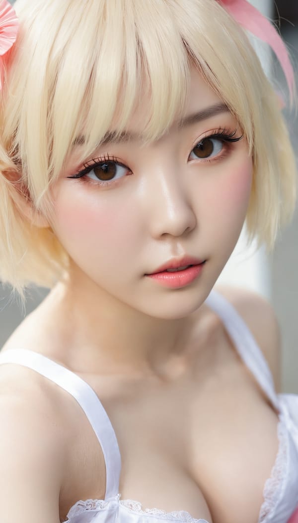 Tags: 21872187, SDXL
{"3": {"inputs": {"seed": 534071288761459, "steps": 64, "cfg": 5.28, "sampler_name": "dpmpp_2m", "scheduler": "karras", "denoise": 1.0, "model": ["27", 0], "positive": ["6", 0], "negative": ["7", 0], "latent_image": ["5", 0]}, "class_type": "KSampler"}, "4": {"inputs": {"ckpt_name": "juggernautxl.safetensors"}, "class_type": "CheckpointLoaderSimple"}, "5": {"inputs": {"width": 768, "height": 1344, "batch_size": 1}, "class_type": "EmptyLatentImage"}, "6": {"inputs": {"text": "25 year old girl, (korean:1.07), (temptress:1.05), (sexy lips:1.13), (blush:0.96), (slim:0.99), (cute:1.05), (detailed face:1.09), (idol:0.99), (beautiful eyes:0.97), (seductive facial expression:1.00), (double eyelids:1.00), (eyelashes:1.05), (seductive pose:1.05), (pale skin:1.12), (in a seductive pose:1.13), (large perky breasts:1.02), (cleavage:1.09), (thigh gap:0.97), (in a cosplay:1.14) at comiket posing for camera, (film:1.04), (detailed skin:1.08), (skin fuzz:1.01), (RAW:1.02), (textured skin:1.05), (portra:1.02), (natural looking skin:1.06), (soft lighting:1.06), (candid cinema:1.07)", "clip": ["27", 1]}, "class_type": "CLIPTextEncode"}, "7": {"inputs": {"text": "(low resolution:1.09), (bad hands:1.14), (watermark:1.09), (twisted:1.12), (open mouth:1.13), (distorted:1.09), (worst quality:1.12)", "clip": ["27", 1]}, "class_type": "CLIPTextEncode"}, "8": {"inputs": {"samples": ["3", 0], "vae": ["4", 2]}, "class_type": "VAEDecode"}, "25": {"inputs": {"lora_name": "nudify_xl.safetensors", "strength_model": 0.28, "strength_clip": 0.11, "model": ["4", 0], "clip": ["4", 1]}, "class_type": "LoraLoader"}, "26": {"inputs": {"lora_name": "shirtlift_SDXL_v2.safetensors", "strength_model": 0.14, "strength_clip": 0.0, "model": ["25", 0], "clip": ["25", 1]}, "class_type": "LoraLoader"}, "27": {"inputs": {"lora_name": "PerfectEyesXL.safetensors", "strength_model": 0.04, "strength_clip": 0.15, "model": ["26", 0], "clip": ["26", 1]}, "class_type": "LoraLoader"}, "30": {"inputs": {"model_name": "4x_NMKD-Superscale-SP_178000_G.pth"}, "class_type": "UpscaleModelLoader"}, "31": {"inputs": {"upscale_model": ["30", 0], "image": ["8", 0]}, "class_type": "ImageUpscaleWithModel"}, "32": {"inputs": {"upscale_method": "lanczos", "scale_by": 0.5, "image": ["31", 0]}, "class_type": "ImageScaleBy"}, "33": {"inputs": {"pixels": ["32", 0], "vae": ["4", 2]}, "class_type": "VAEEncode"}, "34": {"inputs": {"seed": 534071288761459, "steps": 64, "cfg": 5.28, "sampler_name": "dpmpp_2m", "scheduler": "karras", "denoise": 0.3, "model": ["27", 0], "positive": ["6", 0], "negative": ["7", 0], "latent_image": ["33", 0]}, "class_type": "KSampler"}, "36": {"inputs": {"samples": ["34", 0], "vae": ["4", 2]}, "class_type": "VAEDecode"}, "39": {"inputs": {"filename_prefix": "comfyapi-1718241970178", "images": ["36", 0]}, "class_type": "SaveImage"}}