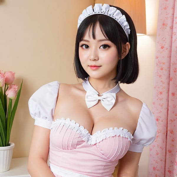 Tags: 21872187, SDXL
{"3": {"inputs": {"seed": 881320916653741, "steps": 64, "cfg": 7.77, "sampler_name": "dpmpp_2m", "scheduler": "karras", "denoise": 1.0, "model": ["27", 0], "positive": ["6", 0], "negative": ["7", 0], "latent_image": ["5", 0]}, "class_type": "KSampler"}, "4": {"inputs": {"ckpt_name": "juggernautXL_v8Rundiffusion.safetensors"}, "class_type": "CheckpointLoaderSimple"}, "5": {"inputs": {"width": 1024, "height": 1024, "batch_size": 1}, "class_type": "EmptyLatentImage"}, "6": {"inputs": {"text": "27 year old girl, (temptress:1.10), (beautiful eyes:1.07), (detailed face:1.04), (seductive pose:1.03), (seductive facial expression:1.06), (pale skin:1.06), (sexy lips:1.00), (double eyelids:1.10), (eyelashes:1.01), (cute:1.13), (blush:0.95), (in a seductive pose:1.09), (large perky breasts:0.98), (cleavage:1.05), (thigh gap:1.10), in a (skimpy maid costume:1.10) working at a maid cafe, choker, bowtie, headband, pleated skirt, (portra:1.01), (textured skin:1.08), (RAW:1.07), (soft lighting:1.09), (detailed skin:1.01), (natural looking skin:1.00), (film:1.08), (skin fuzz:1.05), (candid cinema:1.02)", "clip": ["27", 1]}, "class_type": "CLIPTextEncode"}, "7": {"inputs": {"text": "(bad hands:1.07), (twisted:1.14), (worst quality:1.07), (watermark:1.14), (open mouth:1.07), (low resolution:1.05), (distorted:1.07)", "clip": ["27", 1]}, "class_type": "CLIPTextEncode"}, "8": {"inputs": {"samples": ["3", 0], "vae": ["4", 2]}, "class_type": "VAEDecode"}, "25": {"inputs": {"lora_name": "nudify_xl.safetensors", "strength_model": 0.32, "strength_clip": 0.13, "model": ["4", 0], "clip": ["4", 1]}, "class_type": "LoraLoader"}, "26": {"inputs": {"lora_name": "shirtlift_SDXL_v2.safetensors", "strength_model": 0.14, "strength_clip": 0.03, "model": ["25", 0], "clip": ["25", 1]}, "class_type": "LoraLoader"}, "27": {"inputs": {"lora_name": "PerfectEyesXL.safetensors", "strength_model": 0.19, "strength_clip": 0.01, "model": ["26", 0], "clip": ["26", 1]}, "class_type": "LoraLoader"}, "30": {"inputs": {"model_name": "4x_NMKD-Superscale-SP_178000_G.pth"}, "class_type": "UpscaleModelLoader"}, "31": {"inputs": {"upscale_model": ["30", 0], "image": ["8", 0]}, "class_type": "ImageUpscaleWithModel"}, "32": {"inputs": {"upscale_method": "lanczos", "scale_by": 0.5, "image": ["31", 0]}, "class_type": "ImageScaleBy"}, "33": {"inputs": {"pixels": ["32", 0], "vae": ["4", 2]}, "class_type": "VAEEncode"}, "34": {"inputs": {"seed": 881320916653741, "steps": 64, "cfg": 7.77, "sampler_name": "dpmpp_2m", "scheduler": "karras", "denoise": 0.3, "model": ["27", 0], "positive": ["6", 0], "negative": ["7", 0], "latent_image": ["33", 0]}, "class_type": "KSampler"}, "36": {"inputs": {"samples": ["34", 0], "vae": ["4", 2]}, "class_type": "VAEDecode"}, "39": {"inputs": {"filename_prefix": "comfyapi-1707355640543", "images": ["36", 0]}, "class_type": "SaveImage"}}