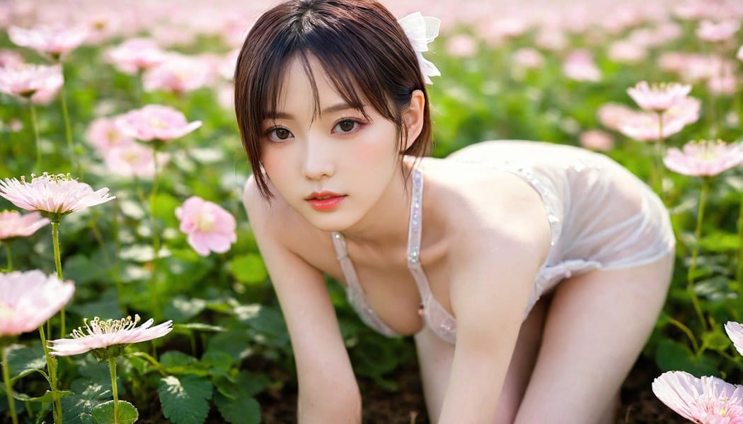 Tags: 21872187, SDXL
{"3": {"inputs": {"seed": 160442447574784, "steps": 32, "cfg": 7.7, "sampler_name": "dpmpp_2m", "scheduler": "karras", "denoise": 1.0, "model": ["27", 0], "positive": ["6", 0], "negative": ["7", 0], "latent_image": ["5", 0]}, "class_type": "KSampler"}, "4": {"inputs": {"ckpt_name": "helloworldxl.safetensors"}, "class_type": "CheckpointLoaderSimple"}, "5": {"inputs": {"width": 1344, "height": 768, "batch_size": 1}, "class_type": "EmptyLatentImage"}, "6": {"inputs": {"text": "18 year old girl, (japanese:1.04), (taiwanese:1.14), (korean:1.12), (irish:1.00), (beautiful eyes:1.08), (slim:1.13), (sexy lips:0.96), (idol:1.07), (seductive facial expression:1.11), (blush:1.09), (pale skin:1.07), (seductive pose:0.97), (double eyelids:0.96), (temptress:1.12), (detailed face:1.01), (cute:0.99), (eyelashes:0.98), (in a seductive pose:1.10), (large perky breasts:0.95), (cleavage:0.97), (thigh gap:1.14), wearing (translucent clothes:1.03) on a flower field, (detailed skin:1.03), (film:1.00), (textured skin:1.05), (soft lighting:1.00), (candid cinema:1.09), (skin fuzz:1.02), (RAW:1.01), (natural looking skin:1.03), (portra:1.02)", "clip": ["27", 1]}, "class_type": "CLIPTextEncode"}, "7": {"inputs": {"text": "(bad hands:1.11), (low resolution:1.09), (open mouth:1.07), (twisted:1.05), (worst quality:1.05), (watermark:1.14), (distorted:1.09)", "clip": ["27", 1]}, "class_type": "CLIPTextEncode"}, "8": {"inputs": {"samples": ["3", 0], "vae": ["4", 2]}, "class_type": "VAEDecode"}, "25": {"inputs": {"lora_name": "nudify_xl.safetensors", "strength_model": 0.17, "strength_clip": 0.36, "model": ["4", 0], "clip": ["4", 1]}, "class_type": "LoraLoader"}, "26": {"inputs": {"lora_name": "shirtlift_SDXL_v2.safetensors", "strength_model": 0.03, "strength_clip": 0.1, "model": ["25", 0], "clip": ["25", 1]}, "class_type": "LoraLoader"}, "27": {"inputs": {"lora_name": "PerfectEyesXL.safetensors", "strength_model": 0.01, "strength_clip": 0.14, "model": ["26", 0], "clip": ["26", 1]}, "class_type": "LoraLoader"}, "30": {"inputs": {"model_name": "4x_NMKD-Superscale-SP_178000_G.pth"}, "class_type": "UpscaleModelLoader"}, "31": {"inputs": {"upscale_model": ["30", 0], "image": ["8", 0]}, "class_type": "ImageUpscaleWithModel"}, "32": {"inputs": {"upscale_method": "lanczos", "scale_by": 0.5, "image": ["31", 0]}, "class_type": "ImageScaleBy"}, "33": {"inputs": {"pixels": ["32", 0], "vae": ["4", 2]}, "class_type": "VAEEncode"}, "34": {"inputs": {"seed": 160442447574784, "steps": 32, "cfg": 7.7, "sampler_name": "dpmpp_2m", "scheduler": "karras", "denoise": 0.3, "model": ["27", 0], "positive": ["6", 0], "negative": ["7", 0], "latent_image": ["33", 0]}, "class_type": "KSampler"}, "36": {"inputs": {"samples": ["34", 0], "vae": ["4", 2]}, "class_type": "VAEDecode"}, "39": {"inputs": {"filename_prefix": "comfyapi-1735563089452", "images": ["36", 0]}, "class_type": "SaveImage"}}