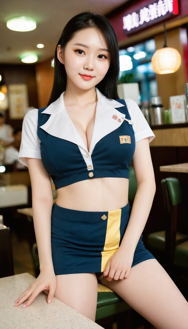 Tags: 21872187, SDXL
{"3": {"inputs": {"seed": 160487039971628, "steps": 32, "cfg": 6.59, "sampler_name": "dpmpp_2m", "scheduler": "karras", "denoise": 1.0, "model": ["27", 0], "positive": ["6", 0], "negative": ["7", 0], "latent_image": ["5", 0]}, "class_type": "KSampler"}, "4": {"inputs": {"ckpt_name": "juggernautXL_v8Rundiffusion.safetensors"}, "class_type": "CheckpointLoaderSimple"}, "5": {"inputs": {"width": 768, "height": 1344, "batch_size": 1}, "class_type": "EmptyLatentImage"}, "6": {"inputs": {"text": "20 year old girl, (taiwanese:1.12), (chinese:0.96), (ukrainian:1.03), (double eyelids:1.08), (pale skin:1.03), (seductive pose:1.14), (sexy lips:1.03), (slim:1.10), (seductive facial expression:1.06), (idol:1.09), (blush:0.95), (eyelashes:0.97), (cute:1.01), (detailed face:1.08), (beautiful eyes:0.95), (in a seductive pose:1.03), (large perky breasts:1.03), (cleavage:1.09), (thigh gap:1.09), (a waitress in uniform:1.12) working at a restaurant, (textured skin:1.06), (detailed skin:1.07), (candid cinema:1.05), (film:1.05), (soft lighting:1.08), (portra:1.00), (natural looking skin:1.00), (skin fuzz:1.08), (RAW:1.01)", "clip": ["27", 1]}, "class_type": "CLIPTextEncode"}, "7": {"inputs": {"text": "(twisted:1.06), (bad hands:1.12), (open mouth:1.10), (worst quality:1.05), (low resolution:1.14), (watermark:1.06), (distorted:1.10)", "clip": ["27", 1]}, "class_type": "CLIPTextEncode"}, "8": {"inputs": {"samples": ["3", 0], "vae": ["4", 2]}, "class_type": "VAEDecode"}, "25": {"inputs": {"lora_name": "nudify_xl.safetensors", "strength_model": 0.35, "strength_clip": 0.31, "model": ["4", 0], "clip": ["4", 1]}, "class_type": "LoraLoader"}, "26": {"inputs": {"lora_name": "shirtlift_SDXL_v2.safetensors", "strength_model": 0.12, "strength_clip": 0.05, "model": ["25", 0], "clip": ["25", 1]}, "class_type": "LoraLoader"}, "27": {"inputs": {"lora_name": "PerfectEyesXL.safetensors", "strength_model": 0.05, "strength_clip": 0.19, "model": ["26", 0], "clip": ["26", 1]}, "class_type": "LoraLoader"}, "30": {"inputs": {"model_name": "4x_NMKD-Superscale-SP_178000_G.pth"}, "class_type": "UpscaleModelLoader"}, "31": {"inputs": {"upscale_model": ["30", 0], "image": ["8", 0]}, "class_type": "ImageUpscaleWithModel"}, "32": {"inputs": {"upscale_method": "lanczos", "scale_by": 0.5, "image": ["31", 0]}, "class_type": "ImageScaleBy"}, "33": {"inputs": {"pixels": ["32", 0], "vae": ["4", 2]}, "class_type": "VAEEncode"}, "34": {"inputs": {"seed": 160487039971628, "steps": 32, "cfg": 6.59, "sampler_name": "dpmpp_2m", "scheduler": "karras", "denoise": 0.3, "model": ["27", 0], "positive": ["6", 0], "negative": ["7", 0], "latent_image": ["33", 0]}, "class_type": "KSampler"}, "36": {"inputs": {"samples": ["34", 0], "vae": ["4", 2]}, "class_type": "VAEDecode"}, "39": {"inputs": {"filename_prefix": "comfyapi-1707257884694", "images": ["36", 0]}, "class_type": "SaveImage"}}