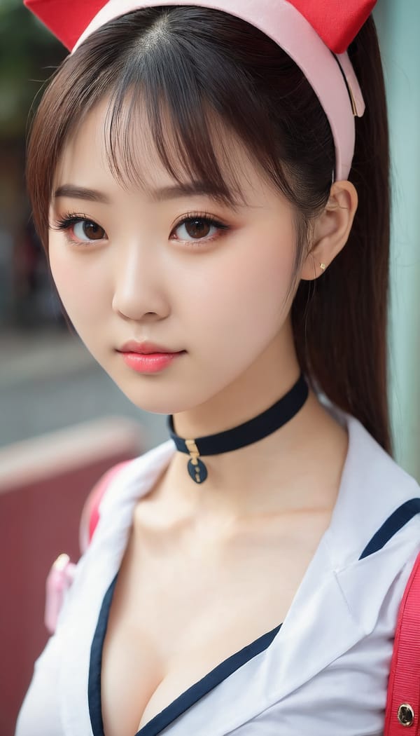 Tags: 21872187, SDXL
{"3": {"inputs": {"seed": 955657334904157, "steps": 32, "cfg": 6.46, "sampler_name": "dpmpp_2m", "scheduler": "karras", "denoise": 1.0, "model": ["27", 0], "positive": ["6", 0], "negative": ["7", 0], "latent_image": ["5", 0]}, "class_type": "KSampler"}, "4": {"inputs": {"ckpt_name": "juggernautxl.safetensors"}, "class_type": "CheckpointLoaderSimple"}, "5": {"inputs": {"width": 768, "height": 1344, "batch_size": 1}, "class_type": "EmptyLatentImage"}, "6": {"inputs": {"text": "26 year old girl, (chinese:1.01), (double eyelids:1.10), (seductive pose:0.97), (idol:1.14), (eyelashes:1.13), (sexy lips:0.96), (temptress:1.13), (seductive facial expression:1.05), (detailed face:1.03), (slim:0.95), (cute:0.99), (blush:1.05), (pale skin:0.97), (beautiful eyes:0.98), (in a seductive pose:1.00), (large perky breasts:1.11), (cleavage:0.99), (thigh gap:1.11), (school uniform:1.07), choker, busy street, (RAW:1.04), (soft lighting:1.09), (textured skin:1.03), (natural looking skin:1.07), (detailed skin:1.07), (film:1.02), (skin fuzz:1.09), (portra:1.05), (candid cinema:1.01)", "clip": ["27", 1]}, "class_type": "CLIPTextEncode"}, "7": {"inputs": {"text": "(twisted:1.11), (worst quality:1.11), (bad hands:1.07), (distorted:1.13), (low resolution:1.11), (watermark:1.08), (open mouth:1.07)", "clip": ["27", 1]}, "class_type": "CLIPTextEncode"}, "8": {"inputs": {"samples": ["3", 0], "vae": ["4", 2]}, "class_type": "VAEDecode"}, "25": {"inputs": {"lora_name": "nudify_xl.safetensors", "strength_model": 0.1, "strength_clip": 0.06, "model": ["4", 0], "clip": ["4", 1]}, "class_type": "LoraLoader"}, "26": {"inputs": {"lora_name": "shirtlift_SDXL_v2.safetensors", "strength_model": 0.15, "strength_clip": 0.15, "model": ["25", 0], "clip": ["25", 1]}, "class_type": "LoraLoader"}, "27": {"inputs": {"lora_name": "PerfectEyesXL.safetensors", "strength_model": 0.07, "strength_clip": 0.11, "model": ["26", 0], "clip": ["26", 1]}, "class_type": "LoraLoader"}, "30": {"inputs": {"model_name": "4x_NMKD-Superscale-SP_178000_G.pth"}, "class_type": "UpscaleModelLoader"}, "31": {"inputs": {"upscale_model": ["30", 0], "image": ["8", 0]}, "class_type": "ImageUpscaleWithModel"}, "32": {"inputs": {"upscale_method": "lanczos", "scale_by": 0.5, "image": ["31", 0]}, "class_type": "ImageScaleBy"}, "33": {"inputs": {"pixels": ["32", 0], "vae": ["4", 2]}, "class_type": "VAEEncode"}, "34": {"inputs": {"seed": 955657334904157, "steps": 32, "cfg": 6.46, "sampler_name": "dpmpp_2m", "scheduler": "karras", "denoise": 0.3, "model": ["27", 0], "positive": ["6", 0], "negative": ["7", 0], "latent_image": ["33", 0]}, "class_type": "KSampler"}, "36": {"inputs": {"samples": ["34", 0], "vae": ["4", 2]}, "class_type": "VAEDecode"}, "39": {"inputs": {"filename_prefix": "comfyapi-1726733629943", "images": ["36", 0]}, "class_type": "SaveImage"}}