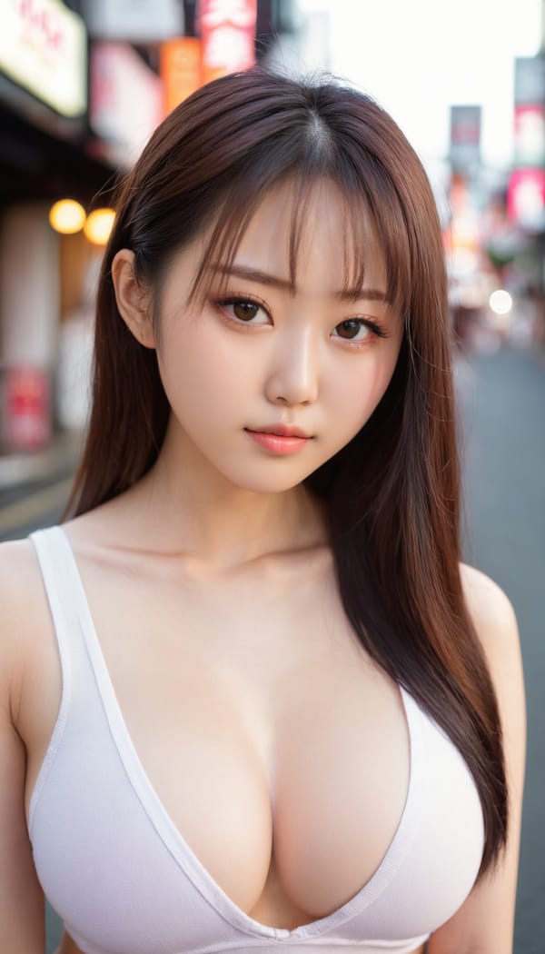 Tags: 21872187, SDXL
{"3": {"inputs": {"seed": 672740267849982, "steps": 64, "cfg": 7.87, "sampler_name": "dpmpp_2m", "scheduler": "karras", "denoise": 1.0, "model": ["27", 0], "positive": ["6", 0], "negative": ["7", 0], "latent_image": ["5", 0]}, "class_type": "KSampler"}, "4": {"inputs": {"ckpt_name": "juggernautxl.safetensors"}, "class_type": "CheckpointLoaderSimple"}, "5": {"inputs": {"width": 768, "height": 1344, "batch_size": 1}, "class_type": "EmptyLatentImage"}, "6": {"inputs": {"text": "22 year old girl, (japanese:1.08), (detailed face:1.12), (eyelashes:0.95), (idol:1.08), (temptress:0.97), (seductive facial expression:0.99), (sexy lips:1.11), (double eyelids:1.11), (cute:1.08), (seductive pose:1.06), (blush:1.02), (pale skin:1.10), (in a seductive pose:1.10), (large perky breasts:1.13), (cleavage:0.99), (thigh gap:1.13), (white tanktop:1.09), busy street, (natural looking skin:1.05), (RAW:1.07), (portra:1.04), (film:1.08), (soft lighting:1.07), (candid cinema:1.01), (detailed skin:1.09), (skin fuzz:1.06), (textured skin:1.06)", "clip": ["27", 1]}, "class_type": "CLIPTextEncode"}, "7": {"inputs": {"text": "(watermark:1.11), (twisted:1.05), (bad hands:1.11), (open mouth:1.08), (low resolution:1.10), (distorted:1.05), (worst quality:1.12)", "clip": ["27", 1]}, "class_type": "CLIPTextEncode"}, "8": {"inputs": {"samples": ["3", 0], "vae": ["4", 2]}, "class_type": "VAEDecode"}, "25": {"inputs": {"lora_name": "nudify_xl.safetensors", "strength_model": 0.19, "strength_clip": 0.12, "model": ["4", 0], "clip": ["4", 1]}, "class_type": "LoraLoader"}, "26": {"inputs": {"lora_name": "shirtlift_SDXL_v2.safetensors", "strength_model": 0.04, "strength_clip": 0.1, "model": ["25", 0], "clip": ["25", 1]}, "class_type": "LoraLoader"}, "27": {"inputs": {"lora_name": "PerfectEyesXL.safetensors", "strength_model": 0.1, "strength_clip": 0.01, "model": ["26", 0], "clip": ["26", 1]}, "class_type": "LoraLoader"}, "30": {"inputs": {"model_name": "4x_NMKD-Superscale-SP_178000_G.pth"}, "class_type": "UpscaleModelLoader"}, "31": {"inputs": {"upscale_model": ["30", 0], "image": ["8", 0]}, "class_type": "ImageUpscaleWithModel"}, "32": {"inputs": {"upscale_method": "lanczos", "scale_by": 0.5, "image": ["31", 0]}, "class_type": "ImageScaleBy"}, "33": {"inputs": {"pixels": ["32", 0], "vae": ["4", 2]}, "class_type": "VAEEncode"}, "34": {"inputs": {"seed": 672740267849982, "steps": 64, "cfg": 7.87, "sampler_name": "dpmpp_2m", "scheduler": "karras", "denoise": 0.3, "model": ["27", 0], "positive": ["6", 0], "negative": ["7", 0], "latent_image": ["33", 0]}, "class_type": "KSampler"}, "36": {"inputs": {"samples": ["34", 0], "vae": ["4", 2]}, "class_type": "VAEDecode"}, "39": {"inputs": {"filename_prefix": "comfyapi-1716670843113", "images": ["36", 0]}, "class_type": "SaveImage"}}