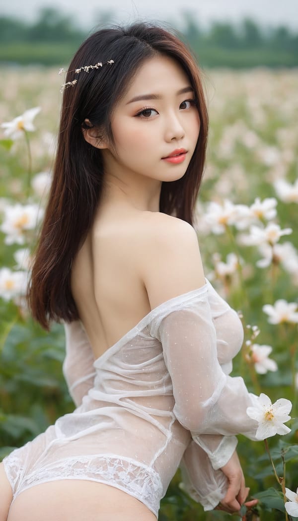 Tags: 21872187, SDXL
{"3": {"inputs": {"seed": 316313564466814, "steps": 32, "cfg": 5.35, "sampler_name": "dpmpp_2m", "scheduler": "karras", "denoise": 1.0, "model": ["27", 0], "positive": ["6", 0], "negative": ["7", 0], "latent_image": ["5", 0]}, "class_type": "KSampler"}, "4": {"inputs": {"ckpt_name": "juggernautxl.safetensors"}, "class_type": "CheckpointLoaderSimple"}, "5": {"inputs": {"width": 768, "height": 1344, "batch_size": 1}, "class_type": "EmptyLatentImage"}, "6": {"inputs": {"text": "25 year old girl, (korean:1.04), (russian:1.01), (chinese:1.11), (ukrainian:1.04), (sexy lips:0.96), (double eyelids:0.95), (detailed face:1.10), (seductive pose:1.02), (eyelashes:1.14), (slim:1.09), (temptress:1.04), (cute:1.09), (seductive facial expression:1.02), (beautiful eyes:0.95), (idol:1.09), (pale skin:1.06), (perky ass:1.06), (exposed ass:1.12), (looking back:1.10), (sexy ass:1.01), (thigh gap:0.98), wearing (translucent clothes:1.12) on a flower field, (skin fuzz:1.03), (natural looking skin:1.08), (detailed skin:1.09), (portra:1.01), (textured skin:1.08), (film:1.07), (candid cinema:1.04), (soft lighting:1.07), (RAW:1.06)", "clip": ["27", 1]}, "class_type": "CLIPTextEncode"}, "7": {"inputs": {"text": "(watermark:1.09), (distorted:1.05), (low resolution:1.05), (worst quality:1.10), (twisted:1.06), (open mouth:1.08), (bad hands:1.11)", "clip": ["27", 1]}, "class_type": "CLIPTextEncode"}, "8": {"inputs": {"samples": ["3", 0], "vae": ["4", 2]}, "class_type": "VAEDecode"}, "25": {"inputs": {"lora_name": "nudify_xl.safetensors", "strength_model": 0.14, "strength_clip": 0.02, "model": ["4", 0], "clip": ["4", 1]}, "class_type": "LoraLoader"}, "26": {"inputs": {"lora_name": "shirtlift_SDXL_v2.safetensors", "strength_model": 0.0, "strength_clip": 0.02, "model": ["25", 0], "clip": ["25", 1]}, "class_type": "LoraLoader"}, "27": {"inputs": {"lora_name": "PerfectEyesXL.safetensors", "strength_model": 0.0, "strength_clip": 0.09, "model": ["26", 0], "clip": ["26", 1]}, "class_type": "LoraLoader"}, "30": {"inputs": {"model_name": "4x_NMKD-Superscale-SP_178000_G.pth"}, "class_type": "UpscaleModelLoader"}, "31": {"inputs": {"upscale_model": ["30", 0], "image": ["8", 0]}, "class_type": "ImageUpscaleWithModel"}, "32": {"inputs": {"upscale_method": "lanczos", "scale_by": 0.5, "image": ["31", 0]}, "class_type": "ImageScaleBy"}, "33": {"inputs": {"pixels": ["32", 0], "vae": ["4", 2]}, "class_type": "VAEEncode"}, "34": {"inputs": {"seed": 316313564466814, "steps": 32, "cfg": 5.35, "sampler_name": "dpmpp_2m", "scheduler": "karras", "denoise": 0.3, "model": ["27", 0], "positive": ["6", 0], "negative": ["7", 0], "latent_image": ["33", 0]}, "class_type": "KSampler"}, "36": {"inputs": {"samples": ["34", 0], "vae": ["4", 2]}, "class_type": "VAEDecode"}, "39": {"inputs": {"filename_prefix": "comfyapi-1714512348568", "images": ["36", 0]}, "class_type": "SaveImage"}}