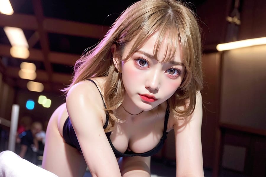 Tags: 21872187
<lora:JapaneseDollLikeness_v15:0.74>, <lora:taiwanDollLikeness_v20:0.35>, <lora:YaeMiko_Test:0.44>, (russian:0.93), (clubbing:1.11), party, club, (on all fours:1.01), spreading ass cheeks, (from behind:0.94), <lora:fixStandingDoggyStyle:0.21>, backboob, <lora:Addams:0.32>, extremely detailed eyes, cute, (photorealistic:1.07), sexy lips, double eyelids, eyelashes, pale skin, perky breasts, sharp, hyper realistic, (long slim legs:1.08), (thigh gap:1.11), delicate and beautiful girl, (stunningly attractive:1.10)
Negative prompt: sketches, paintings, disfigured, (worst quality:2.17)
Steps: 64, Sampler: DPM++ 2M Karras, CFG scale: 7.0, Seed: 2896361962, Size: 768x512, Model hash: fc2511737a, Model: chilloutmix_NiPrunedFp32Fix, Seed resize from: -1x-1, Denoising strength: 0.4, Version: v1.2.1, Hires upscale: 2.0, Hires steps: 64, Hires upscaler: ESRGAN_4x