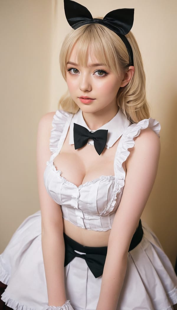 Tags: 21872187, SDXL
{"3": {"inputs": {"seed": 904615365253841, "steps": 32, "cfg": 5.36, "sampler_name": "dpmpp_2m", "scheduler": "karras", "denoise": 1.0, "model": ["27", 0], "positive": ["6", 0], "negative": ["7", 0], "latent_image": ["5", 0]}, "class_type": "KSampler"}, "4": {"inputs": {"ckpt_name": "juggernautxl.safetensors"}, "class_type": "CheckpointLoaderSimple"}, "5": {"inputs": {"width": 768, "height": 1344, "batch_size": 1}, "class_type": "EmptyLatentImage"}, "6": {"inputs": {"text": "19 year old girl, (irish:1.02), (detailed face:1.06), (eyelashes:1.01), (temptress:0.95), (slim:1.11), (idol:1.08), (double eyelids:1.00), (seductive pose:1.09), (seductive facial expression:1.08), (blush:1.03), (pale skin:1.00), (sexy lips:0.99), (cute:1.02), (on all fours:1.00), (spreading ass cheeks:1.00), (from behind:0.98), (backboob:1.00), in a (skimpy maid costume:0.98) working at a maid cafe, choker, bowtie, headband, pleated skirt, (candid cinema:1.04), (RAW:1.09), (detailed skin:1.07), (film:1.04), (portra:1.06), (textured skin:1.07), (skin fuzz:1.01), (soft lighting:1.08), (natural looking skin:1.07)", "clip": ["27", 1]}, "class_type": "CLIPTextEncode"}, "7": {"inputs": {"text": "(watermark:1.05), (open mouth:1.12), (worst quality:1.12), (bad hands:1.10), (twisted:1.12), (low resolution:1.05), (distorted:1.06)", "clip": ["27", 1]}, "class_type": "CLIPTextEncode"}, "8": {"inputs": {"samples": ["3", 0], "vae": ["4", 2]}, "class_type": "VAEDecode"}, "25": {"inputs": {"lora_name": "nudify_xl.safetensors", "strength_model": 0.0, "strength_clip": 0.09, "model": ["4", 0], "clip": ["4", 1]}, "class_type": "LoraLoader"}, "26": {"inputs": {"lora_name": "shirtlift_SDXL_v2.safetensors", "strength_model": 0.14, "strength_clip": 0.08, "model": ["25", 0], "clip": ["25", 1]}, "class_type": "LoraLoader"}, "27": {"inputs": {"lora_name": "PerfectEyesXL.safetensors", "strength_model": 0.04, "strength_clip": 0.19, "model": ["26", 0], "clip": ["26", 1]}, "class_type": "LoraLoader"}, "30": {"inputs": {"model_name": "4x_NMKD-Superscale-SP_178000_G.pth"}, "class_type": "UpscaleModelLoader"}, "31": {"inputs": {"upscale_model": ["30", 0], "image": ["8", 0]}, "class_type": "ImageUpscaleWithModel"}, "32": {"inputs": {"upscale_method": "lanczos", "scale_by": 0.5, "image": ["31", 0]}, "class_type": "ImageScaleBy"}, "33": {"inputs": {"pixels": ["32", 0], "vae": ["4", 2]}, "class_type": "VAEEncode"}, "34": {"inputs": {"seed": 904615365253841, "steps": 32, "cfg": 5.36, "sampler_name": "dpmpp_2m", "scheduler": "karras", "denoise": 0.3, "model": ["27", 0], "positive": ["6", 0], "negative": ["7", 0], "latent_image": ["33", 0]}, "class_type": "KSampler"}, "36": {"inputs": {"samples": ["34", 0], "vae": ["4", 2]}, "class_type": "VAEDecode"}, "39": {"inputs": {"filename_prefix": "comfyapi-1735182577547", "images": ["36", 0]}, "class_type": "SaveImage"}}