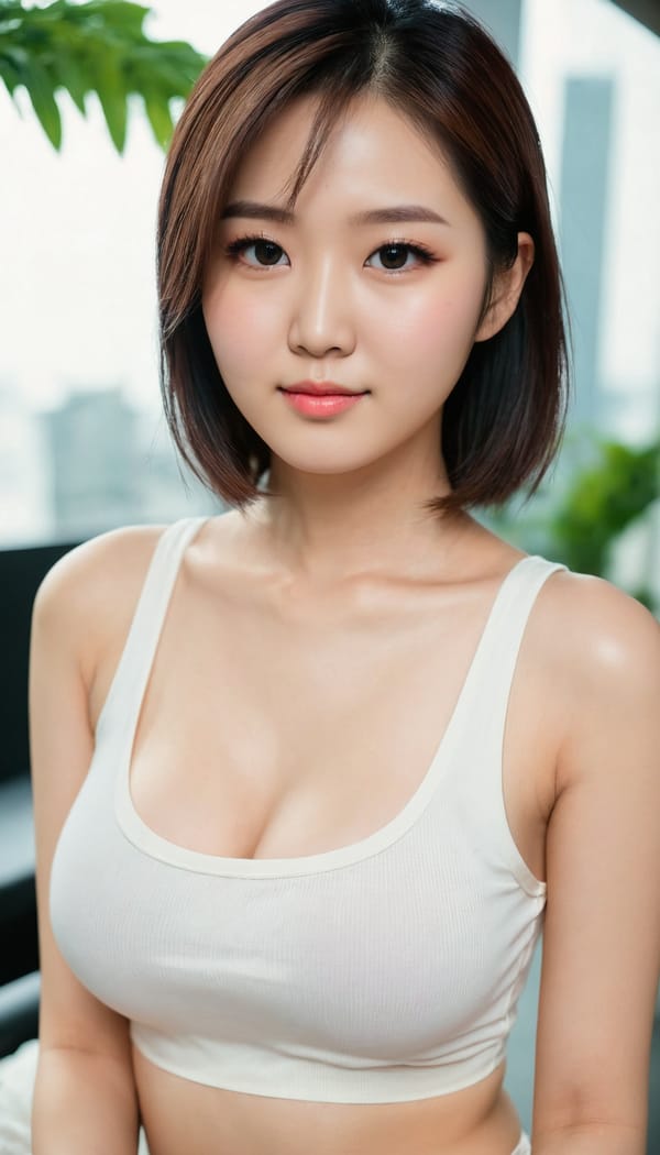 Tags: 21872187, SDXL
{"3": {"inputs": {"seed": 503034261615455, "steps": 32, "cfg": 7.25, "sampler_name": "dpmpp_2m", "scheduler": "karras", "denoise": 1.0, "model": ["27", 0], "positive": ["6", 0], "negative": ["7", 0], "latent_image": ["5", 0]}, "class_type": "KSampler"}, "4": {"inputs": {"ckpt_name": "juggernautXL_v8Rundiffusion.safetensors"}, "class_type": "CheckpointLoaderSimple"}, "5": {"inputs": {"width": 768, "height": 1344, "batch_size": 1}, "class_type": "EmptyLatentImage"}, "6": {"inputs": {"text": "27 year old girl, (korean:1.11), (seductive facial expression:1.00), (cute:0.98), (slim:0.99), (sexy lips:1.03), (idol:1.09), (detailed face:1.14), (seductive pose:1.03), (double eyelids:0.95), (blush:1.07), (temptress:1.07), (eyelashes:1.14), (beautiful eyes:1.11), (pale skin:1.00), (in a seductive pose:1.02), (large perky breasts:1.10), (cleavage:1.14), (thigh gap:1.11), (white tanktop:1.14), busy street, (natural looking skin:1.04), (soft lighting:1.04), (portra:1.01), (film:1.00), (candid cinema:1.01), (detailed skin:1.02), (skin fuzz:1.03), (textured skin:1.00), (RAW:1.09)", "clip": ["27", 1]}, "class_type": "CLIPTextEncode"}, "7": {"inputs": {"text": "(twisted:1.12), (open mouth:1.11), (low resolution:1.10), (worst quality:1.09), (bad hands:1.09), (watermark:1.06), (distorted:1.13)", "clip": ["27", 1]}, "class_type": "CLIPTextEncode"}, "8": {"inputs": {"samples": ["3", 0], "vae": ["4", 2]}, "class_type": "VAEDecode"}, "25": {"inputs": {"lora_name": "nudify_xl.safetensors", "strength_model": 0.07, "strength_clip": 0.34, "model": ["4", 0], "clip": ["4", 1]}, "class_type": "LoraLoader"}, "26": {"inputs": {"lora_name": "shirtlift_SDXL_v2.safetensors", "strength_model": 0.06, "strength_clip": 0.11, "model": ["25", 0], "clip": ["25", 1]}, "class_type": "LoraLoader"}, "27": {"inputs": {"lora_name": "PerfectEyesXL.safetensors", "strength_model": 0.08, "strength_clip": 0.06, "model": ["26", 0], "clip": ["26", 1]}, "class_type": "LoraLoader"}, "30": {"inputs": {"model_name": "4x_NMKD-Superscale-SP_178000_G.pth"}, "class_type": "UpscaleModelLoader"}, "31": {"inputs": {"upscale_model": ["30", 0], "image": ["8", 0]}, "class_type": "ImageUpscaleWithModel"}, "32": {"inputs": {"upscale_method": "lanczos", "scale_by": 0.5, "image": ["31", 0]}, "class_type": "ImageScaleBy"}, "33": {"inputs": {"pixels": ["32", 0], "vae": ["4", 2]}, "class_type": "VAEEncode"}, "34": {"inputs": {"seed": 503034261615455, "steps": 32, "cfg": 7.25, "sampler_name": "dpmpp_2m", "scheduler": "karras", "denoise": 0.3, "model": ["27", 0], "positive": ["6", 0], "negative": ["7", 0], "latent_image": ["33", 0]}, "class_type": "KSampler"}, "36": {"inputs": {"samples": ["34", 0], "vae": ["4", 2]}, "class_type": "VAEDecode"}, "39": {"inputs": {"filename_prefix": "comfyapi-1707758813238", "images": ["36", 0]}, "class_type": "SaveImage"}}