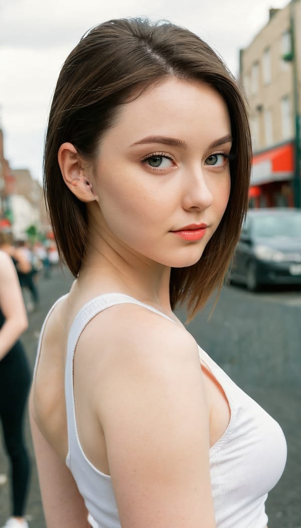 Tags: 21872187, SDXL
{"3": {"inputs": {"seed": 371423692387916, "steps": 32, "cfg": 7.62, "sampler_name": "dpmpp_2m", "scheduler": "karras", "denoise": 1.0, "model": ["27", 0], "positive": ["6", 0], "negative": ["7", 0], "latent_image": ["5", 0]}, "class_type": "KSampler"}, "4": {"inputs": {"ckpt_name": "juggernautXL_v8Rundiffusion.safetensors"}, "class_type": "CheckpointLoaderSimple"}, "5": {"inputs": {"width": 768, "height": 1344, "batch_size": 1}, "class_type": "EmptyLatentImage"}, "6": {"inputs": {"text": "26 year old girl, (irish:1.14), (double eyelids:1.07), (sexy lips:1.12), (seductive facial expression:1.13), (pale skin:1.04), (eyelashes:1.00), (cute:1.04), (seductive pose:1.02), (detailed face:0.97), (temptress:1.09), (blush:1.01), (slim:0.99), (idol:0.98), (beautiful eyes:0.95), (perky ass:1.03), (exposed ass:1.03), (looking back:1.14), (sexy ass:0.97), (thigh gap:0.95), (white tanktop:1.08), busy street, (film:1.02), (portra:1.06), (natural looking skin:1.00), (candid cinema:1.09), (textured skin:1.07), (skin fuzz:1.00), (detailed skin:1.03), (RAW:1.03), (soft lighting:1.09)", "clip": ["27", 1]}, "class_type": "CLIPTextEncode"}, "7": {"inputs": {"text": "(distorted:1.11), (low resolution:1.13), (open mouth:1.06), (twisted:1.08), (worst quality:1.05), (watermark:1.10), (bad hands:1.08)", "clip": ["27", 1]}, "class_type": "CLIPTextEncode"}, "8": {"inputs": {"samples": ["3", 0], "vae": ["4", 2]}, "class_type": "VAEDecode"}, "25": {"inputs": {"lora_name": "nudify_xl.safetensors", "strength_model": 0.33, "strength_clip": 0.07, "model": ["4", 0], "clip": ["4", 1]}, "class_type": "LoraLoader"}, "26": {"inputs": {"lora_name": "shirtlift_SDXL_v2.safetensors", "strength_model": 0.17, "strength_clip": 0.11, "model": ["25", 0], "clip": ["25", 1]}, "class_type": "LoraLoader"}, "27": {"inputs": {"lora_name": "PerfectEyesXL.safetensors", "strength_model": 0.18, "strength_clip": 0.07, "model": ["26", 0], "clip": ["26", 1]}, "class_type": "LoraLoader"}, "30": {"inputs": {"model_name": "4x_NMKD-Superscale-SP_178000_G.pth"}, "class_type": "UpscaleModelLoader"}, "31": {"inputs": {"upscale_model": ["30", 0], "image": ["8", 0]}, "class_type": "ImageUpscaleWithModel"}, "32": {"inputs": {"upscale_method": "lanczos", "scale_by": 0.5, "image": ["31", 0]}, "class_type": "ImageScaleBy"}, "33": {"inputs": {"pixels": ["32", 0], "vae": ["4", 2]}, "class_type": "VAEEncode"}, "34": {"inputs": {"seed": 371423692387916, "steps": 32, "cfg": 7.62, "sampler_name": "dpmpp_2m", "scheduler": "karras", "denoise": 0.3, "model": ["27", 0], "positive": ["6", 0], "negative": ["7", 0], "latent_image": ["33", 0]}, "class_type": "KSampler"}, "36": {"inputs": {"samples": ["34", 0], "vae": ["4", 2]}, "class_type": "VAEDecode"}, "39": {"inputs": {"filename_prefix": "comfyapi-1707556102053", "images": ["36", 0]}, "class_type": "SaveImage"}}