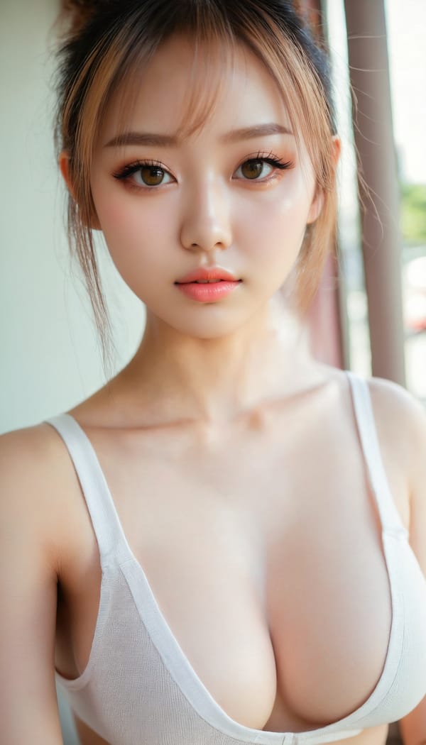 Tags: 21872187, SDXL
{"3": {"inputs": {"seed": 257562058020752, "steps": 64, "cfg": 6.54, "sampler_name": "dpmpp_2m", "scheduler": "karras", "denoise": 1.0, "model": ["27", 0], "positive": ["6", 0], "negative": ["7", 0], "latent_image": ["5", 0]}, "class_type": "KSampler"}, "4": {"inputs": {"ckpt_name": "juggernautxl.safetensors"}, "class_type": "CheckpointLoaderSimple"}, "5": {"inputs": {"width": 768, "height": 1344, "batch_size": 1}, "class_type": "EmptyLatentImage"}, "6": {"inputs": {"text": "24 year old girl, (double eyelids:1.04), (blush:0.97), (eyelashes:1.14), (seductive pose:1.11), (pale skin:0.98), (beautiful eyes:1.08), (cute:1.01), (temptress:1.14), (slim:0.96), (idol:0.99), (sexy lips:1.12), (seductive facial expression:0.99), (detailed face:1.02), (in a seductive pose:1.07), (large perky breasts:1.07), (cleavage:0.98), (thigh gap:1.02), (white tanktop:1.03), busy street, (textured skin:1.06), (soft lighting:1.00), (natural looking skin:1.05), (detailed skin:1.00), (portra:1.06), (film:1.07), (candid cinema:1.08), (RAW:1.01)", "clip": ["27", 1]}, "class_type": "CLIPTextEncode"}, "7": {"inputs": {"text": "(watermark:1.10), (bad hands:1.07), (twisted:1.14), (low resolution:1.06), (distorted:1.08), (open mouth:1.07), (worst quality:1.13)", "clip": ["27", 1]}, "class_type": "CLIPTextEncode"}, "8": {"inputs": {"samples": ["3", 0], "vae": ["4", 2]}, "class_type": "VAEDecode"}, "25": {"inputs": {"lora_name": "nudify_xl.safetensors", "strength_model": 0.07, "strength_clip": 0.13, "model": ["4", 0], "clip": ["4", 1]}, "class_type": "LoraLoader"}, "26": {"inputs": {"lora_name": "shirtlift_SDXL_v2.safetensors", "strength_model": 0.05, "strength_clip": 0.14, "model": ["25", 0], "clip": ["25", 1]}, "class_type": "LoraLoader"}, "27": {"inputs": {"lora_name": "PerfectEyesXL.safetensors", "strength_model": 0.12, "strength_clip": 0.01, "model": ["26", 0], "clip": ["26", 1]}, "class_type": "LoraLoader"}, "30": {"inputs": {"model_name": "4x_NMKD-Superscale-SP_178000_G.pth"}, "class_type": "UpscaleModelLoader"}, "31": {"inputs": {"upscale_model": ["30", 0], "image": ["8", 0]}, "class_type": "ImageUpscaleWithModel"}, "32": {"inputs": {"upscale_method": "lanczos", "scale_by": 0.5, "image": ["31", 0]}, "class_type": "ImageScaleBy"}, "33": {"inputs": {"pixels": ["32", 0], "vae": ["4", 2]}, "class_type": "VAEEncode"}, "34": {"inputs": {"seed": 257562058020752, "steps": 64, "cfg": 6.54, "sampler_name": "dpmpp_2m", "scheduler": "karras", "denoise": 0.3, "model": ["27", 0], "positive": ["6", 0], "negative": ["7", 0], "latent_image": ["33", 0]}, "class_type": "KSampler"}, "36": {"inputs": {"samples": ["34", 0], "vae": ["4", 2]}, "class_type": "VAEDecode"}, "39": {"inputs": {"filename_prefix": "comfyapi-1732476116226", "images": ["36", 0]}, "class_type": "SaveImage"}}