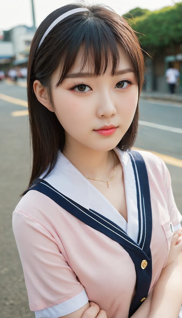 Tags: 21872187, SDXL
{"3": {"inputs": {"seed": 902203585623830, "steps": 32, "cfg": 6.21, "sampler_name": "dpmpp_2m", "scheduler": "karras", "denoise": 1.0, "model": ["27", 0], "positive": ["6", 0], "negative": ["7", 0], "latent_image": ["5", 0]}, "class_type": "KSampler"}, "4": {"inputs": {"ckpt_name": "juggernautXL_v8Rundiffusion.safetensors"}, "class_type": "CheckpointLoaderSimple"}, "5": {"inputs": {"width": 768, "height": 1344, "batch_size": 1}, "class_type": "EmptyLatentImage"}, "6": {"inputs": {"text": "20 year old girl, (japanese:1.03), (chinese:1.01), (seductive facial expression:1.06), (pale skin:1.02), (blush:1.02), (temptress:1.02), (seductive pose:1.05), (double eyelids:1.12), (detailed face:1.04), (slim:1.05), (cute:1.05), (beautiful eyes:1.05), (sexy lips:0.97), (idol:1.13), (eyelashes:0.97), (in a seductive pose:1.14), (large perky breasts:1.04), (cleavage:1.10), (thigh gap:1.04), (school uniform:1.12), choker, busy street, (portra:1.06), (skin fuzz:1.09), (detailed skin:1.08), (candid cinema:1.00), (RAW:1.00), (soft lighting:1.08), (natural looking skin:1.06), (film:1.01), (textured skin:1.05)", "clip": ["27", 1]}, "class_type": "CLIPTextEncode"}, "7": {"inputs": {"text": "(worst quality:1.08), (low resolution:1.12), (open mouth:1.06), (watermark:1.07), (twisted:1.09), (bad hands:1.10), (distorted:1.12)", "clip": ["27", 1]}, "class_type": "CLIPTextEncode"}, "8": {"inputs": {"samples": ["3", 0], "vae": ["4", 2]}, "class_type": "VAEDecode"}, "25": {"inputs": {"lora_name": "nudify_xl.safetensors", "strength_model": 0.0, "strength_clip": 0.0, "model": ["4", 0], "clip": ["4", 1]}, "class_type": "LoraLoader"}, "26": {"inputs": {"lora_name": "shirtlift_SDXL_v2.safetensors", "strength_model": 0.18, "strength_clip": 0.07, "model": ["25", 0], "clip": ["25", 1]}, "class_type": "LoraLoader"}, "27": {"inputs": {"lora_name": "PerfectEyesXL.safetensors", "strength_model": 0.04, "strength_clip": 0.18, "model": ["26", 0], "clip": ["26", 1]}, "class_type": "LoraLoader"}, "30": {"inputs": {"model_name": "4x_NMKD-Superscale-SP_178000_G.pth"}, "class_type": "UpscaleModelLoader"}, "31": {"inputs": {"upscale_model": ["30", 0], "image": ["8", 0]}, "class_type": "ImageUpscaleWithModel"}, "32": {"inputs": {"upscale_method": "lanczos", "scale_by": 0.5, "image": ["31", 0]}, "class_type": "ImageScaleBy"}, "33": {"inputs": {"pixels": ["32", 0], "vae": ["4", 2]}, "class_type": "VAEEncode"}, "34": {"inputs": {"seed": 902203585623830, "steps": 32, "cfg": 6.21, "sampler_name": "dpmpp_2m", "scheduler": "karras", "denoise": 0.3, "model": ["27", 0], "positive": ["6", 0], "negative": ["7", 0], "latent_image": ["33", 0]}, "class_type": "KSampler"}, "36": {"inputs": {"samples": ["34", 0], "vae": ["4", 2]}, "class_type": "VAEDecode"}, "39": {"inputs": {"filename_prefix": "comfyapi-1707436999538", "images": ["36", 0]}, "class_type": "SaveImage"}}