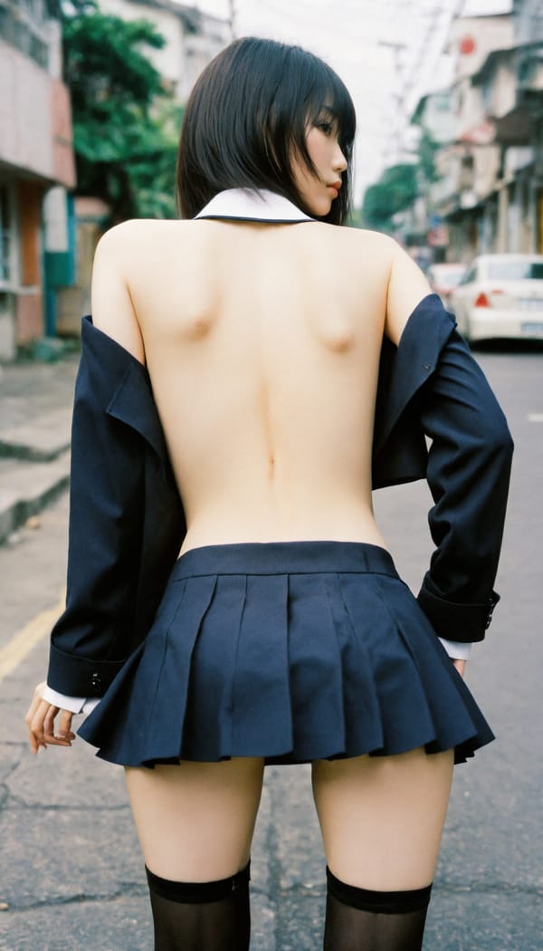 Tags: 21872187, SDXL
{"3": {"inputs": {"seed": 644964952989513, "steps": 32, "cfg": 6.17, "sampler_name": "dpmpp_2m", "scheduler": "karras", "denoise": 1.0, "model": ["27", 0], "positive": ["6", 0], "negative": ["7", 0], "latent_image": ["5", 0]}, "class_type": "KSampler"}, "4": {"inputs": {"ckpt_name": "helloworldxl.safetensors"}, "class_type": "CheckpointLoaderSimple"}, "5": {"inputs": {"width": 768, "height": 1344, "batch_size": 1}, "class_type": "EmptyLatentImage"}, "6": {"inputs": {"text": "25 year old girl, (russian:0.95), (irish:0.95), (taiwanese:1.00), (chinese:1.14), (pale skin:0.98), (sexy lips:1.00), (eyelashes:1.09), (slim:0.96), (beautiful eyes:1.12), (seductive pose:1.08), (seductive facial expression:0.99), (double eyelids:0.97), (detailed face:1.03), (temptress:0.99), (idol:1.14), (cute:1.10), (on all fours:1.04), (spreading ass cheeks:1.00), (from behind:0.96), (backboob:1.00), (school uniform:1.12), choker, busy street, (film:1.04), (portra:1.09), (natural looking skin:1.08), (soft lighting:1.05), (skin fuzz:1.02), (RAW:1.04), (candid cinema:1.00), (detailed skin:1.07), (textured skin:1.08)", "clip": ["27", 1]}, "class_type": "CLIPTextEncode"}, "7": {"inputs": {"text": "(bad hands:1.06), (worst quality:1.11), (open mouth:1.13), (low resolution:1.07), (distorted:1.09), (watermark:1.11), (twisted:1.06)", "clip": ["27", 1]}, "class_type": "CLIPTextEncode"}, "8": {"inputs": {"samples": ["3", 0], "vae": ["4", 2]}, "class_type": "VAEDecode"}, "25": {"inputs": {"lora_name": "nudify_xl.safetensors", "strength_model": 0.27, "strength_clip": 0.33, "model": ["4", 0], "clip": ["4", 1]}, "class_type": "LoraLoader"}, "26": {"inputs": {"lora_name": "shirtlift_SDXL_v2.safetensors", "strength_model": 0.09, "strength_clip": 0.05, "model": ["25", 0], "clip": ["25", 1]}, "class_type": "LoraLoader"}, "27": {"inputs": {"lora_name": "PerfectEyesXL.safetensors", "strength_model": 0.07, "strength_clip": 0.13, "model": ["26", 0], "clip": ["26", 1]}, "class_type": "LoraLoader"}, "30": {"inputs": {"model_name": "4x_NMKD-Superscale-SP_178000_G.pth"}, "class_type": "UpscaleModelLoader"}, "31": {"inputs": {"upscale_model": ["30", 0], "image": ["8", 0]}, "class_type": "ImageUpscaleWithModel"}, "32": {"inputs": {"upscale_method": "lanczos", "scale_by": 0.5, "image": ["31", 0]}, "class_type": "ImageScaleBy"}, "33": {"inputs": {"pixels": ["32", 0], "vae": ["4", 2]}, "class_type": "VAEEncode"}, "34": {"inputs": {"seed": 644964952989513, "steps": 32, "cfg": 6.17, "sampler_name": "dpmpp_2m", "scheduler": "karras", "denoise": 0.3, "model": ["27", 0], "positive": ["6", 0], "negative": ["7", 0], "latent_image": ["33", 0]}, "class_type": "KSampler"}, "36": {"inputs": {"samples": ["34", 0], "vae": ["4", 2]}, "class_type": "VAEDecode"}, "39": {"inputs": {"filename_prefix": "comfyapi-1713326264523", "images": ["36", 0]}, "class_type": "SaveImage"}}