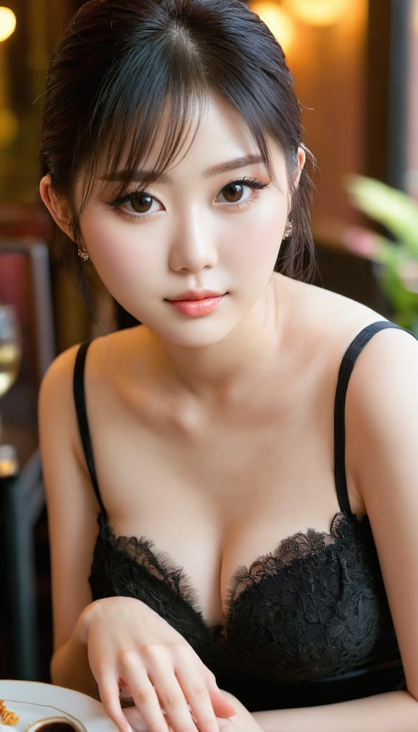 Tags: 21872187, SDXL
{"3": {"inputs": {"seed": 346377724658139, "steps": 64, "cfg": 6.61, "sampler_name": "dpmpp_2m", "scheduler": "karras", "denoise": 1.0, "model": ["27", 0], "positive": ["6", 0], "negative": ["7", 0], "latent_image": ["5", 0]}, "class_type": "KSampler"}, "4": {"inputs": {"ckpt_name": "juggernautxl.safetensors"}, "class_type": "CheckpointLoaderSimple"}, "5": {"inputs": {"width": 768, "height": 1344, "batch_size": 1}, "class_type": "EmptyLatentImage"}, "6": {"inputs": {"text": "19 year old girl, (taiwanese:1.07), (temptress:0.95), (beautiful eyes:1.03), (cute:0.99), (idol:0.97), (blush:1.13), (detailed face:1.08), (sexy lips:1.05), (pale skin:1.06), (double eyelids:1.11), (slim:1.07), (seductive facial expression:1.08), (eyelashes:0.98), (seductive pose:1.12), (in a seductive pose:1.07), (large perky breasts:1.04), (cleavage:1.03), (thigh gap:1.04), (wearing a little black dress:1.11) at a fine dining restaurant, (skin fuzz:1.00), (portra:1.01), (natural looking skin:1.03), (soft lighting:1.08), (detailed skin:1.03), (RAW:1.00), (textured skin:1.06), (candid cinema:1.04), (film:1.02)", "clip": ["27", 1]}, "class_type": "CLIPTextEncode"}, "7": {"inputs": {"text": "(open mouth:1.12), (low resolution:1.08), (bad hands:1.07), (distorted:1.11), (watermark:1.10), (twisted:1.08), (worst quality:1.12)", "clip": ["27", 1]}, "class_type": "CLIPTextEncode"}, "8": {"inputs": {"samples": ["3", 0], "vae": ["4", 2]}, "class_type": "VAEDecode"}, "25": {"inputs": {"lora_name": "nudify_xl.safetensors", "strength_model": 0.33, "strength_clip": 0.09, "model": ["4", 0], "clip": ["4", 1]}, "class_type": "LoraLoader"}, "26": {"inputs": {"lora_name": "shirtlift_SDXL_v2.safetensors", "strength_model": 0.01, "strength_clip": 0.11, "model": ["25", 0], "clip": ["25", 1]}, "class_type": "LoraLoader"}, "27": {"inputs": {"lora_name": "PerfectEyesXL.safetensors", "strength_model": 0.19, "strength_clip": 0.18, "model": ["26", 0], "clip": ["26", 1]}, "class_type": "LoraLoader"}, "30": {"inputs": {"model_name": "4x_NMKD-Superscale-SP_178000_G.pth"}, "class_type": "UpscaleModelLoader"}, "31": {"inputs": {"upscale_model": ["30", 0], "image": ["8", 0]}, "class_type": "ImageUpscaleWithModel"}, "32": {"inputs": {"upscale_method": "lanczos", "scale_by": 0.5, "image": ["31", 0]}, "class_type": "ImageScaleBy"}, "33": {"inputs": {"pixels": ["32", 0], "vae": ["4", 2]}, "class_type": "VAEEncode"}, "34": {"inputs": {"seed": 346377724658139, "steps": 64, "cfg": 6.61, "sampler_name": "dpmpp_2m", "scheduler": "karras", "denoise": 0.3, "model": ["27", 0], "positive": ["6", 0], "negative": ["7", 0], "latent_image": ["33", 0]}, "class_type": "KSampler"}, "36": {"inputs": {"samples": ["34", 0], "vae": ["4", 2]}, "class_type": "VAEDecode"}, "39": {"inputs": {"filename_prefix": "comfyapi-1726862510065", "images": ["36", 0]}, "class_type": "SaveImage"}}