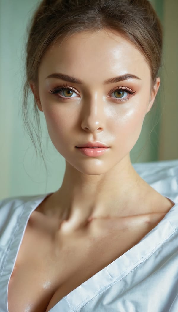 Tags: 21872187, SDXL
{"3": {"inputs": {"seed": 457312325649603, "steps": 32, "cfg": 6.81, "sampler_name": "dpmpp_2m", "scheduler": "karras", "denoise": 1.0, "model": ["27", 0], "positive": ["6", 0], "negative": ["7", 0], "latent_image": ["5", 0]}, "class_type": "KSampler"}, "4": {"inputs": {"ckpt_name": "juggernautxl.safetensors"}, "class_type": "CheckpointLoaderSimple"}, "5": {"inputs": {"width": 768, "height": 1344, "batch_size": 1}, "class_type": "EmptyLatentImage"}, "6": {"inputs": {"text": "24 year old girl, (ukrainian:1.11), (seductive pose:1.12), (temptress:1.07), (idol:1.06), (beautiful eyes:1.09), (double eyelids:1.12), (blush:1.08), (slim:0.96), (seductive facial expression:1.07), (sexy lips:1.01), (cute:1.10), (eyelashes:0.99), (in a seductive pose:1.10), (large perky breasts:1.04), (cleavage:1.02), (thigh gap:1.13), (nurse in uniform:0.99) working in a hospital ward, (textured skin:1.02), (soft lighting:1.00), (candid cinema:1.07), (skin fuzz:1.03), (film:1.01), (detailed skin:1.01), (natural looking skin:1.03), (RAW:1.02), (portra:1.06)", "clip": ["27", 1]}, "class_type": "CLIPTextEncode"}, "7": {"inputs": {"text": "(low resolution:1.09), (bad hands:1.14), (watermark:1.11), (open mouth:1.13), (distorted:1.09), (twisted:1.14), (worst quality:1.10)", "clip": ["27", 1]}, "class_type": "CLIPTextEncode"}, "8": {"inputs": {"samples": ["3", 0], "vae": ["4", 2]}, "class_type": "VAEDecode"}, "25": {"inputs": {"lora_name": "nudify_xl.safetensors", "strength_model": 0.27, "strength_clip": 0.02, "model": ["4", 0], "clip": ["4", 1]}, "class_type": "LoraLoader"}, "26": {"inputs": {"lora_name": "shirtlift_SDXL_v2.safetensors", "strength_model": 0.06, "strength_clip": 0.09, "model": ["25", 0], "clip": ["25", 1]}, "class_type": "LoraLoader"}, "27": {"inputs": {"lora_name": "PerfectEyesXL.safetensors", "strength_model": 0.0, "strength_clip": 0.18, "model": ["26", 0], "clip": ["26", 1]}, "class_type": "LoraLoader"}, "30": {"inputs": {"model_name": "4x_NMKD-Superscale-SP_178000_G.pth"}, "class_type": "UpscaleModelLoader"}, "31": {"inputs": {"upscale_model": ["30", 0], "image": ["8", 0]}, "class_type": "ImageUpscaleWithModel"}, "32": {"inputs": {"upscale_method": "lanczos", "scale_by": 0.5, "image": ["31", 0]}, "class_type": "ImageScaleBy"}, "33": {"inputs": {"pixels": ["32", 0], "vae": ["4", 2]}, "class_type": "VAEEncode"}, "34": {"inputs": {"seed": 457312325649603, "steps": 32, "cfg": 6.81, "sampler_name": "dpmpp_2m", "scheduler": "karras", "denoise": 0.3, "model": ["27", 0], "positive": ["6", 0], "negative": ["7", 0], "latent_image": ["33", 0]}, "class_type": "KSampler"}, "36": {"inputs": {"samples": ["34", 0], "vae": ["4", 2]}, "class_type": "VAEDecode"}, "39": {"inputs": {"filename_prefix": "comfyapi-1714061752599", "images": ["36", 0]}, "class_type": "SaveImage"}}