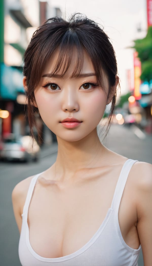 Tags: 21872187, SDXL
{"3": {"inputs": {"seed": 605424523370110, "steps": 32, "cfg": 7.38, "sampler_name": "dpmpp_2m", "scheduler": "karras", "denoise": 1.0, "model": ["27", 0], "positive": ["6", 0], "negative": ["7", 0], "latent_image": ["5", 0]}, "class_type": "KSampler"}, "4": {"inputs": {"ckpt_name": "juggernautxl.safetensors"}, "class_type": "CheckpointLoaderSimple"}, "5": {"inputs": {"width": 768, "height": 1344, "batch_size": 1}, "class_type": "EmptyLatentImage"}, "6": {"inputs": {"text": "28 year old girl, (japanese:1.09), (ukrainian:1.12), (chinese:0.97), (cute:1.12), (sexy lips:0.97), (seductive facial expression:1.01), (detailed face:1.14), (idol:1.14), (temptress:0.96), (eyelashes:1.00), (seductive pose:1.05), (double eyelids:0.97), (beautiful eyes:0.97), (blush:1.14), (slim:1.12), (pale skin:1.14), (on all fours:1.12), (spreading ass cheeks:0.97), (from behind:0.95), (backboob:1.07), (white tanktop:1.14), busy street, (detailed skin:1.06), (portra:1.08), (natural looking skin:1.09), (film:1.07), (skin fuzz:1.01), (candid cinema:1.09), (soft lighting:1.09), (RAW:1.05), (textured skin:1.03)", "clip": ["27", 1]}, "class_type": "CLIPTextEncode"}, "7": {"inputs": {"text": "(distorted:1.07), (low resolution:1.06), (bad hands:1.14), (watermark:1.06), (twisted:1.14), (worst quality:1.11), (open mouth:1.11)", "clip": ["27", 1]}, "class_type": "CLIPTextEncode"}, "8": {"inputs": {"samples": ["3", 0], "vae": ["4", 2]}, "class_type": "VAEDecode"}, "25": {"inputs": {"lora_name": "nudify_xl.safetensors", "strength_model": 0.03, "strength_clip": 0.08, "model": ["4", 0], "clip": ["4", 1]}, "class_type": "LoraLoader"}, "26": {"inputs": {"lora_name": "shirtlift_SDXL_v2.safetensors", "strength_model": 0.01, "strength_clip": 0.03, "model": ["25", 0], "clip": ["25", 1]}, "class_type": "LoraLoader"}, "27": {"inputs": {"lora_name": "PerfectEyesXL.safetensors", "strength_model": 0.05, "strength_clip": 0.08, "model": ["26", 0], "clip": ["26", 1]}, "class_type": "LoraLoader"}, "30": {"inputs": {"model_name": "4x_NMKD-Superscale-SP_178000_G.pth"}, "class_type": "UpscaleModelLoader"}, "31": {"inputs": {"upscale_model": ["30", 0], "image": ["8", 0]}, "class_type": "ImageUpscaleWithModel"}, "32": {"inputs": {"upscale_method": "lanczos", "scale_by": 0.5, "image": ["31", 0]}, "class_type": "ImageScaleBy"}, "33": {"inputs": {"pixels": ["32", 0], "vae": ["4", 2]}, "class_type": "VAEEncode"}, "34": {"inputs": {"seed": 605424523370110, "steps": 32, "cfg": 7.38, "sampler_name": "dpmpp_2m", "scheduler": "karras", "denoise": 0.3, "model": ["27", 0], "positive": ["6", 0], "negative": ["7", 0], "latent_image": ["33", 0]}, "class_type": "KSampler"}, "36": {"inputs": {"samples": ["34", 0], "vae": ["4", 2]}, "class_type": "VAEDecode"}, "39": {"inputs": {"filename_prefix": "comfyapi-1717139285532", "images": ["36", 0]}, "class_type": "SaveImage"}}