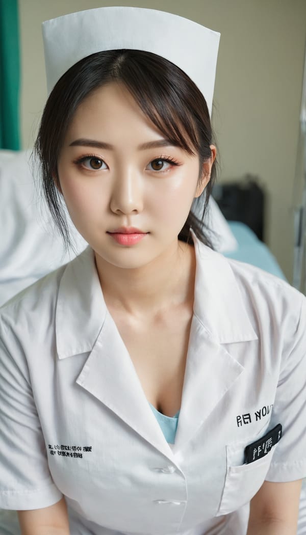 Tags: 21872187, SDXL
{"3": {"inputs": {"seed": 316184610821487, "steps": 64, "cfg": 5.97, "sampler_name": "dpmpp_2m", "scheduler": "karras", "denoise": 1.0, "model": ["27", 0], "positive": ["6", 0], "negative": ["7", 0], "latent_image": ["5", 0]}, "class_type": "KSampler"}, "4": {"inputs": {"ckpt_name": "juggernautxl.safetensors"}, "class_type": "CheckpointLoaderSimple"}, "5": {"inputs": {"width": 768, "height": 1344, "batch_size": 1}, "class_type": "EmptyLatentImage"}, "6": {"inputs": {"text": "24 year old girl, (irish:1.00), (japanese:1.12), (chinese:1.11), (beautiful eyes:1.06), (seductive facial expression:1.09), (sexy lips:0.96), (double eyelids:1.12), (seductive pose:0.95), (cute:1.08), (idol:1.00), (eyelashes:1.00), (pale skin:1.00), (temptress:0.96), (blush:1.02), (on all fours:1.07), (spreading ass cheeks:0.99), (from behind:1.03), (backboob:1.03), (nurse in uniform:1.08) working in a hospital ward, (portra:1.07), (skin fuzz:1.01), (soft lighting:1.00), (detailed skin:1.04), (textured skin:1.01), (candid cinema:1.08), (RAW:1.03), (natural looking skin:1.01), (film:1.06)", "clip": ["27", 1]}, "class_type": "CLIPTextEncode"}, "7": {"inputs": {"text": "(worst quality:1.11), (low resolution:1.09), (watermark:1.07), (distorted:1.12), (open mouth:1.07), (twisted:1.10), (bad hands:1.07)", "clip": ["27", 1]}, "class_type": "CLIPTextEncode"}, "8": {"inputs": {"samples": ["3", 0], "vae": ["4", 2]}, "class_type": "VAEDecode"}, "25": {"inputs": {"lora_name": "nudify_xl.safetensors", "strength_model": 0.03, "strength_clip": 0.21, "model": ["4", 0], "clip": ["4", 1]}, "class_type": "LoraLoader"}, "26": {"inputs": {"lora_name": "shirtlift_SDXL_v2.safetensors", "strength_model": 0.12, "strength_clip": 0.02, "model": ["25", 0], "clip": ["25", 1]}, "class_type": "LoraLoader"}, "27": {"inputs": {"lora_name": "PerfectEyesXL.safetensors", "strength_model": 0.17, "strength_clip": 0.13, "model": ["26", 0], "clip": ["26", 1]}, "class_type": "LoraLoader"}, "30": {"inputs": {"model_name": "4x_NMKD-Superscale-SP_178000_G.pth"}, "class_type": "UpscaleModelLoader"}, "31": {"inputs": {"upscale_model": ["30", 0], "image": ["8", 0]}, "class_type": "ImageUpscaleWithModel"}, "32": {"inputs": {"upscale_method": "lanczos", "scale_by": 0.5, "image": ["31", 0]}, "class_type": "ImageScaleBy"}, "33": {"inputs": {"pixels": ["32", 0], "vae": ["4", 2]}, "class_type": "VAEEncode"}, "34": {"inputs": {"seed": 316184610821487, "steps": 64, "cfg": 5.97, "sampler_name": "dpmpp_2m", "scheduler": "karras", "denoise": 0.3, "model": ["27", 0], "positive": ["6", 0], "negative": ["7", 0], "latent_image": ["33", 0]}, "class_type": "KSampler"}, "36": {"inputs": {"samples": ["34", 0], "vae": ["4", 2]}, "class_type": "VAEDecode"}, "39": {"inputs": {"filename_prefix": "comfyapi-1726143154965", "images": ["36", 0]}, "class_type": "SaveImage"}}