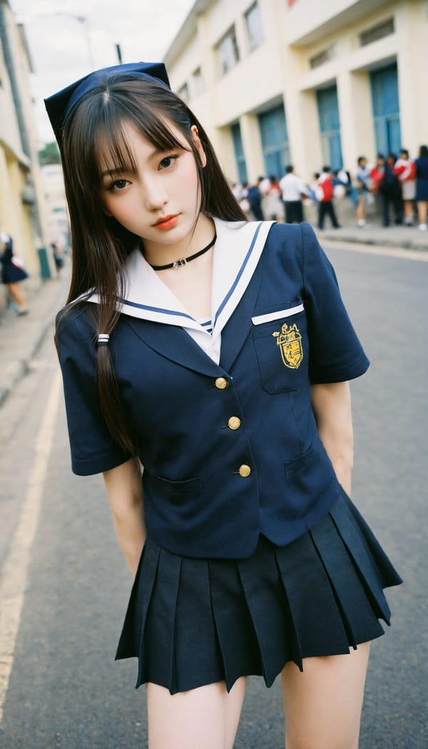 Tags: 21872187, SDXL
{"3": {"inputs": {"seed": 948664446706360, "steps": 32, "cfg": 6.8, "sampler_name": "dpmpp_2m", "scheduler": "karras", "denoise": 1.0, "model": ["27", 0], "positive": ["6", 0], "negative": ["7", 0], "latent_image": ["5", 0]}, "class_type": "KSampler"}, "4": {"inputs": {"ckpt_name": "helloworldxl.safetensors"}, "class_type": "CheckpointLoaderSimple"}, "5": {"inputs": {"width": 768, "height": 1344, "batch_size": 1}, "class_type": "EmptyLatentImage"}, "6": {"inputs": {"text": "20 year old girl, (eyelashes:1.00), (seductive facial expression:1.14), (cute:0.98), (seductive pose:1.09), (slim:1.14), (sexy lips:1.02), (blush:1.01), (beautiful eyes:0.99), (pale skin:1.04), (detailed face:0.96), (temptress:1.03), (idol:1.10), (double eyelids:1.05), (in a seductive pose:1.13), (large perky breasts:1.03), (cleavage:1.09), (thigh gap:1.14), (school uniform:1.11), choker, busy street, (RAW:1.02), (textured skin:1.05), (film:1.07), (candid cinema:1.02), (soft lighting:1.04), (skin fuzz:1.02), (detailed skin:1.05), (natural looking skin:1.06), (portra:1.00)", "clip": ["27", 1]}, "class_type": "CLIPTextEncode"}, "7": {"inputs": {"text": "(open mouth:1.11), (distorted:1.14), (twisted:1.06), (worst quality:1.12), (watermark:1.05), (low resolution:1.08), (bad hands:1.06)", "clip": ["27", 1]}, "class_type": "CLIPTextEncode"}, "8": {"inputs": {"samples": ["3", 0], "vae": ["4", 2]}, "class_type": "VAEDecode"}, "25": {"inputs": {"lora_name": "nudify_xl.safetensors", "strength_model": 0.09, "strength_clip": 0.15, "model": ["4", 0], "clip": ["4", 1]}, "class_type": "LoraLoader"}, "26": {"inputs": {"lora_name": "shirtlift_SDXL_v2.safetensors", "strength_model": 0.1, "strength_clip": 0.15, "model": ["25", 0], "clip": ["25", 1]}, "class_type": "LoraLoader"}, "27": {"inputs": {"lora_name": "PerfectEyesXL.safetensors", "strength_model": 0.09, "strength_clip": 0.07, "model": ["26", 0], "clip": ["26", 1]}, "class_type": "LoraLoader"}, "30": {"inputs": {"model_name": "4x_NMKD-Superscale-SP_178000_G.pth"}, "class_type": "UpscaleModelLoader"}, "31": {"inputs": {"upscale_model": ["30", 0], "image": ["8", 0]}, "class_type": "ImageUpscaleWithModel"}, "32": {"inputs": {"upscale_method": "lanczos", "scale_by": 0.5, "image": ["31", 0]}, "class_type": "ImageScaleBy"}, "33": {"inputs": {"pixels": ["32", 0], "vae": ["4", 2]}, "class_type": "VAEEncode"}, "34": {"inputs": {"seed": 948664446706360, "steps": 32, "cfg": 6.8, "sampler_name": "dpmpp_2m", "scheduler": "karras", "denoise": 0.3, "model": ["27", 0], "positive": ["6", 0], "negative": ["7", 0], "latent_image": ["33", 0]}, "class_type": "KSampler"}, "36": {"inputs": {"samples": ["34", 0], "vae": ["4", 2]}, "class_type": "VAEDecode"}, "39": {"inputs": {"filename_prefix": "comfyapi-1725266265939", "images": ["36", 0]}, "class_type": "SaveImage"}}