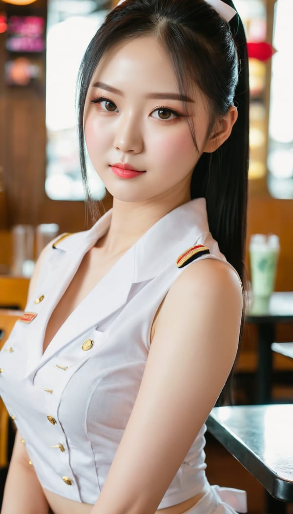 Tags: 21872187, SDXL
{"3": {"inputs": {"seed": 226751594876616, "steps": 64, "cfg": 7.08, "sampler_name": "dpmpp_2m", "scheduler": "karras", "denoise": 1.0, "model": ["27", 0], "positive": ["6", 0], "negative": ["7", 0], "latent_image": ["5", 0]}, "class_type": "KSampler"}, "4": {"inputs": {"ckpt_name": "juggernautxl.safetensors"}, "class_type": "CheckpointLoaderSimple"}, "5": {"inputs": {"width": 768, "height": 1344, "batch_size": 1}, "class_type": "EmptyLatentImage"}, "6": {"inputs": {"text": "18 year old girl, (chinese:0.96), (seductive facial expression:1.11), (blush:1.14), (eyelashes:1.08), (idol:0.96), (temptress:1.05), (sexy lips:1.10), (beautiful eyes:1.07), (detailed face:1.06), (slim:1.13), (pale skin:1.09), (seductive pose:1.11), (cute:0.99), (double eyelids:1.07), (perky ass:1.05), (exposed ass:1.04), (looking back:1.09), (sexy ass:1.03), (thigh gap:0.96), (a waitress in uniform:1.09) working at a restaurant, (film:1.05), (detailed skin:1.08), (portra:1.04), (natural looking skin:1.00), (textured skin:1.06), (skin fuzz:1.06), (soft lighting:1.09), (candid cinema:1.03), (RAW:1.03)", "clip": ["27", 1]}, "class_type": "CLIPTextEncode"}, "7": {"inputs": {"text": "(twisted:1.06), (distorted:1.11), (watermark:1.12), (worst quality:1.05), (low resolution:1.05), (open mouth:1.13), (bad hands:1.09)", "clip": ["27", 1]}, "class_type": "CLIPTextEncode"}, "8": {"inputs": {"samples": ["3", 0], "vae": ["4", 2]}, "class_type": "VAEDecode"}, "25": {"inputs": {"lora_name": "nudify_xl.safetensors", "strength_model": 0.23, "strength_clip": 0.32, "model": ["4", 0], "clip": ["4", 1]}, "class_type": "LoraLoader"}, "26": {"inputs": {"lora_name": "shirtlift_SDXL_v2.safetensors", "strength_model": 0.1, "strength_clip": 0.04, "model": ["25", 0], "clip": ["25", 1]}, "class_type": "LoraLoader"}, "27": {"inputs": {"lora_name": "PerfectEyesXL.safetensors", "strength_model": 0.11, "strength_clip": 0.16, "model": ["26", 0], "clip": ["26", 1]}, "class_type": "LoraLoader"}, "30": {"inputs": {"model_name": "4x_NMKD-Superscale-SP_178000_G.pth"}, "class_type": "UpscaleModelLoader"}, "31": {"inputs": {"upscale_model": ["30", 0], "image": ["8", 0]}, "class_type": "ImageUpscaleWithModel"}, "32": {"inputs": {"upscale_method": "lanczos", "scale_by": 0.5, "image": ["31", 0]}, "class_type": "ImageScaleBy"}, "33": {"inputs": {"pixels": ["32", 0], "vae": ["4", 2]}, "class_type": "VAEEncode"}, "34": {"inputs": {"seed": 226751594876616, "steps": 64, "cfg": 7.08, "sampler_name": "dpmpp_2m", "scheduler": "karras", "denoise": 0.3, "model": ["27", 0], "positive": ["6", 0], "negative": ["7", 0], "latent_image": ["33", 0]}, "class_type": "KSampler"}, "36": {"inputs": {"samples": ["34", 0], "vae": ["4", 2]}, "class_type": "VAEDecode"}, "39": {"inputs": {"filename_prefix": "comfyapi-1735741624215", "images": ["36", 0]}, "class_type": "SaveImage"}}