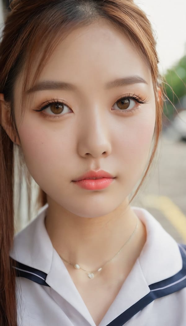 Tags: 21872187, SDXL
{"3": {"inputs": {"seed": 529704685475595, "steps": 64, "cfg": 5.79, "sampler_name": "dpmpp_2m", "scheduler": "karras", "denoise": 1.0, "model": ["27", 0], "positive": ["6", 0], "negative": ["7", 0], "latent_image": ["5", 0]}, "class_type": "KSampler"}, "4": {"inputs": {"ckpt_name": "juggernautxl.safetensors"}, "class_type": "CheckpointLoaderSimple"}, "5": {"inputs": {"width": 768, "height": 1344, "batch_size": 1}, "class_type": "EmptyLatentImage"}, "6": {"inputs": {"text": "25 year old girl, (double eyelids:1.11), (sexy lips:1.13), (eyelashes:1.09), (beautiful eyes:1.14), (slim:1.03), (cute:1.09), (detailed face:1.02), (pale skin:1.03), (idol:1.00), (temptress:1.13), (seductive pose:1.14), (seductive facial expression:0.99), (in a seductive pose:1.09), (large perky breasts:0.99), (cleavage:1.01), (thigh gap:1.01), (school uniform:1.12), choker, busy street, (film:1.01), (natural looking skin:1.06), (portra:1.00), (detailed skin:1.04), (candid cinema:1.02), (skin fuzz:1.04), (textured skin:1.03), (RAW:1.01), (soft lighting:1.00)", "clip": ["27", 1]}, "class_type": "CLIPTextEncode"}, "7": {"inputs": {"text": "(open mouth:1.09), (low resolution:1.10), (twisted:1.14), (bad hands:1.14), (watermark:1.11), (distorted:1.14), (worst quality:1.08)", "clip": ["27", 1]}, "class_type": "CLIPTextEncode"}, "8": {"inputs": {"samples": ["3", 0], "vae": ["4", 2]}, "class_type": "VAEDecode"}, "25": {"inputs": {"lora_name": "nudify_xl.safetensors", "strength_model": 0.06, "strength_clip": 0.3, "model": ["4", 0], "clip": ["4", 1]}, "class_type": "LoraLoader"}, "26": {"inputs": {"lora_name": "shirtlift_SDXL_v2.safetensors", "strength_model": 0.12, "strength_clip": 0.01, "model": ["25", 0], "clip": ["25", 1]}, "class_type": "LoraLoader"}, "27": {"inputs": {"lora_name": "PerfectEyesXL.safetensors", "strength_model": 0.09, "strength_clip": 0.11, "model": ["26", 0], "clip": ["26", 1]}, "class_type": "LoraLoader"}, "30": {"inputs": {"model_name": "4x_NMKD-Superscale-SP_178000_G.pth"}, "class_type": "UpscaleModelLoader"}, "31": {"inputs": {"upscale_model": ["30", 0], "image": ["8", 0]}, "class_type": "ImageUpscaleWithModel"}, "32": {"inputs": {"upscale_method": "lanczos", "scale_by": 0.5, "image": ["31", 0]}, "class_type": "ImageScaleBy"}, "33": {"inputs": {"pixels": ["32", 0], "vae": ["4", 2]}, "class_type": "VAEEncode"}, "34": {"inputs": {"seed": 529704685475595, "steps": 64, "cfg": 5.79, "sampler_name": "dpmpp_2m", "scheduler": "karras", "denoise": 0.3, "model": ["27", 0], "positive": ["6", 0], "negative": ["7", 0], "latent_image": ["33", 0]}, "class_type": "KSampler"}, "36": {"inputs": {"samples": ["34", 0], "vae": ["4", 2]}, "class_type": "VAEDecode"}, "39": {"inputs": {"filename_prefix": "comfyapi-1724783000955", "images": ["36", 0]}, "class_type": "SaveImage"}}