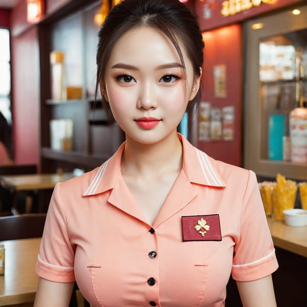 Tags: 21872187, SDXL
{"3": {"inputs": {"seed": 847636964378532, "steps": 64, "cfg": 6.96, "sampler_name": "dpmpp_2m", "scheduler": "karras", "denoise": 1.0, "model": ["27", 0], "positive": ["6", 0], "negative": ["7", 0], "latent_image": ["5", 0]}, "class_type": "KSampler"}, "4": {"inputs": {"ckpt_name": "juggernautXL_v8Rundiffusion.safetensors"}, "class_type": "CheckpointLoaderSimple"}, "5": {"inputs": {"width": 1024, "height": 1024, "batch_size": 1}, "class_type": "EmptyLatentImage"}, "6": {"inputs": {"text": "19 year old girl, (russian:1.12), (chinese:1.02), (idol:1.06), (seductive facial expression:1.03), (seductive pose:0.98), (double eyelids:1.09), (eyelashes:1.01), (sexy lips:1.12), (pale skin:1.05), (temptress:0.97), (blush:1.01), (slim:0.96), (detailed face:0.99), (in a seductive pose:1.07), (large perky breasts:1.10), (cleavage:0.97), (thigh gap:0.98), (a waitress in uniform:1.14) working at a restaurant, (film:1.05), (natural looking skin:1.08), (candid cinema:1.00), (textured skin:1.03), (soft lighting:1.05), (portra:1.04), (RAW:1.03), (detailed skin:1.03), (skin fuzz:1.04)", "clip": ["27", 1]}, "class_type": "CLIPTextEncode"}, "7": {"inputs": {"text": "(distorted:1.08), (watermark:1.08), (twisted:1.12), (worst quality:1.09), (low resolution:1.08), (open mouth:1.13), (bad hands:1.07)", "clip": ["27", 1]}, "class_type": "CLIPTextEncode"}, "8": {"inputs": {"samples": ["3", 0], "vae": ["4", 2]}, "class_type": "VAEDecode"}, "25": {"inputs": {"lora_name": "nudify_xl.safetensors", "strength_model": 0.19, "strength_clip": 0.17, "model": ["4", 0], "clip": ["4", 1]}, "class_type": "LoraLoader"}, "26": {"inputs": {"lora_name": "shirtlift_SDXL_v2.safetensors", "strength_model": 0.05, "strength_clip": 0.11, "model": ["25", 0], "clip": ["25", 1]}, "class_type": "LoraLoader"}, "27": {"inputs": {"lora_name": "PerfectEyesXL.safetensors", "strength_model": 0.07, "strength_clip": 0.14, "model": ["26", 0], "clip": ["26", 1]}, "class_type": "LoraLoader"}, "30": {"inputs": {"model_name": "4x_NMKD-Superscale-SP_178000_G.pth"}, "class_type": "UpscaleModelLoader"}, "31": {"inputs": {"upscale_model": ["30", 0], "image": ["8", 0]}, "class_type": "ImageUpscaleWithModel"}, "32": {"inputs": {"upscale_method": "lanczos", "scale_by": 0.5, "image": ["31", 0]}, "class_type": "ImageScaleBy"}, "33": {"inputs": {"pixels": ["32", 0], "vae": ["4", 2]}, "class_type": "VAEEncode"}, "34": {"inputs": {"seed": 847636964378532, "steps": 64, "cfg": 6.96, "sampler_name": "dpmpp_2m", "scheduler": "karras", "denoise": 0.3, "model": ["27", 0], "positive": ["6", 0], "negative": ["7", 0], "latent_image": ["33", 0]}, "class_type": "KSampler"}, "36": {"inputs": {"samples": ["34", 0], "vae": ["4", 2]}, "class_type": "VAEDecode"}, "39": {"inputs": {"filename_prefix": "comfyapi-1708269893057", "images": ["36", 0]}, "class_type": "SaveImage"}}