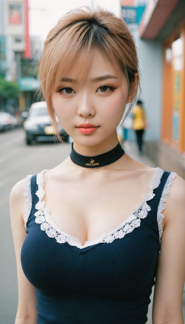 Tags: 21872187, SDXL
{"3": {"inputs": {"seed": 895542009151921, "steps": 32, "cfg": 7.43, "sampler_name": "dpmpp_2m", "scheduler": "karras", "denoise": 1.0, "model": ["27", 0], "positive": ["6", 0], "negative": ["7", 0], "latent_image": ["5", 0]}, "class_type": "KSampler"}, "4": {"inputs": {"ckpt_name": "juggernautxl.safetensors"}, "class_type": "CheckpointLoaderSimple"}, "5": {"inputs": {"width": 768, "height": 1344, "batch_size": 1}, "class_type": "EmptyLatentImage"}, "6": {"inputs": {"text": "23 year old girl, (taiwanese:1.05), (russian:0.95), (ukrainian:1.00), (detailed face:0.95), (slim:1.10), (blush:1.07), (temptress:1.11), (double eyelids:0.96), (sexy lips:1.12), (seductive pose:1.07), (idol:1.08), (cute:1.12), (pale skin:1.08), (beautiful eyes:0.99), (eyelashes:1.04), (seductive facial expression:0.97), (in a seductive pose:1.02), (large perky breasts:1.03), (cleavage:0.99), (thigh gap:1.10), (school uniform:1.10), choker, busy street, (RAW:1.02), (candid cinema:1.05), (portra:1.02), (detailed skin:1.00), (soft lighting:1.07), (natural looking skin:1.07), (textured skin:1.00), (film:1.09), (skin fuzz:1.07)", "clip": ["27", 1]}, "class_type": "CLIPTextEncode"}, "7": {"inputs": {"text": "(worst quality:1.14), (open mouth:1.07), (distorted:1.09), (low resolution:1.05), (watermark:1.08), (bad hands:1.07), (twisted:1.07)", "clip": ["27", 1]}, "class_type": "CLIPTextEncode"}, "8": {"inputs": {"samples": ["3", 0], "vae": ["4", 2]}, "class_type": "VAEDecode"}, "25": {"inputs": {"lora_name": "nudify_xl.safetensors", "strength_model": 0.0, "strength_clip": 0.32, "model": ["4", 0], "clip": ["4", 1]}, "class_type": "LoraLoader"}, "26": {"inputs": {"lora_name": "shirtlift_SDXL_v2.safetensors", "strength_model": 0.06, "strength_clip": 0.13, "model": ["25", 0], "clip": ["25", 1]}, "class_type": "LoraLoader"}, "27": {"inputs": {"lora_name": "PerfectEyesXL.safetensors", "strength_model": 0.12, "strength_clip": 0.13, "model": ["26", 0], "clip": ["26", 1]}, "class_type": "LoraLoader"}, "30": {"inputs": {"model_name": "4x_NMKD-Superscale-SP_178000_G.pth"}, "class_type": "UpscaleModelLoader"}, "31": {"inputs": {"upscale_model": ["30", 0], "image": ["8", 0]}, "class_type": "ImageUpscaleWithModel"}, "32": {"inputs": {"upscale_method": "lanczos", "scale_by": 0.5, "image": ["31", 0]}, "class_type": "ImageScaleBy"}, "33": {"inputs": {"pixels": ["32", 0], "vae": ["4", 2]}, "class_type": "VAEEncode"}, "34": {"inputs": {"seed": 895542009151921, "steps": 32, "cfg": 7.43, "sampler_name": "dpmpp_2m", "scheduler": "karras", "denoise": 0.3, "model": ["27", 0], "positive": ["6", 0], "negative": ["7", 0], "latent_image": ["33", 0]}, "class_type": "KSampler"}, "36": {"inputs": {"samples": ["34", 0], "vae": ["4", 2]}, "class_type": "VAEDecode"}, "39": {"inputs": {"filename_prefix": "comfyapi-1726438147845", "images": ["36", 0]}, "class_type": "SaveImage"}}