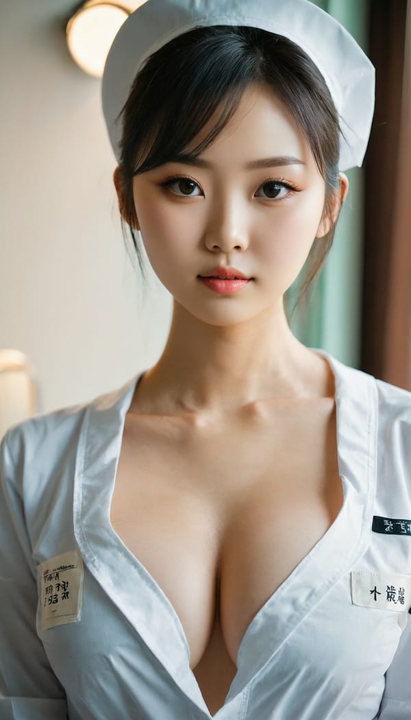 Tags: 21872187, SDXL
{"3": {"inputs": {"seed": 705502234460142, "steps": 64, "cfg": 6.44, "sampler_name": "dpmpp_2m", "scheduler": "karras", "denoise": 1.0, "model": ["27", 0], "positive": ["6", 0], "negative": ["7", 0], "latent_image": ["5", 0]}, "class_type": "KSampler"}, "4": {"inputs": {"ckpt_name": "juggernautxl.safetensors"}, "class_type": "CheckpointLoaderSimple"}, "5": {"inputs": {"width": 768, "height": 1344, "batch_size": 1}, "class_type": "EmptyLatentImage"}, "6": {"inputs": {"text": "20 year old girl, (ukrainian:0.98), (chinese:1.04), (taiwanese:0.95), (russian:1.01), (japanese:0.98), (seductive pose:1.05), (slim:1.05), (eyelashes:0.98), (seductive facial expression:1.02), (blush:0.99), (temptress:1.14), (beautiful eyes:1.06), (detailed face:1.09), (double eyelids:0.95), (sexy lips:1.06), (idol:1.05), (in a seductive pose:0.95), (large perky breasts:1.01), (cleavage:0.96), (thigh gap:1.06), (nurse in uniform:0.95) working in a hospital ward, (natural looking skin:1.02), (film:1.08), (candid cinema:1.08), (textured skin:1.05), (soft lighting:1.01), (skin fuzz:1.02), (portra:1.02), (detailed skin:1.03), (RAW:1.02)", "clip": ["27", 1]}, "class_type": "CLIPTextEncode"}, "7": {"inputs": {"text": "(worst quality:1.14), (distorted:1.12), (open mouth:1.10), (watermark:1.05), (bad hands:1.06), (low resolution:1.11), (twisted:1.10)", "clip": ["27", 1]}, "class_type": "CLIPTextEncode"}, "8": {"inputs": {"samples": ["3", 0], "vae": ["4", 2]}, "class_type": "VAEDecode"}, "25": {"inputs": {"lora_name": "nudify_xl.safetensors", "strength_model": 0.32, "strength_clip": 0.33, "model": ["4", 0], "clip": ["4", 1]}, "class_type": "LoraLoader"}, "26": {"inputs": {"lora_name": "shirtlift_SDXL_v2.safetensors", "strength_model": 0.07, "strength_clip": 0.1, "model": ["25", 0], "clip": ["25", 1]}, "class_type": "LoraLoader"}, "27": {"inputs": {"lora_name": "PerfectEyesXL.safetensors", "strength_model": 0.02, "strength_clip": 0.02, "model": ["26", 0], "clip": ["26", 1]}, "class_type": "LoraLoader"}, "30": {"inputs": {"model_name": "4x_NMKD-Superscale-SP_178000_G.pth"}, "class_type": "UpscaleModelLoader"}, "31": {"inputs": {"upscale_model": ["30", 0], "image": ["8", 0]}, "class_type": "ImageUpscaleWithModel"}, "32": {"inputs": {"upscale_method": "lanczos", "scale_by": 0.5, "image": ["31", 0]}, "class_type": "ImageScaleBy"}, "33": {"inputs": {"pixels": ["32", 0], "vae": ["4", 2]}, "class_type": "VAEEncode"}, "34": {"inputs": {"seed": 705502234460142, "steps": 64, "cfg": 6.44, "sampler_name": "dpmpp_2m", "scheduler": "karras", "denoise": 0.3, "model": ["27", 0], "positive": ["6", 0], "negative": ["7", 0], "latent_image": ["33", 0]}, "class_type": "KSampler"}, "36": {"inputs": {"samples": ["34", 0], "vae": ["4", 2]}, "class_type": "VAEDecode"}, "39": {"inputs": {"filename_prefix": "comfyapi-1735543185622", "images": ["36", 0]}, "class_type": "SaveImage"}}