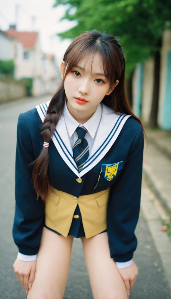 Tags: 21872187, SDXL
{"3": {"inputs": {"seed": 720488259747934, "steps": 32, "cfg": 7.18, "sampler_name": "dpmpp_2m", "scheduler": "karras", "denoise": 1.0, "model": ["27", 0], "positive": ["6", 0], "negative": ["7", 0], "latent_image": ["5", 0]}, "class_type": "KSampler"}, "4": {"inputs": {"ckpt_name": "helloworldxl.safetensors"}, "class_type": "CheckpointLoaderSimple"}, "5": {"inputs": {"width": 768, "height": 1344, "batch_size": 1}, "class_type": "EmptyLatentImage"}, "6": {"inputs": {"text": "20 year old girl, (ukrainian:1.03), (korean:1.00), (seductive pose:0.95), (seductive facial expression:1.10), (idol:1.04), (blush:1.09), (detailed face:1.01), (cute:1.06), (double eyelids:1.12), (temptress:1.06), (slim:1.00), (eyelashes:1.10), (beautiful eyes:1.11), (sexy lips:1.06), (pale skin:1.12), (in a seductive pose:0.99), (large perky breasts:1.09), (cleavage:0.95), (thigh gap:1.07), (school uniform:1.13), choker, busy street, (candid cinema:1.05), (soft lighting:1.04), (skin fuzz:1.05), (portra:1.06), (detailed skin:1.00), (RAW:1.01), (textured skin:1.03), (natural looking skin:1.01), (film:1.08)", "clip": ["27", 1]}, "class_type": "CLIPTextEncode"}, "7": {"inputs": {"text": "(watermark:1.07), (worst quality:1.05), (twisted:1.13), (distorted:1.06), (bad hands:1.11), (open mouth:1.06), (low resolution:1.10)", "clip": ["27", 1]}, "class_type": "CLIPTextEncode"}, "8": {"inputs": {"samples": ["3", 0], "vae": ["4", 2]}, "class_type": "VAEDecode"}, "25": {"inputs": {"lora_name": "nudify_xl.safetensors", "strength_model": 0.04, "strength_clip": 0.07, "model": ["4", 0], "clip": ["4", 1]}, "class_type": "LoraLoader"}, "26": {"inputs": {"lora_name": "shirtlift_SDXL_v2.safetensors", "strength_model": 0.03, "strength_clip": 0.08, "model": ["25", 0], "clip": ["25", 1]}, "class_type": "LoraLoader"}, "27": {"inputs": {"lora_name": "PerfectEyesXL.safetensors", "strength_model": 0.17, "strength_clip": 0.09, "model": ["26", 0], "clip": ["26", 1]}, "class_type": "LoraLoader"}, "30": {"inputs": {"model_name": "4x_NMKD-Superscale-SP_178000_G.pth"}, "class_type": "UpscaleModelLoader"}, "31": {"inputs": {"upscale_model": ["30", 0], "image": ["8", 0]}, "class_type": "ImageUpscaleWithModel"}, "32": {"inputs": {"upscale_method": "lanczos", "scale_by": 0.5, "image": ["31", 0]}, "class_type": "ImageScaleBy"}, "33": {"inputs": {"pixels": ["32", 0], "vae": ["4", 2]}, "class_type": "VAEEncode"}, "34": {"inputs": {"seed": 720488259747934, "steps": 32, "cfg": 7.18, "sampler_name": "dpmpp_2m", "scheduler": "karras", "denoise": 0.3, "model": ["27", 0], "positive": ["6", 0], "negative": ["7", 0], "latent_image": ["33", 0]}, "class_type": "KSampler"}, "36": {"inputs": {"samples": ["34", 0], "vae": ["4", 2]}, "class_type": "VAEDecode"}, "39": {"inputs": {"filename_prefix": "comfyapi-1723607764211", "images": ["36", 0]}, "class_type": "SaveImage"}}