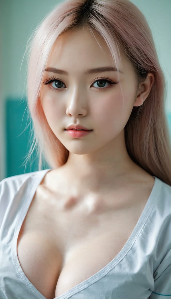 Tags: 21872187, SDXL
{"3": {"inputs": {"seed": 228645977395411, "steps": 64, "cfg": 7.43, "sampler_name": "dpmpp_2m", "scheduler": "karras", "denoise": 1.0, "model": ["27", 0], "positive": ["6", 0], "negative": ["7", 0], "latent_image": ["5", 0]}, "class_type": "KSampler"}, "4": {"inputs": {"ckpt_name": "juggernautxl.safetensors"}, "class_type": "CheckpointLoaderSimple"}, "5": {"inputs": {"width": 768, "height": 1344, "batch_size": 1}, "class_type": "EmptyLatentImage"}, "6": {"inputs": {"text": "20 year old girl, (ukrainian:1.00), (chinese:0.96), (blush:1.04), (eyelashes:1.02), (detailed face:1.06), (seductive pose:1.01), (cute:1.09), (temptress:1.11), (beautiful eyes:1.00), (pale skin:1.11), (idol:0.97), (seductive facial expression:1.13), (double eyelids:0.96), (slim:1.13), (in a seductive pose:1.03), (large perky breasts:1.12), (cleavage:1.05), (thigh gap:1.03), (nurse in uniform:1.07) working in a hospital ward, (portra:1.05), (detailed skin:1.00), (textured skin:1.04), (candid cinema:1.04), (film:1.07), (natural looking skin:1.02), (skin fuzz:1.00), (RAW:1.03), (soft lighting:1.04)", "clip": ["27", 1]}, "class_type": "CLIPTextEncode"}, "7": {"inputs": {"text": "(low resolution:1.07), (worst quality:1.06), (bad hands:1.05), (twisted:1.08), (open mouth:1.08), (watermark:1.14), (distorted:1.11)", "clip": ["27", 1]}, "class_type": "CLIPTextEncode"}, "8": {"inputs": {"samples": ["3", 0], "vae": ["4", 2]}, "class_type": "VAEDecode"}, "25": {"inputs": {"lora_name": "nudify_xl.safetensors", "strength_model": 0.15, "strength_clip": 0.2, "model": ["4", 0], "clip": ["4", 1]}, "class_type": "LoraLoader"}, "26": {"inputs": {"lora_name": "shirtlift_SDXL_v2.safetensors", "strength_model": 0.04, "strength_clip": 0.1, "model": ["25", 0], "clip": ["25", 1]}, "class_type": "LoraLoader"}, "27": {"inputs": {"lora_name": "PerfectEyesXL.safetensors", "strength_model": 0.03, "strength_clip": 0.0, "model": ["26", 0], "clip": ["26", 1]}, "class_type": "LoraLoader"}, "30": {"inputs": {"model_name": "4x_NMKD-Superscale-SP_178000_G.pth"}, "class_type": "UpscaleModelLoader"}, "31": {"inputs": {"upscale_model": ["30", 0], "image": ["8", 0]}, "class_type": "ImageUpscaleWithModel"}, "32": {"inputs": {"upscale_method": "lanczos", "scale_by": 0.5, "image": ["31", 0]}, "class_type": "ImageScaleBy"}, "33": {"inputs": {"pixels": ["32", 0], "vae": ["4", 2]}, "class_type": "VAEEncode"}, "34": {"inputs": {"seed": 228645977395411, "steps": 64, "cfg": 7.43, "sampler_name": "dpmpp_2m", "scheduler": "karras", "denoise": 0.3, "model": ["27", 0], "positive": ["6", 0], "negative": ["7", 0], "latent_image": ["33", 0]}, "class_type": "KSampler"}, "36": {"inputs": {"samples": ["34", 0], "vae": ["4", 2]}, "class_type": "VAEDecode"}, "39": {"inputs": {"filename_prefix": "comfyapi-1718417870855", "images": ["36", 0]}, "class_type": "SaveImage"}}